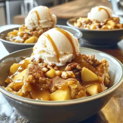 - 2 cups fresh apples, peeled, cored, and diced - 1 cup caramel sauce (store-bought or homemade) - 1 package (15.25 oz) yellow cake mix - 1/2 cup unsalted butter, melted - 1 teaspoon cinnamon - 1/2 cup chopped pecans (optional) - 1 cup chopped walnuts (optional) - Vanilla ice cream for serving (optional) When making Caramel Apple Dump Cake, the right ingredients make a big difference. Fresh apples are key. Use crisp varieties like Honeycrisp or Granny Smith. They add sweetness and tartness. Caramel sauce brings rich flavor. You can buy it or make your own. You will need a yellow cake mix. This makes the cake layer easy and fast. Melted butter helps it bake up nicely. Cinnamon adds a warm touch. If you like nuts, use chopped pecans or walnuts. They add crunch and flavor. For serving, vanilla ice cream is a great choice. It melts into the warm cake and adds creaminess. - 9x13 inch baking dish - Mixing bowl - Whisk You will need a 9x13 inch baking dish to hold all the ingredients. A mixing bowl helps you combine the apples and caramel. A whisk makes mixing easy. - Prep Time: 15 mins - Cook Time: 45-50 mins - Servings: 8 This dessert is quick to prepare. It takes only 15 minutes to get ready. After baking, it serves 8 people. You can enjoy it with family or friends. For the full recipe, refer to the earlier details. - Preheat your oven to 350°F (175°C). - Grease the 9x13 inch baking dish. To start, you need to preheat your oven. This helps the cake cook evenly. While the oven heats, grease your baking dish. This step keeps the cake from sticking. - Combine diced apples and sprinkle with cinnamon. - Drizzle half of the caramel sauce over the apples. - Spread the dry cake mix evenly over the apple mixture without mixing. Now, let’s layer the ingredients. Take your diced apples and put them in the dish. Next, sprinkle cinnamon over the apples. The cinnamon adds a warm flavor. Then, drizzle half of the caramel sauce on top. Make sure the apples are evenly coated. Finally, spread the dry cake mix over the apples. Do not mix it in; this keeps the layers separate. - Pour melted butter over the entire cake mix layer. - Optional: Scatter chopped pecans and walnuts on top. - Bake for 45-50 minutes until golden brown and bubbly. Next, melt some butter. Pour it over the cake mix. This adds moisture and flavor. If you want more crunch, scatter chopped pecans or walnuts on top. Now, it’s time to bake! Place the dish in the oven. Bake it for 45 to 50 minutes. You want it to be golden brown and bubbly. This means your cake is done and ready to enjoy. For the full recipe, check the ingredients and steps above. - Ensure even spreading of butter for best results. This helps the cake cook evenly. - Check for doneness by looking for a golden top and bubbly edges. This shows it is ready. - Serve warm topped with vanilla ice cream and additional caramel sauce. The warm cake pairs well with ice cream. - Garnish with extra chopped nuts for added texture. This gives your dessert a nice crunch. - You can prepare the cake in advance and reheat it before serving. Just store it in an airtight container. - It tastes best fresh but can stay good for a few days in storage. Just remember to keep it sealed. {{image_2}} - Try adding chopped pecans or walnuts for extra crunch. This will give your cake a nice texture. The nuts add a rich flavor that pairs well with the apples and caramel. - Experiment with different apple varieties for unique flavors. Sweet apples like Honeycrisp work well. Tart apples like Granny Smith can add a fun twist. Mix and match to find your perfect blend! - Use gluten-free cake mix for a gluten-free version. This way, everyone can enjoy this treat. Look for a mix that tastes great and has good texture. - Substitute butter with coconut oil for a dairy-free option. It keeps the cake moist and adds a hint of coconut flavor. This works well for those with lactose issues. - Top with whipped cream instead of ice cream. Whipped cream adds a light texture and sweet flavor. It’s a simple change that many will love. - Drizzle with chocolate sauce for a chocolatey twist. This adds a rich flavor that complements the caramel. You can also mix it in for a fun surprise! These variations can make your caramel apple dump cake even more exciting. Try them out and find your favorites! Store your leftover caramel apple dump cake in an airtight container. It stays good at room temperature for up to 3 days. For longer storage, place it in the fridge. It can last about a week when refrigerated. When you want to enjoy a slice again, reheat individual portions in the microwave. Just heat them for 30 to 60 seconds. If you prefer the oven, warm it up at 350°F for about 10 to 15 minutes. This method brings back that fresh-baked taste. You can also freeze any leftovers if you want to keep them for later. They can last up to 3 months in the freezer. When you're ready to eat, thaw the cake in the refrigerator overnight. Then, simply reheat it before serving. This way, you can enjoy this delightful treat anytime! A dump cake is a simple dessert where all ingredients are layered and baked without mixing. You just add ingredients in layers, and the oven does the rest. It saves time and effort. This method makes it fun and easy for all bakers, young and old. Yes! You can use pears, peaches, or berries as alternatives to apples. Each fruit brings its own flavor and texture. For example, pears add a soft touch, while berries give a pop of tartness. Feel free to mix fruits for a unique taste! Combine sugar, butter, and cream in a saucepan over medium heat, stirring until thickened. Keep stirring so it does not burn. Once it turns a nice golden color, it’s ready to use. Homemade caramel adds a rich taste to your dump cake. Sweet apples like Honeycrisp or Granny Smith work best for a balance of flavor. Honeycrisp apples add sweetness and crunch, while Granny Smith offers a nice tartness. Mixing both can create great depth in taste. Yes, prepare the cake ahead of time and bake it right before serving for best taste and texture. You can layer it and cover it in the fridge. Just pop it in the oven when you are ready to enjoy! For the full recipe, check out the Caramel Apple Dump Cake section above. This blog post shows you how to make an easy dump cake with apples. You learned about the simple ingredients and steps, which take only 15 minutes to prep. Don't forget to try out the tasty variations and tips for the best results. This dessert is fun to make, and it tastes great warm. You can enjoy it right away or save some for later. No matter how you serve it, this apple dump cake is sure to please everyone. Enjoy your delicious creation!