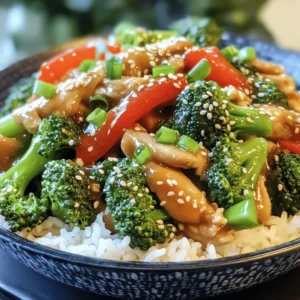 For a tasty Chinese Chicken & Broccoli Stir-Fry, gather these main ingredients: - 2 chicken breasts, thinly sliced - 2 cups broccoli florets - 1 red bell pepper, sliced - 2 cloves garlic, minced - 1 inch ginger, grated - 3 tablespoons soy sauce - 1 tablespoon oyster sauce (or hoisin sauce for vegetarian) - 1 tablespoon cornstarch - 1 tablespoon sesame oil - 1 tablespoon vegetable oil - Salt and pepper to taste - Cooked rice or noodles for serving I always like to use fresh produce. It really enhances the flavor. Here are my top picks: - Broccoli florets add crunch and nutrients. - Red bell pepper brings sweetness and color. - Fresh garlic and ginger provide a bold taste. The right sauces and seasonings make this dish shine. Consider these: - Soy sauce gives a savory umami flavor. - Oyster sauce adds depth and richness. - Sesame oil adds a nice nutty aroma. For more details, check the Full Recipe. This ensures you have all the steps and tips for a successful stir-fry. First, take your chicken breasts and slice them thinly. This helps them cook fast and evenly. In a bowl, mix the chicken with cornstarch, half of the soy sauce, and a pinch of salt and pepper. This step adds flavor and keeps the chicken tender. Let this marinate for about 15 minutes. This is a simple way to infuse flavor. Heat the vegetable oil in a large skillet or wok over medium-high heat. Once the oil is hot, add the marinated chicken. Stir-fry for about 5-7 minutes until the chicken turns golden and is cooked through. It’s important to stir often to avoid burning. Remove the chicken from the skillet and set it aside. In the same skillet, add sesame oil. This oil gives a great taste. Next, add minced garlic and grated ginger. Sauté them for about 30 seconds. When they smell good, you know it’s time to add the veggies. Add the broccoli and sliced red bell pepper to the skillet. Stir-fry these for 3-4 minutes until they are tender-crisp. Now, return the cooked chicken to the skillet. Pour in the rest of the soy sauce and the oyster sauce. Toss everything together so it's well coated. Stir-fry for another 2 minutes until it’s all heated through. Once done, take the skillet off the heat. Taste the stir-fry and adjust the seasoning if needed. Serve this hot over cooked rice or noodles. For a nice presentation, use a large bowl. Garnish with sesame seeds and sliced green onions. This adds color and crunch. Enjoy your meal with chopsticks for a fun touch. For the full recipe, check out the detailed instructions above. To get the best texture, start with dry chicken. Pat it with a paper towel. This helps it brown well. Cut the chicken into thin slices. Thin pieces cook fast and stay juicy. Use high heat when you cook. This keeps the chicken and veggies crisp. Avoid overcrowding the pan. Cook in batches if needed. This allows even cooking and nice color. You can change the flavor to fit your taste. Add more garlic for a stronger kick. You can also use different sauces. Try adding a splash of rice vinegar for tang. If you like heat, add chili paste or flakes. For a sweeter touch, mix in a bit of honey. Experiment with these options to find your favorite combo. To save time, prep your ingredients first. Chop all veggies and chicken before cooking. You can even marinate the chicken ahead of time. It can sit in the fridge for hours or overnight. Use pre-cooked rice or noodles to cut down on cooking time. These tips help you make a quick and tasty meal. For the detailed steps, check out the Full Recipe. {{image_2}} You can make a tasty vegetarian version easily. Swap the chicken for tofu. Use firm tofu and press it to remove extra water. Cut it into cubes and marinate it like you would the chicken. For a vegan option, replace oyster sauce with hoisin sauce. This change keeps it rich and savory without animal products. If you want to change up the protein, there are many choices. Shrimp and beef work well in this stir-fry. Simply adjust the cooking time. Shrimp cooks fast, while beef needs a bit longer. You can also use tempeh for a nutty flavor that fits a vegetarian diet. Each option brings a unique taste to your dish. Seasonal vegetables can enhance your stir-fry. In spring, try snap peas or asparagus for crunch. Summer is great for bell peppers and zucchini. Fall can bring in carrots or butternut squash for sweetness. In winter, use hearty greens like kale or bok choy. These veggies not only add color but also boost nutrition. Mix and match for fun flavors and textures. Explore the Full Recipe for more ways to enjoy this dish! To keep your Chinese Chicken & Broccoli Stir-Fry fresh, let it cool first. Place it in an airtight container. It can stay in the fridge for about three to four days. Make sure to store it away from heat and light. When you're ready to eat leftovers, use the stovetop for the best taste. Heat a little oil in a pan over medium heat. Add your stir-fry and cook for about 5 minutes. Stir it often until it's hot. You can also use a microwave. Just cover it and heat for 1-2 minutes or until hot. If you want to keep your stir-fry longer, freezing works well. Use a freezer-safe container. Let the dish cool, then pack it tight. It can stay frozen for up to three months. When ready to eat, thaw it overnight in the fridge before reheating. You can make this dish gluten-free by choosing gluten-free soy sauce. Look for brands that are specifically labeled as gluten-free. You can also replace oyster sauce with a gluten-free version or use hoisin sauce, which is often gluten-free. Always check the labels to be sure. Yes, you can use frozen broccoli. Just make sure to thaw it first. Drain any excess water to avoid a soggy stir-fry. Frozen broccoli cooks faster than fresh, so stir-fry it for about 2-3 minutes instead of 3-4 minutes. Great side dishes include steamed rice, fried rice, or noodles. You can also serve a simple cucumber salad for a fresh touch. If you want, add egg rolls or spring rolls for extra crunch. You can find the full recipe [here](#). The detailed steps and ingredient amounts will help you create this tasty dish at home. In this blog post, we explored the key ingredients for a great stir-fry. You learned about chicken prep and cooking steps. I shared tips to achieve the perfect texture and ways to customize flavors. We also discussed tasty alternatives like vegetarian options and how to store leftovers properly. Remember, with simple changes, you can make this dish your own. Get creative in the kitchen, and enjoy every bite!