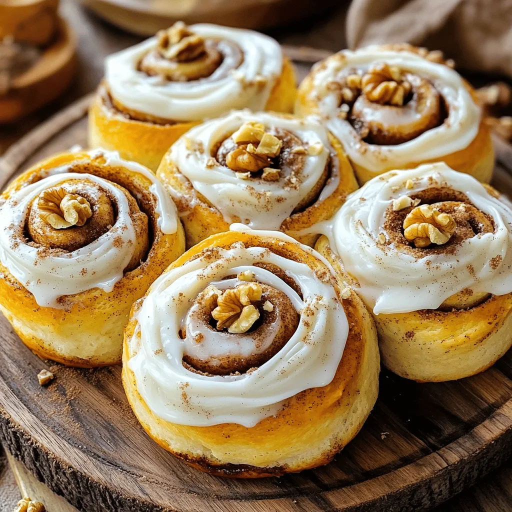 To make the best homemade cinnamon rolls, you need the right ingredients. The perfect blend creates soft and fluffy rolls. Here’s what you need: - 4 cups all-purpose flour - 1/4 cup granulated sugar - 1 packet (2 1/4 teaspoons) instant yeast - 1/2 teaspoon salt - 1 cup whole milk, warmed - 1/4 cup unsalted butter, melted - 2 large eggs - 1 tablespoon ground cinnamon - 1/2 cup brown sugar, packed - 1/4 cup unsalted butter, softened (for filling) - 1 cup powdered sugar (for icing) - 2 tablespoons milk (for icing) - 1 teaspoon vanilla extract (for icing) Each ingredient plays a key role in creating that delightful taste and texture. Flour gives body, while sugar adds sweetness. Yeast helps the rolls rise. The milk and butter keep them moist. Eggs provide richness. Ground cinnamon delivers that warm flavor we love in cinnamon rolls. For the icing, powdered sugar, milk, and vanilla create a creamy topping. This icing makes the rolls even more tempting. You can find the full recipe to guide you step by step. Enjoy baking! - Activate the Dough: In a large bowl, mix the warm milk, melted butter, and sugar. Sprinkle the yeast over this mix. Let it sit for about 5-10 minutes until it froths. - Mix the Dough: Add the eggs and salt, then slowly mix in the flour. Stir until a soft dough forms. Knead the dough on a floured surface for 5-7 minutes until smooth. - First Rise: Place the dough into a greased bowl. Cover it with a towel and let it rise in a warm spot for about 1 hour until it doubles in size. - Prepare the Filling: In a small bowl, mix the softened butter, brown sugar, and cinnamon until well blended. This will create a sweet layer for your rolls. - Roll Out the Dough: After the dough rises, punch it down. Roll it out on a floured surface into a rectangle, about 16x12 inches. - Spread and Roll: Evenly spread the filling over the dough, leaving a small edge. Starting from one end, roll the dough tightly into a log. Cut the log into 12 equal slices. - Second Rise: Place the rolls in a greased 9x13 inch baking dish. Cover them and let rise again for about 30 minutes. - Preheat Oven: Set your oven to 375°F (190°C) so it's hot and ready. - Bake: Bake the cinnamon rolls for 25-30 minutes. They should turn golden brown. This method creates soft and fluffy cinnamon rolls. For the complete experience, check out the Full Recipe. Enjoy the process and the delightful smell that fills your kitchen! - Kneading Techniques: Kneading is key to soft rolls. You should knead the dough for about 5 to 7 minutes. The dough should feel smooth and elastic. If it sticks to your hands, add a little flour. Use the heel of your hand to push the dough, then fold it back. This method develops gluten, which helps the rolls rise. - Rise Conditions: The best place for dough to rise is a warm, draft-free spot. An ideal temperature is around 75°F to 80°F (24°C to 27°C). If your kitchen is cool, you can turn on the oven for a minute, then turn it off. Place the bowl in there to help the dough rise. Humidity also helps, but if it’s dry, cover the dough with a damp cloth. - Making the Icing: For the icing, mix powdered sugar, milk, and vanilla extract. The icing should be smooth, not runny. If it’s too thick, add a bit more milk. For a twist, you can add a pinch of cinnamon or even some maple syrup for added flavor. - Applying Icing: Wait until the rolls are warm but not too hot. Drizzle the icing over the rolls for a nice finish. Use a spoon or whisk for even coverage. This gives a professional look and adds that sweet touch everyone loves. - Dense Rolls: If your rolls are dense, it’s often due to not kneading enough. Also, check if the dough rose properly. If it didn’t double in size, it might be due to old yeast or a cold environment. Always check the yeast’s expiration date before using it. - Over-baking Tips: To avoid dry cinnamon rolls, keep an eye on the time. Bake until they are golden brown, usually 25 to 30 minutes. You can also cover them with foil if they brown too quickly. A toothpick inserted in the center should come out clean, but not too dry. {{image_2}} You can make your cinnamon rolls even better with a few tasty twists. Here are some fun options: - Nutty Options: Add walnuts or pecans for a delicious crunch. Chop them up and sprinkle them on the filling. This will add a nice texture and flavor. - Fruit Fillings: Want a fruity taste? Try adding raisins, cranberries, or even diced apples. Mix them into the filling or layer them with the cinnamon sugar. They will bring a sweet and tangy flavor. The icing can change the whole feel of your cinnamon rolls. Here are two popular ideas: - Cream Cheese Icing: For a richer taste, mix 8 oz of cream cheese with 1 cup of powdered sugar, 2 tablespoons of milk, and 1 teaspoon of vanilla extract. This icing will make your rolls feel extra special. - Chocolate Icing: If you love chocolate, try this! Melt 1/2 cup of chocolate chips. Stir in 1 tablespoon of butter and 2 tablespoons of milk until smooth. Drizzle this over your warm rolls for a sweet twist. You can still enjoy cinnamon rolls if you have special dietary needs. Here are some tips: - Gluten-Free Options: Use a gluten-free flour blend instead of all-purpose flour. Make sure to add 1 teaspoon of xanthan gum to help with the texture. - Vegan Options: Substitute the butter with coconut oil or a vegan butter. Use almond or soy milk in place of whole milk. For eggs, use flaxseed meal mixed with water. This can give you soft and fluffy rolls without any animal products. These variations let you enjoy cinnamon rolls that fit your taste and needs! For the full recipe, check out the main section. - Room Temperature: You can keep leftover cinnamon rolls at room temperature for 1-2 days. Just wrap them in plastic wrap or store them in an airtight container. This keeps them soft and fluffy. - Refrigeration: If you want to store them longer, refrigerate the rolls. Place them in a container with a lid. They can last up to a week in the fridge. Just remember, cold air can dry them out. - Freezing Directions: To freeze baked rolls, let them cool completely. Then, wrap each roll tightly in plastic wrap. Place them in a freezer bag. They can last for about 2-3 months in the freezer. - Reheating Tips: When you are ready to enjoy them again, take the rolls out of the freezer. Let them thaw in the fridge overnight. To reheat, place them in a preheated oven at 350°F (175°C) for about 10-15 minutes. This keeps them soft and warm. - Ideal Pairings: Cinnamon rolls go great with coffee or tea. A glass of milk also makes a tasty drink. You can serve them with fresh fruit or yogurt for a nice balance. Each bite of sweet roll pairs well with a hot drink. Enjoy your rolls warm for the best taste! How to store leftover cinnamon rolls? You can store leftover cinnamon rolls at room temperature. Place them in an airtight container. They will stay soft for 1 to 2 days. For longer storage, refrigerate them. Just remember to warm them up before eating. Can I make cinnamon rolls ahead of time? Yes, you can make cinnamon rolls ahead of time. Prepare the rolls, then cover them tightly. Place them in the fridge for up to 24 hours. When you're ready to bake, let them rise for about 30 minutes at room temperature before baking. What can I substitute for instant yeast? You can use active dry yeast as a substitute. Just use the same amount. But you need to activate it in warm water first. Let it sit for about 5 to 10 minutes until it bubbles. Can I use active dry yeast instead of instant yeast? Yes, you can use active dry yeast. The rolls will still rise well. Just remember to activate it first in warm water. Why are my cinnamon rolls not rising? Your rolls may not rise due to old yeast. Always check the expiration date. Also, ensure your dough is in a warm spot. If it's too cold, it won’t rise. How can I make the dough softer? To make the dough softer, add more milk or butter. Knead it until smooth and elastic. Avoid adding too much flour, as this can make it dry. What’s the best way to ensure even baking? To ensure even baking, rotate your baking dish halfway through. This helps the rolls bake evenly. Also, check that your oven is properly calibrated. How do I know when my cinnamon rolls are done? Your cinnamon rolls are done when they are golden brown. You can also test them with a toothpick. If it comes out clean, they are ready to enjoy! For the full recipe, refer back to the earlier section. You now have all the steps to make perfect cinnamon rolls. From gathering ingredients to baking, each part is key. Remember, the right rise makes a big difference. Don't forget to try different flavors and icings to find your favorite. Storing and reheating properly will keep them fresh. With these tips, you can enjoy soft, sweet rolls anytime. Happy baking!