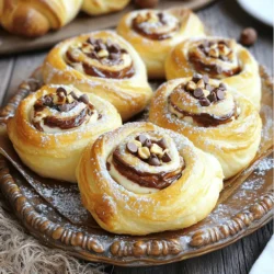 To make Nutella Rolls with Cream Cheese, you'll need a few simple ingredients. Here’s the list: - 1 can of refrigerated crescent roll dough - 1/2 cup Nutella - 1/2 cup cream cheese, softened - 1 tablespoon powdered sugar - 1/2 teaspoon vanilla extract - 1 egg, beaten (for egg wash) - Optional toppings: chopped hazelnuts or chocolate chips - Powdered sugar for dusting Each ingredient plays an important role in making these rolls both tasty and fun. The crescent roll dough is the base that gives the rolls their flaky texture. Nutella provides a rich chocolate and hazelnut flavor, while the cream cheese adds a creamy element that balances the sweetness. Adding powdered sugar and vanilla gives the filling a sweet touch. The egg wash helps the rolls turn a lovely golden brown while baking. You can also add chopped hazelnuts or chocolate chips on top for extra crunch and flavor. With just these ingredients, you can create a delightful dessert that is sure to impress. You can find the Full Recipe to guide you in making these scrumptious rolls. Enjoy the process and the delicious results! - Preheat your oven to 375°F (190°C). - Line a baking sheet with parchment paper. Now, let’s get the cream cheese filling ready. In a mixing bowl, combine: - 1/2 cup cream cheese, softened - 1 tablespoon powdered sugar - 1/2 teaspoon vanilla extract Mix these until smooth and creamy. This will add a lovely sweetness to your rolls. Set this mixture aside for later. Next, unroll your crescent roll dough. You will find triangles in the package. Lay them out flat. Now, spread a tablespoon of Nutella on each triangle. Make sure to cover it well for a rich flavor. Then, add a dollop of the cream cheese mixture on top of the Nutella. Starting from the wide end, roll each triangle tightly toward the tip. Place the rolled crescents on the prepared baking sheet, seam side down. This keeps them from unrolling in the oven. For a golden finish, brush the tops of the rolls with a beaten egg. If you want, sprinkle chopped hazelnuts or chocolate chips on top. Bake your rolls in the preheated oven for 12 to 15 minutes. They should be golden brown and puffed up. Once they are done, remove them from the oven and let them cool slightly. Before serving, dust them with powdered sugar for a sweet touch. Enjoy your Nutella Rolls with Cream Cheese! For the full recipe, check out the details above. To make your Nutella rolls great, focus on the dough’s texture. Use chilled crescent roll dough. This keeps the rolls fluffy and light. Roll them tightly, but not too tight. This helps them rise evenly. Timing is key for baking. Preheat your oven to 375°F (190°C) before you start. Bake the rolls for 12 to 15 minutes. Look for a golden brown color. This means they are ready to eat. Let them cool for a few minutes before serving. This step prevents burns and enhances flavor. Serving your Nutella rolls can be fun! Use a decorative platter for a nice touch. Dust the rolls with powdered sugar for a sweet look. You can also add some chopped hazelnuts or chocolate chips on top. These toppings add crunch and flavor. For an extra treat, serve with a small bowl of Nutella for dipping. You can also pair the rolls with fresh fruit. Slices of strawberries or bananas work well. They add freshness and balance the sweetness. Enjoy these rolls warm for the best taste. For more tips and detailed preparation, check out the Full Recipe. {{image_2}} You can get creative with Nutella rolls. Try adding flavors like cinnamon or orange zest. These will bring new tastes to your rolls. You can also mix in peanut butter or almond butter for a twist. Each nut butter adds its own unique flavor. This way, you can customize the rolls to match your mood. If you need a gluten-free option, look for gluten-free crescent roll dough. Many stores sell it now. It works well and tastes great too. For a vegan option, try using a dairy-free cream cheese. There are many brands that make tasty vegan cream cheese. This way, you can enjoy these rolls without any animal products. To keep your Nutella rolls fresh, use airtight containers. Glass or plastic containers work best. They help keep moisture out and keep your dessert soft. You can store the rolls in the fridge for up to five days. If you want to keep them longer, freeze them. Wrap each roll in plastic wrap, then place them in a freezer bag. They last up to three months in the freezer. When you want to eat them, just thaw them in the fridge overnight. For the best taste, reheat your rolls in the oven. Preheat the oven to 350°F (175°C). Place the rolls on a baking sheet and cover them with foil. Heat for about 10 minutes. This method keeps the rolls warm and crisp. If you're in a hurry, you can use the microwave. Heat each roll for about 15-20 seconds. However, this might make them a bit soft. To keep them tasty, always check the rolls as they warm. Can I make Nutella Rolls ahead of time? Yes, you can make Nutella Rolls ahead of time. Prepare the rolls and place them on the baking sheet. Cover them well with plastic wrap and store in the fridge. Bake them fresh when you are ready to enjoy. This keeps them warm and soft. What can I use if I don’t have crescent roll dough? If you don’t have crescent roll dough, you can use puff pastry. It gives a nice flaky texture. You could also try biscuit dough for a different taste. Roll it out to the same thickness as the crescent dough. How do I know when the rolls are done baking? You know the rolls are done when they turn golden brown. They should puff up nicely and look fluffy. A toothpick inserted in the center should come out clean. Can I replace Nutella with a different spread? Yes, you can replace Nutella with any chocolate spread. Options like peanut butter or almond butter also work well. You can even try fruit spreads for a fresh twist. Is there a dairy-free option for this recipe? Yes, you can make a dairy-free version. Use a dairy-free cream cheese and a vegan chocolate spread. This keeps the same creamy texture and taste without dairy. How can I make these rolls more indulgent? To make the rolls more indulgent, add toppings like chopped hazelnuts or chocolate chips. You could also drizzle melted chocolate on top after baking. For an extra sweet touch, serve with whipped cream or vanilla ice cream. For the full recipe, check out the Nutella Cream Cheese Rolls. You learned how to make delicious Nutella rolls from this post. We covered ingredients, step-by-step instructions, and tips to perfect your rolls. You can easily add your own spin with variations and storage tips for leftovers. Enjoy your tasty treat fresh from the oven or share it with friends. The fun comes from trying new flavors and making it your own. Get ready to impress your family and friends with this simple and fun recipe!