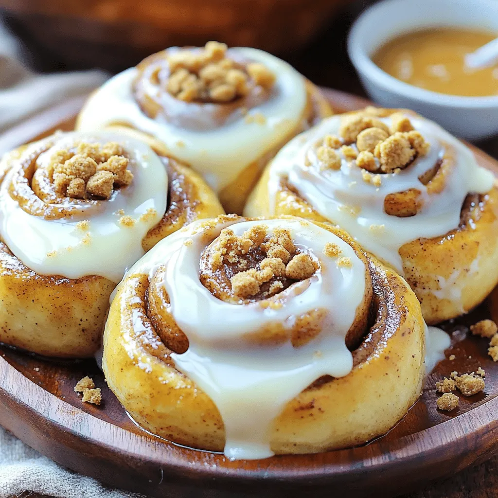 - 2 cups all-purpose flour - 1/2 cup warm milk - 1/4 cup granulated sugar - 2 1/4 teaspoons active dry yeast (1 packet) - 1/4 cup unsalted butter, melted - 1 large egg - 1/2 teaspoon salt The base of these cinnamon rolls is simple but essential. All-purpose flour gives the rolls structure. Warm milk helps activate the yeast, making the rolls fluffy. Sugar feeds the yeast and adds sweetness. Active dry yeast is key for rising. Unsalted butter provides rich flavor, and the egg adds moisture. Salt balances the sweetness. - 1/2 cup Biscoff cookie butter - 1/4 cup brown sugar - 1 tablespoon cinnamon - 1/4 cup chopped walnuts or pecans (optional) - 1/2 cup powdered sugar (for icing) - 2 tablespoons milk (for icing) The star of this recipe is Biscoff cookie butter. It adds a unique flavor that makes these rolls special. Brown sugar and cinnamon create a warm, sweet topping. You can add nuts for a nice crunch if you like. For icing, powdered sugar and milk mix perfectly for a sweet drizzle. For the full list of ingredients and steps, check out the Full Recipe. To start, I activate the yeast. In a small bowl, I mix warm milk with sugar. Next, I sprinkle the yeast on top and let it sit for about 5-10 minutes. You'll see it bubble and foam, which means it's ready. In a large bowl, I mix the flour and salt. I create a well in the center. Then, I add the melted butter, egg, and the yeast mixture. I mix it all together until combined. Now, I knead the dough for about 5-7 minutes. I want it smooth and elastic. If it feels too sticky, I add a bit more flour. After kneading, I place the dough in a greased bowl and cover it with a damp cloth. I let it rise in a warm spot for about 1 hour, or until it doubles in size. Once the dough is ready, I punch it down to release the air. I roll it out on a floured surface into a rectangle, about 1/4 inch thick. Next, I spread Biscoff cookie butter evenly over the dough. I leave a small border around the edges for easier rolling. In a small bowl, I mix brown sugar with cinnamon. I sprinkle this mix all over the Biscoff cookie butter. If I want some crunch, I add chopped nuts too. Starting from one edge, I roll the dough tightly into a log. I slice it into 12 equal pieces and place them in a greased baking dish. I cover them with a cloth and let them rise for another 30 minutes. While the rolls rise, I preheat my oven to 350°F (175°C). After the second rise, I place the rolls in the oven. I bake them for about 20-25 minutes. They should turn golden brown when done. For extra sweetness, I prepare the icing. I whisk together powdered sugar and milk until smooth. Once the rolls cool for a few minutes, I drizzle the icing over them. This method ensures that you get soft, gooey rolls full of flavor. For the full recipe, check out the complete instructions. To get the best texture, knead the dough for about six minutes. This makes it smooth and elastic. If the dough sticks to your hands, add a little flour. The right amount of flour is key, especially with humidity. If it’s humid, you may need a bit more flour. In dry weather, use less. You can make these rolls even tastier by adding spices like nutmeg or ginger. A splash of vanilla extract can boost the flavor too. If you want a crunch, mix in some chopped walnuts or pecans. They add a nice texture and complement the Biscoff cookie butter well. Serve your rolls warm for the best flavor. Drizzle icing over the top for a sweet touch. You can also add extra Biscoff cookie butter on the side for dipping. For a fun look, sprinkle some crushed cookies on top. This adds color and makes your rolls stand out on the table. {{image_2}} You can easily mix up the flavors of your Biscoff cookie butter cinnamon rolls. One fun twist is adding chocolate chips. Just sprinkle them on top of the cookie butter before rolling. The sweet chocolate pairs well with the spiced cookie butter. You can also make these rolls a fall favorite. Adding pumpkin spice to the filling gives them a warm, cozy taste. It’s perfect for cool autumn days when you want something special. If you need to make these rolls vegan, it's simple! Swap the egg with a flax egg made from one tablespoon of ground flaxseed mixed with three tablespoons of water. Use plant-based milk and vegan butter instead of regular. You can also make these rolls gluten-free. Just replace the all-purpose flour with a gluten-free blend. Make sure the blend has xanthan gum for the best texture. These adjustments let everyone enjoy the deliciousness! To keep your Biscoff cookie butter cinnamon rolls fresh, store them in an airtight container. Make sure to cool them completely before sealing. This helps avoid sogginess. You can keep them at room temperature for about two days. If you want them to last longer, store them in the fridge for up to a week. To enjoy warm rolls again, use the oven or microwave. For the oven, preheat it to 350°F (175°C). Place the rolls on a baking sheet and cover them with foil. Heat for about 10 minutes. This keeps them soft and fluffy. If you prefer the microwave, place a roll on a plate and cover it with a damp paper towel. Heat it for 15-20 seconds. This helps keep the texture nice. Enjoy your rolls like they are fresh from the oven! Can I use homemade Biscoff cookie butter? Yes, you can use homemade Biscoff cookie butter. Just make sure it has a similar texture and flavor. This can give your rolls a personal touch. What can I do with leftover Biscoff cookie butter? Leftover Biscoff cookie butter is great on toast, pancakes, or as a dip for fruits. You can also swirl it into yogurt or oatmeal for added flavor. How can I make these ahead of time? You can prepare the dough a day before. Let it rise, then store it in the fridge. The next day, let it come to room temperature and bake. Can I freeze the cinnamon rolls? Yes, you can freeze the cinnamon rolls. After baking, let them cool completely. Wrap them tightly in plastic wrap and foil. They last up to three months in the freezer. Why didn’t my rolls rise? If your rolls didn’t rise, check the yeast. It might be old or not activated. Make sure the milk is warm, not hot, when mixing. How to fix dry or dense rolls? Dry or dense rolls can happen from too much flour or not enough liquid. Next time, measure flour carefully and add a bit more liquid if needed. What if I overbaked my cinnamon rolls? If you overbake your cinnamon rolls, they may be dry. To help, drizzle some icing over them. This adds moisture and sweetness to each bite. For the full recipe and more details, see the [Full Recipe]. Making Biscoff cookie butter cinnamon rolls is simple and fun. You learned about key ingredients, step-by-step instructions, and helpful tips. I shared flavor variations and storage tips to keep your rolls fresh. Remember, baking is about experimenting, so feel free to try new things. Enjoy the delicious taste of your rolls and share them with others. It’s a treat everyone will love!