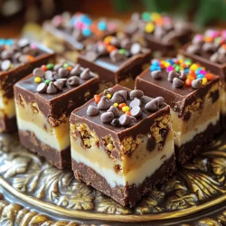 - 1 cup sweetened condensed milk - 2 cups semi-sweet chocolate chips - 1 cup crushed cookies (like Oreos or chocolate chip cookies) - 1/2 cup milk chocolate chips for topping - 1/2 teaspoon vanilla extract - Pinch of salt - Optional: Sprinkles or additional cookie pieces for garnish In this recipe, you will need sweetened condensed milk as your base. It gives the fudge a rich and creamy texture. Next, grab semi-sweet chocolate chips. They melt well and add a deep chocolate flavor. You also want to use crushed cookies for that fun milk and cookies taste. Oreos or chocolate chip cookies work best. For the topping, you can use milk chocolate chips to add a sweet finish. Don’t forget vanilla extract! It enhances the flavor of the fudge. A pinch of salt balances the sweetness. Finally, if you like, add sprinkles or extra cookie pieces on top for a fun touch. This mix of ingredients creates a tasty treat that’s easy to make. You can find the full recipe in the article for more details on how to prepare this delicious fudge. - Line the baking pan with parchment paper. - Lightly spray with non-stick spray. Start by taking an 8x8 inch baking pan. This size works well for our fudge. Using parchment paper helps with easy removal later. Leave some paper hanging over the edges. This makes lifting the fudge out simple. A quick spray of non-stick spray ensures the fudge won’t stick to the paper. - Combine sweetened condensed milk and chocolate chips. - Stir continuously until smooth. In a medium saucepan, mix sweetened condensed milk and semi-sweet chocolate chips. Heat over low to medium heat. Stir the mixture often. This prevents the chocolate from burning. Keep stirring until the mixture is smooth and creamy. This process takes about 5 to 7 minutes. - Add vanilla extract and crushed cookies. - Mix until cookies are evenly distributed. Once the chocolate is smooth, take it off the heat. Stir in a half teaspoon of vanilla extract. Then, add in the crushed cookies. Mix well until you see cookie bits spread throughout. This makes the fudge extra tasty and fun. - Pour the fudge mixture into the prepared pan. - Tap gently to remove air bubbles. Pour the fudge mixture into your lined baking pan. Use a spatula to spread it evenly. After that, gently tap the pan on the counter. This step helps to get rid of any trapped air bubbles. - Sprinkle milk chocolate chips on top. - Optionally add crushed cookies or sprinkles. Now it's time to make it even better! Sprinkle milk chocolate chips over the top. If you want, add more crushed cookies or colorful sprinkles. This adds a nice touch and makes it look great. - Chill fudge for at least 2 hours. - Lift out of pan and slice into squares. Place the fudge in the fridge for at least two hours. This helps it set properly. Once it’s firm, use the parchment paper to lift it out. Cut it into small squares. Each piece is a perfect treat! For the full recipe, check out the earlier section. To get a smooth fudge, you must melt everything slowly. Use low heat when you melt the sweetened condensed milk and chocolate chips. Stir continuously. This keeps the chocolate from burning. If you rush, your fudge might turn grainy. Mix-ins can make your fudge even better. Try adding mini marshmallows or crushed nuts. You can also use different kinds of cookies. Chocolate chip cookies and Oreos work great. Choose cookies you enjoy. The more you love them, the better your fudge will taste. For serving, cut the fudge into neat squares. Place them on a colorful platter. You can also use small paper cups for individual servings. This looks cute and makes sharing easy. For gifts, package the fudge in clear bags tied with ribbons. It adds a nice touch and makes it special. {{image_2}} You can switch up your milk and cookies fudge easily. Try using different cookies like: - Oreos - Chocolate chip cookies - Peanut butter cookies Each cookie brings its own taste. You can also change the chocolate. Use dark chocolate for a rich flavor or white chocolate for a sweeter treat. Mixing different chocolates creates a fun twist! For those with special diets, you can still enjoy this fudge. To make it gluten-free, use gluten-free cookies. Brands like gluten-free Oreos work well. If you're vegan, replace the sweetened condensed milk with coconut milk and use dairy-free chocolate chips. This way, everyone can enjoy it! You can adapt the fudge for different seasons! For winter, add festive spices like cinnamon or nutmeg. You can also mix in crushed peppermint for a holiday treat. In the summer, try adding fresh fruits like chopped strawberries or raspberries. They add a fresh taste and fun color. You can explore these variations to make your fudge even more exciting! For the full recipe, check out the Milk and Cookies Fudge 🥛 section. To keep your fudge fresh, store it in an airtight container. You can refrigerate or freeze it. - Refrigerating: Wrap the fudge tightly in plastic wrap. Place it in a container. This keeps moisture out. - Freezing: Cut the fudge into squares. Wrap each piece in plastic wrap, then place them in a freezer bag. This helps keep the fudge from sticking together. These methods will help maintain the fudge's creamy texture. When stored properly, fudge lasts for about two weeks in the fridge. In the freezer, it can last up to three months. Watch for signs of spoilage. If the fudge starts to look dry or hard, it may not taste good. If you see mold, throw it away. Always trust your senses. If it smells off, it’s best to discard it. For the best taste, enjoy your Milk and Cookies Fudge within two weeks. You can find the Full Recipe to make this treat again anytime! You can tell when the fudge is set by looking at its surface. A good sign is when it appears firm and does not stick to your fingers. You can also gently press the fudge. If it feels solid with a slight give, it is ready. The edges should look slightly pulled away from the pan. This usually takes about two hours in the fridge. Yes, you can use different types of milk for this recipe. Almond milk or oat milk works well as substitutes. Just make sure they are unsweetened to keep the fudge from being too sweet. Whole milk can also be used if you prefer a creamier fudge. Each type will give a unique taste. Some common mistakes to avoid include: - Not stirring enough while melting the chocolate. This can cause it to burn. - Adding cookies too early; they should go in after the chocolate melts. - Not letting the fudge chill long enough, which leads to a soft texture. - Skipping the parchment paper. This makes it hard to remove the fudge later. Yes, you can double the recipe! Just use a larger baking pan, like a 9x13 inch pan. Increase the cooking time slightly, as a thicker layer of fudge may take longer to set. Keep an eye on it while it chills to ensure it sets properly. Milk and Cookies Fudge is generally safe for kids. However, check for common allergens. Some cookies contain nuts or gluten. Ensure any milk substitutes used are safe for your child. Always supervise young kids while they enjoy sweets to avoid choking hazards. Making Milk and Cookies Fudge is fun and easy. You learned about the key ingredients and step-by-step instructions. I shared tips for perfecting texture and enhancing flavor. Variations let you try new tastes and adapt for diets. Proper storage helps keep your fudge fresh. Now, you’re ready to create a tasty treat! Enjoy sharing your fudge with friends and family. Feel free to experiment and make it your own. Dive into your fudge-making adventure!