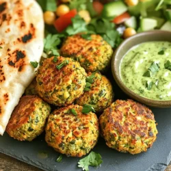 - 1 cup dried chickpeas (soaked overnight) - 1 small onion, chopped - 2 cloves garlic, minced - 1/4 cup fresh parsley, chopped - 1/4 cup fresh cilantro, chopped - 1 tsp ground cumin - 1 tsp ground coriander - 1/2 tsp baking soda - 1/2 tsp salt - 1/4 tsp black pepper - 3 tablespoons flour (all-purpose or chickpea flour) - Cooking spray or olive oil spray I love using dried chickpeas for falafel. They give a better texture than canned ones. Soak them overnight in water. This step is key! After soaking, drain and rinse them well. This helps remove any dirt or dust. Next, chop your onion and garlic. Fresh ingredients make a big difference. I also use parsley and cilantro for a bright flavor. These herbs add color and taste to the falafel. Spices are vital for flavor. Ground cumin and coriander give warmth and depth. Baking soda helps the falafel rise and stay light. The salt and black pepper add just the right kick. For binding, I mix in flour. You can use all-purpose flour or chickpea flour. It helps hold everything together. Finally, I use cooking spray to help them crisp up in the air fryer. For the full recipe, check out the detailed steps to make these tasty snacks! Start by soaking the chickpeas in water overnight. This helps them soften. After soaking, drain and rinse the chickpeas well. It’s important to ensure they are dry. Wet chickpeas can make the mixture too mushy. In a food processor, put the soaked chickpeas, chopped onion, minced garlic, parsley, and cilantro. Add the spices: cumin, coriander, baking soda, salt, and pepper. Pulse the mixture until it is finely ground but still has texture. Scrape down the sides of the food processor as you blend. This keeps everything well mixed. Next, transfer the mixture to a bowl. Stir in the flour until it blends well. If it feels too wet, add a bit more flour. You want it to hold its shape when formed. Use your hands to shape the mixture into small balls or patties, about the size of a golf ball. Aim for 12 to 15 falafels. Preheat your air fryer to 375°F (190°C) for about 5 minutes. This step helps them cook evenly. Place the falafel balls in the air fryer basket in a single layer. They should not touch. Lightly spray the tops with cooking spray. Cook the falafel for 12-15 minutes. Flip them halfway through cooking. They should be golden brown and crispy when done. After cooking, let them cool for a minute before serving. Enjoy your crispy air fryer falafel! For further details, see the Full Recipe. To get the right texture, check the mixture after blending. If it feels too wet, it won't hold shape. You can fix this by adding flour. Start with one tablespoon at a time until it feels just right. The mix should be sticky but not gooey. Want to boost the taste? Try adding extra spices like paprika or cayenne for heat. A bit of lemon zest can brighten the falafel too. If you like it spicy, a dash of hot sauce works great. Do not overcrowd the air fryer. This can lead to uneven cooking. Place falafel balls in a single layer, leaving space around each. When using different air fryer models, cooking times may vary. Keep an eye on them and adjust as needed. For example, if they look golden but feel soft, give them a couple more minutes. {{image_2}} You can easily change the flavor of your falafel. Adding Mediterranean herbs like oregano and thyme can brighten the taste. You can also mix in spices like paprika or sumac for extra depth. Want more color and nutrients? Try adding vegetables like spinach or grated carrot. These changes create a unique twist on the classic falafel. If you want to switch things up, consider using black beans instead of chickpeas. Black beans give a different taste and texture. Lentils are another great option. They cook faster and add a soft, creamy texture. Both choices keep your falafel tasty and nutritious. Falafel is versatile and pairs well with many sauces. Try tahini for a nutty flavor or tzatziki for a cool touch. You can serve falafel in wraps with fresh veggies or salads for a complete meal. It also makes a great appetizer at parties. The options are endless! For the full recipe, check out the detailed instructions. To keep your leftover falafel fresh, place them in an airtight container. Refrigerate the container right away. This keeps moisture out and helps the falafel stay tasty. You can store them for up to four days. If you want to save falafel for longer, freezing works great. First, let the falafel cool completely. Then, arrange them in a single layer on a tray. Freeze them for about an hour. Once frozen, transfer the falafel into a freezer-safe bag or container. They can last up to three months in the freezer. To enjoy your falafel again, reheating is key. The best way to reheat falafel is in the air fryer. Set the air fryer to 350°F (175°C) and heat for about 5 to 7 minutes. This method helps the falafel stay crispy instead of soggy. You can also use an oven for reheating. Place the falafel on a baking sheet and heat at 375°F (190°C) for around 10 minutes. Check them often to avoid overcooking. Falafel stays fresh in the fridge for about four days. Always check for signs of spoilage before eating. If you see any mold, or if they smell off, it’s best to toss them. When falafel ages, they lose their crispy texture. They may also become dry. If that happens, you can still reheat them, but they might not taste as good as fresh. Always trust your senses when deciding if food is still good! Yes, you can use canned chickpeas. They save time and are easy to find. Pros of using canned chickpeas: - Already cooked, so no soaking is needed. - Convenient and quick to prepare. Cons of using canned chickpeas: - They may be softer, which can change the texture. - Canned chickpeas can have added salt or preservatives. If you choose canned chickpeas, rinse them well. This helps reduce sodium and improves flavor. Air frying uses hot air to cook food, while frying uses oil. Air frying is healthier. Health benefits of air frying: - Uses less oil, reducing fat and calories. - Creates crispy food without the mess of oil. - Preserves nutrients better than deep frying. Air frying makes it easy to enjoy crispy falafel without guilt. Look for a golden brown color on the outside. The inside should be warm and soft. Tips for checking doneness: - Use a fork to break one open; it should not be doughy. - Cook for 12-15 minutes, flipping halfway for even crispiness. Trust your senses. If it smells great and looks golden, it’s ready! Yes, falafel can be made gluten-free. Use gluten-free flour instead of regular flour. Suggestions for gluten-free flour options: - Chickpea flour is a great choice. - Almond flour can add a nutty flavor. - Oat flour works well too, just ensure it’s gluten-free certified. Experiment with these options to find the taste you love! For the full recipe, check out the detailed steps above. In this article, we explored making falafel in an air fryer. We covered the key ingredients like chickpeas, herbs, and spices. You learned the steps for mixing and shaping the falafel. We also shared tips for perfecting texture and flavor. Lastly, we discussed storage and reheating methods. Falafel is flexible; tweak it to match your tastes. Enjoy making this healthy, tasty dish!