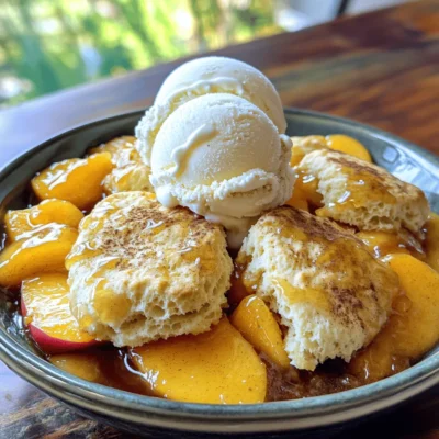 Peach Cobbler with Biscuit Topping Simple and Delicious