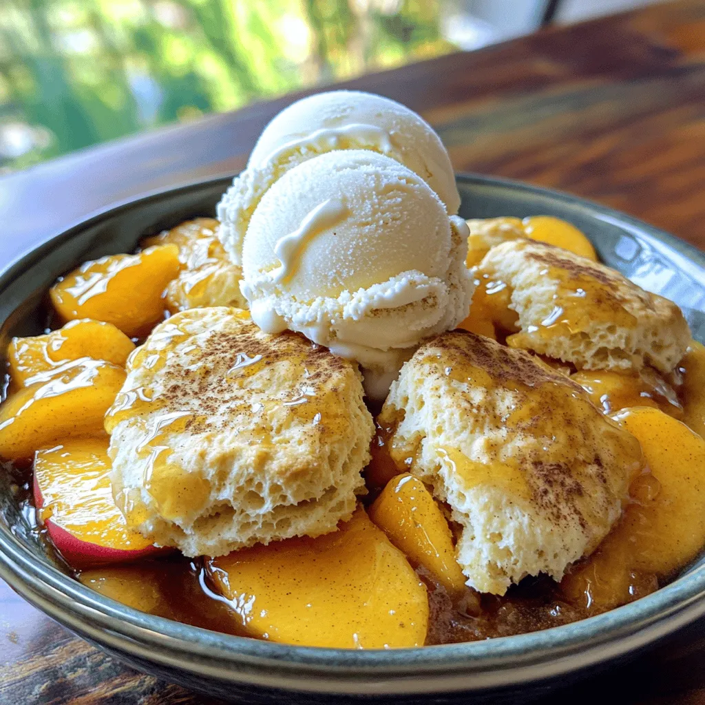 Peach Cobbler with Biscuit Topping Simple and Delicious