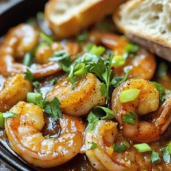To make Louisiana BBQ shrimp, you need some key items. Here’s the list: - 1 lb large shrimp, deveined and shell-on - 4 tablespoons unsalted butter - 4 tablespoons olive oil - 5 cloves garlic, minced - 1 tablespoon Cajun seasoning - 1 teaspoon smoked paprika - 1 teaspoon Worcestershire sauce - 1 teaspoon hot sauce - 1 tablespoon lemon juice - 1/4 cup chicken broth - 2 green onions, chopped (for garnish) - Fresh parsley, chopped (for garnish) - Crusty French bread (for serving) These ingredients work together to create a rich, flavorful dish. You can change this recipe to fit your taste. Here are some optional ideas: - Add diced bell peppers for crunch. - Toss in some chopped tomatoes for freshness. - Use different hot sauces for unique heat levels. - Substitute shrimp with chicken or fish for variety. These options allow you to make the dish your own. Having the right tools makes cooking easier. Here’s what I recommend: - A large skillet for cooking the shrimp. - A sharp knife for chopping and mincing. - A cutting board for safe prep. - Measuring spoons for accuracy. - Tongs for flipping the shrimp. - A spoon for stirring the sauce. With these tools, you will be ready to create a delicious meal. For the full recipe, check the details above. To start, gather your ingredients. Here’s what you need: - 1 lb large shrimp, deveined and shell-on - 4 tablespoons unsalted butter - 4 tablespoons olive oil - 5 cloves garlic, minced - 1 tablespoon Cajun seasoning - 1 teaspoon smoked paprika - 1 teaspoon Worcestershire sauce - 1 teaspoon hot sauce - 1 tablespoon lemon juice - 1/4 cup chicken broth - 2 green onions, chopped (for garnish) - Fresh parsley, chopped (for garnish) - Crusty French bread (for serving) Now, heat a large skillet over medium heat. Add the olive oil and butter. Let them melt until bubbly. This mix gives a great base for your shrimp. Next, toss in the minced garlic. Sauté for one minute. Watch closely, so the garlic does not burn. After that, stir in your Cajun seasoning, smoked paprika, Worcestershire sauce, and hot sauce. Let the spices bloom for about 30 seconds. This step makes the flavors pop! Then, add the shrimp. Arrange them in a single layer. Cook for 2-3 minutes on one side. When they turn pink, flip them over. Next, pour in the chicken broth and lemon juice. Reduce the heat slightly and let it simmer for 3-4 minutes. This allows the shrimp to soak up all the tasty sauce. Now, taste the mixture. If you want more heat, add a dash of hot sauce. Once the shrimp are cooked and curled, remove the skillet from heat. Top it off with chopped green onions and parsley. Serve this dish hot with crusty French bread. You’ll want to soak up all that delicious sauce! To cook shrimp perfectly, always use fresh shrimp. They taste best and have a nice texture. Avoid overcooking your shrimp. They cook quickly, so stay close. Once they turn pink and curl, they’re done. Using a meat thermometer can help too. Cook shrimp to an internal temperature of 120°F. This ensures they are tender and juicy. Louisiana BBQ shrimp pairs well with several sides. Here are a few ideas: - Crusty French bread (to soak up the sauce) - Steamed rice (to balance the flavors) - A fresh green salad (for a light touch) - Grilled vegetables (to add more color) These sides will elevate your meal and balance the bold flavors of the shrimp. Enjoy! When making Louisiana BBQ shrimp, seasoning is key. Start with the Cajun seasoning. This blend brings a warm kick. If you want to make your own, mix paprika, cayenne, garlic powder, and thyme. Use fresh garlic, as it adds a rich flavor. Don't rush the spices; let them bloom in the oil. This step enhances the taste. Taste your sauce before adding shrimp. Adjust the seasoning to suit your preference. Some like it hot, while others prefer mild. To adjust the spice level, add hot sauce slowly. Start with one teaspoon and taste. You can always add more if needed. If you want less heat, skip the hot sauce or use less Cajun seasoning. Lemon juice can help balance strong spices too. It adds brightness and cuts through heat. One common mistake is overcooking the shrimp. Shrimp cook fast. They turn pink in just a few minutes. Remove them from heat once they curl. Another mistake is using dull spices. Fresh spices give the best flavor. Store spices in a cool, dark place. Also, don’t skip the crusty French bread. It’s perfect for soaking up the sauce. Enjoy every last drop! {{image_2}} You can change the flavor by using different spice blends. If you want a milder taste, try a mix of garlic powder, onion powder, and thyme. For a bolder flavor, use extra cayenne pepper or even a dash of curry powder. Each blend gives the dish a unique twist. This makes it fun to experiment. You don’t have to stick to just the skillet. You can grill the shrimp for a smoky flavor! To do this, marinate the shrimp first and place them on skewers. Baking is also a great option. Simply spread the shrimp in a baking dish and pour the sauce over them. Bake at 375°F for about 15 minutes. Both methods create tasty results. Serve Louisiana BBQ shrimp with crusty French bread. The bread is perfect for soaking up that rich sauce. You can also pair it with rice for a filling meal. A fresh green salad or coleslaw works well too. These sides balance the dish and add a nice crunch. If you want a drink, a cold beer or sweet tea complements the shrimp perfectly. Enjoy your meal! After you enjoy your Louisiana BBQ shrimp, let any leftovers cool down. Place them in an airtight container. This helps keep them fresh. Store the container in the fridge. Use the leftovers within three days for the best taste. To reheat, I suggest using a skillet. Add a splash of chicken broth to the pan. Heat over medium heat. This keeps the shrimp moist and flavorful. Stir gently until the shrimp are warm. Avoid using the microwave if you can. It tends to make shrimp rubbery. If you want to save your shrimp for later, freezing works well. First, cool the shrimp completely. Then, place them in a freezer-safe bag. Squeeze out as much air as possible before sealing. They can last up to three months in the freezer. When ready to eat, thaw in the fridge overnight before reheating. This keeps the texture nice and tender. Louisiana BBQ Shrimp comes from New Orleans. It mixes Cajun and Creole styles. The dish has roots in coastal cooking. Chefs made it using shrimp and spices they had. It is not grilled, despite the name. Instead, it is cooked in a rich sauce. The sauce often has butter, garlic, and spices. This dish shows the bold flavors of Louisiana. Yes, you can use peeled shrimp. However, shell-on shrimp adds flavor. The shells hold in the juices. If you remove them, you may miss some taste. If you prefer peeled shrimp, use them in the recipe. Just adjust cooking time to avoid overcooking. Cook them until they turn pink. Some top spots for this dish include: - Casamento's: Known for its fresh seafood. - Mr. B's Bistro: A classic choice with great sauce. - The Olde Nola Cookery: Offers a unique twist on the dish. Each place has its own take on Louisiana BBQ Shrimp. Trying different spots can be fun and tasty. To make a vegetarian version, use mushrooms instead of shrimp. Mushrooms have a great texture and soak up flavors well. Use the same spices and sauce from the original recipe. You may also add veggies like bell peppers or zucchini. Cook them until tender, then serve with crusty bread. The full recipe for Louisiana BBQ Shrimp takes about 25 minutes. You need just 10 minutes to prep. This recipe serves four people. Enjoy the rich flavors and aromas as you cook. The ingredients include: - 1 lb large shrimp, deveined and shell-on - 4 tablespoons unsalted butter - 4 tablespoons olive oil - 5 cloves garlic, minced - 1 tablespoon Cajun seasoning - 1 teaspoon smoked paprika - 1 teaspoon Worcestershire sauce - 1 teaspoon hot sauce - 1 tablespoon lemon juice - 1/4 cup chicken broth - 2 green onions, chopped - Fresh parsley, chopped - Crusty French bread for serving This dish is delicious and simple to make! In this blog post, we explored the essential ingredients and tools to perfect Louisiana BBQ Shrimp. You learned the preparation steps, tips for tender shrimp, and common mistakes to avoid. We also discussed variations and how to store leftovers. As you cook, remember to have fun and get creative. Adjust flavors to suit your taste. The joy of cooking lies in experimenting, so dive in and enjoy every bite of your delicious shrimp dish!