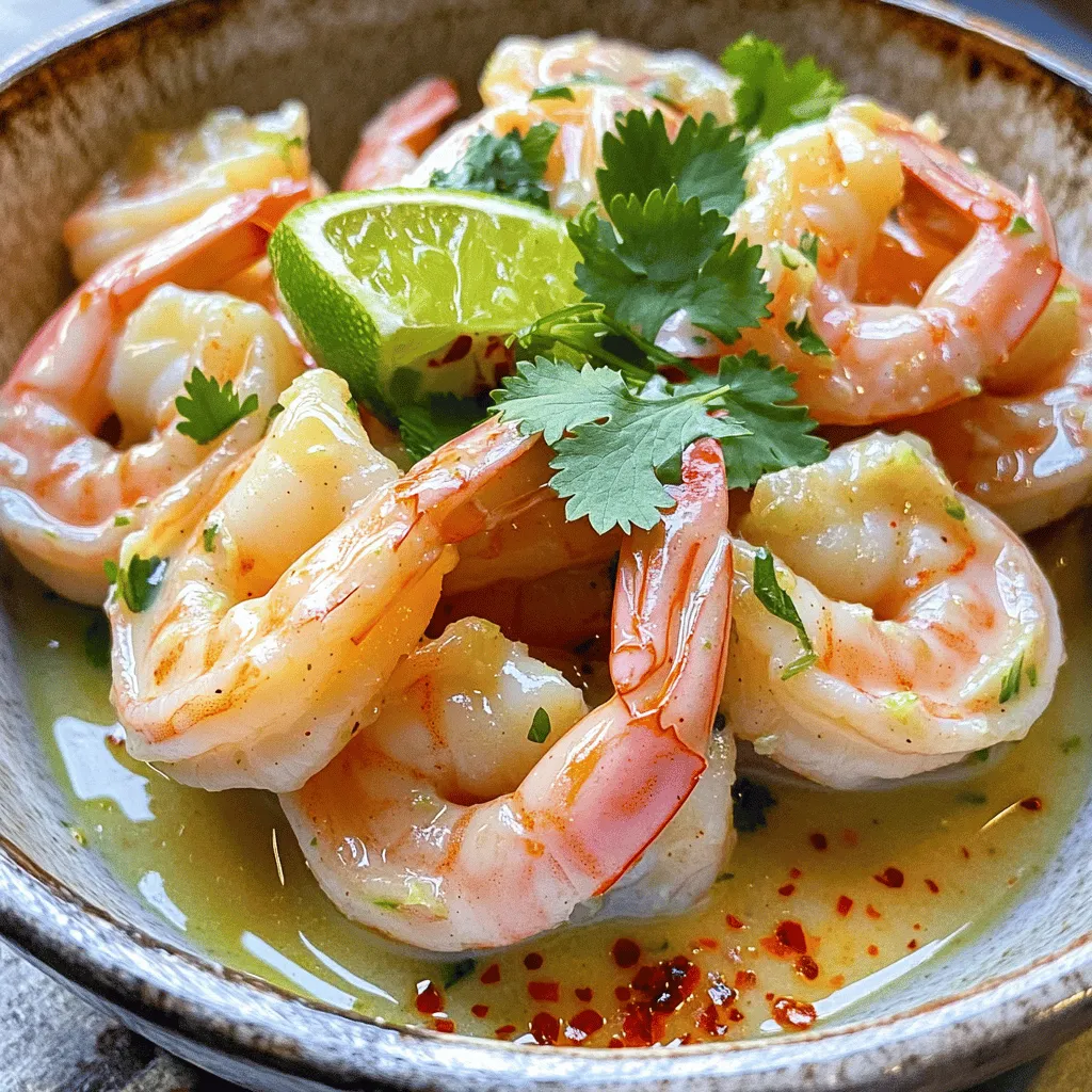 To create a tasty Coconut Lime Shrimp, you'll need the following ingredients: - 1 pound large shrimp, peeled and deveined - 1 cup coconut milk - 2 tablespoons fresh lime juice - Zest of 1 lime - 3 cloves garlic, minced - 1 tablespoon fresh ginger, grated - 1 tablespoon honey - 1 teaspoon chili flakes (adjust to taste) - 1/4 cup fresh cilantro, chopped - Salt and pepper to taste - 2 tablespoons coconut oil (or vegetable oil) This dish is all about bright flavors. The shrimp soak up the coconut milk and lime, creating a sweet and tangy taste. Fresh garlic and ginger add a nice kick. Honey balances the flavors, while cilantro brings a fresh finish. You can find the full recipe at [Full Recipe]. Enjoy your cooking! - Combine: - 1 cup coconut milk - 2 tablespoons fresh lime juice - Zest of 1 lime - 3 cloves garlic, minced - 1 tablespoon fresh ginger, grated - 1 tablespoon honey - 1 teaspoon chili flakes (adjust to taste) - Salt and pepper to taste Mix these ingredients well. This creates a flavorful marinade that makes the shrimp shine. Next, add 1 pound of large shrimp, peeled and deveined. Toss the shrimp in the marinade to coat them evenly. This step is key for great flavor. Let the shrimp marinate for 20-30 minutes in the refrigerator. This allows the flavors to soak in deeply. Now, heat 2 tablespoons of coconut oil in a large skillet over medium-high heat. Once the oil is hot, add the marinated shrimp in a single layer. Cook the shrimp for 2-3 minutes on each side. They should turn pink and opaque when done. Remove the skillet from heat. You can sprinkle chopped cilantro over the shrimp for a fresh touch. For extra flavor, drizzle some of the remaining marinade over the shrimp as you serve. For the full recipe and more tips, check out the complete guide! To make your Coconut Lime Shrimp burst with flavor, always choose fresh ingredients. Fresh shrimp, limes, and herbs give the best taste. The zest from the lime adds a bright note, while fresh cilantro brings a nice finish. You can also adjust the chili flakes to control the heat level. If you like it spicy, add more chili flakes. For less heat, use fewer flakes or omit them altogether. Cooking shrimp well is key. First, do not overcrowd the skillet. This ensures even cooking. If you add too many shrimp, they will steam instead of sear. Cook shrimp just until they turn pink and opaque. Overcooking makes them tough. Watch them closely, as they cook fast. When serving Coconut Lime Shrimp, pair it with light sides. Rice, quinoa, or a fresh salad work well. These sides balance the rich coconut flavor. For garnishes, sprinkle extra cilantro on top. A slice of lime on the side adds a pop of color and flavor. For a touch of elegance, drizzle some of the leftover marinade over the shrimp. You can find the full recipe at the beginning of this article. {{image_2}} You can easily swap shrimp for chicken or tofu. Both options work well with the marinade. For chicken, cut it into bite-sized pieces. Cook it for about 5-7 minutes until it’s no longer pink. Tofu is a great plant-based choice. Use firm tofu and cut it into cubes. Cook the tofu for about 4-5 minutes until golden brown. Adjust the cooking times based on the protein you choose. Adding tropical fruits can boost the dish's flavor. Mango or pineapple pieces add sweetness and freshness. You can toss these fruits in right before serving. Fresh herbs can also change the taste. Try adding basil or mint for a nice twist. These herbs mix well with the coconut and lime. You can make this dish dairy-free and gluten-free. The recipe is already dairy-free since it uses coconut milk. For gluten-free, just ensure your ingredients are certified. If you want to cut down on sugar, use a sugar substitute in place of honey. This way, everyone can enjoy Coconut Lime Shrimp without worry. For more details, check the Full Recipe. To store leftovers, place Coconut Lime Shrimp in an airtight container. This keeps the shrimp fresh and prevents odors from mixing. You can keep it in the fridge for up to three days. If you wait longer, the shrimp may lose flavor and texture. To freeze, first, let the shrimp cool completely. Place it in a freezer-safe bag, removing as much air as possible. You can freeze Coconut Lime Shrimp for up to three months. For the marinade, freeze it separately in an ice cube tray. This way, you can easily use it later. When reheating, I recommend using a skillet over low heat. This method warms the shrimp gently without overcooking. You can also add a splash of coconut milk to keep it moist. Avoid microwaving, as it may make the shrimp tough. Enjoy your flavorful dish by warming it carefully! To add more heat, you can increase the chili flakes in the recipe. Start with a teaspoon, then taste. If you want more spice, add more. You can also use fresh chili peppers for a bolder flavor. Slicing jalapeños or serranos into the marinade gives a nice kick. For smoky heat, try adding smoked paprika. Yes, you can use frozen shrimp! First, thaw them in the fridge overnight or under cold water. Don’t forget to peel and devein if needed. Pat the shrimp dry with paper towels before adding them to the marinade. This helps the shrimp soak up the flavors better. Coconut lime shrimp pairs well with rice or quinoa. You can serve it over coconut rice for extra flavor. Steamed veggies, like broccoli or snap peas, make great sides too. You might also try a fresh salad with citrus dressing to brighten the meal. Coconut milk offers some health benefits. It is rich in healthy fats, which can support heart health. It also contains vitamins C and E, which are good for your skin. However, it is high in calories, so use it in moderation. If you're watching your fat intake, consider using light coconut milk. This blog post covered the ingredients, steps, and tips for making Coconut Lime Shrimp. I shared how to create a delicious marinade and the cooking process to get juicy shrimp. Remember, fresh ingredients enhance flavor, and you can substitute proteins as needed. Store leftovers properly to maintain taste. Feel free to experiment with spices and sides to customize your meal. Enjoy your cooking journey and create something tasty!
