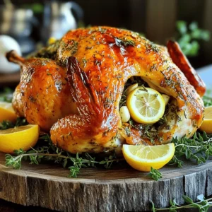 - 1 whole chicken (about 4-5 pounds) - Fresh herbs for garnish (like parsley or thyme) - 4 tablespoons olive oil - 2 teaspoons sea salt - 1 teaspoon black pepper - 1 tablespoon garlic powder - 1 tablespoon onion powder - 1 tablespoon dried thyme - 1 tablespoon dried rosemary - 1 tablespoon dried oregano - 1 lemon, halved - 1 head of garlic, halved To create the perfect savory herb roasted chicken, gather these key ingredients. Start with a whole chicken, which should weigh between 4 and 5 pounds. This size cooks evenly and stays juicy. Fresh herbs like parsley or thyme will add a nice touch for garnish. Next, you will need seasonings and oil. Olive oil keeps the chicken moist and helps the skin crisp up. The sea salt and black pepper enhance flavors. Garlic powder and onion powder bring depth to the dish. Thyme, rosemary, and oregano add a lovely herbal note. Lastly, for flavor infusers, use a lemon and a head of garlic. Halve the lemon to release its juice and aroma. The garlic will roast beautifully, adding sweetness to the dish. You can find the full recipe with instructions to make this delightful meal. Enjoy the process and the wonderful smells that fill your kitchen! - Preheat the oven to 425°F (220°C). - Pat the chicken dry with paper towels. This step helps the skin get crispy. - Combine olive oil and herbs in a bowl. Use thyme, rosemary, and oregano for great taste. - Add seasonings like salt and pepper. Mix thoroughly until it becomes a paste. - Rub the herb mixture on the chicken. Make sure to cover the entire surface. - Stuff the chicken with lemon and garlic. This adds flavor as it cooks. - Roast in the oven for 1 hour and 15 minutes. Look for a golden brown skin. - Check internal temperature. It should be 165°F (75°C) for safe eating. - Let the chicken rest before carving. This helps keep it juicy and flavorful. For a complete guide with all details, refer to the Full Recipe. To get the best crispy skin on your chicken, start by drying it well. Use paper towels to pat the chicken dry. Moisture on the skin can cause it to steam instead of roast. Next, ensure even seasoning. I like to rub the seasoning mixture under the skin, too. This method helps flavor the meat and makes the skin crispy. Using fresh herbs makes a big difference. Fresh herbs like rosemary and thyme add a bright taste. If you use dried herbs, make sure they are fresh, too. You can also marinate the chicken for extra flavor. A good marinating time is about 2 hours. This allows herbs and spices to soak into the meat. The cooking time can change based on the size of your chicken. A smaller chicken may need less time, while a larger one needs more. Aim for about 20 minutes per pound. Always use a meat thermometer to check doneness. The chicken is safe to eat when it reaches 165°F (75°C). This way, you avoid overcooking or undercooking. For the complete method, check the Full Recipe. {{image_2}} You can switch up the herbs for a fresh twist. Try using basil for a sweet touch, or cilantro for something bright. Each herb brings its own flavor to the dish. You can also experiment with unique seasoning blends. Cajun spices add a zesty kick, while lemon pepper gives a bright, citrusy zing. These alternatives can make your savory herb roasted chicken feel new and exciting. Roasting is a classic method for this dish, but slow cooking can also work well. Slow cooking makes the meat very tender and juicy. If you prefer a smoky flavor, consider grilling your chicken. Grilling gives the chicken a nice char and adds depth to the flavor. Both methods can lead to a delicious outcome, so choose what fits your mood. Pair your savory herb roasted chicken with tasty side dishes. Roasted vegetables make a colorful and healthy addition to your plate. A fresh salad can also balance the richness of the chicken. To enhance the flavor, consider serving with sauces or gravies. A lemon herb sauce or a rich gravy can elevate your meal. These additions make each bite even more delightful. For the full recipe, check out the details provided. To keep your savory herb roasted chicken fresh, store it properly. First, let the chicken cool down at room temperature for about 30 minutes. Next, place it in an airtight container or wrap it in plastic wrap. This helps to prevent moisture loss and keeps the chicken safe from germs. Leftover chicken lasts about 3 to 4 days in the fridge. Be sure to check for any off smells or discoloration before eating. If you notice any, it's best to throw it away. If you want to keep the chicken longer, freezing is a great option. Cut the chicken into pieces for easier storage. Wrap each piece tightly in plastic wrap and then place them in a freezer-safe bag. This helps to prevent freezer burn. To thaw the chicken, move it from the freezer to the fridge a day before you plan to eat it. This keeps the texture nice. You can also thaw it in cold water if you're short on time. Just make sure to cook it right after thawing. When reheating, you want to keep your chicken juicy. The best way is to use the oven. Preheat it to 350°F (175°C). Place the chicken in a baking dish and add a splash of broth or water. Cover it with foil to lock in moisture. Heat for about 20 minutes or until warm. Avoid using the microwave if you can. It often dries out the chicken. If you must use it, heat in short bursts and check often. This way, you can enjoy your savory herb roasted chicken just like the first time! To keep the chicken juicy, start by drying it well. This helps the skin crisp up. Next, rub the herb mixture under the skin and inside the cavity. This allows the flavors to seep in. Cooking at a high heat, like 425°F, helps seal in moisture. Make sure to let the chicken rest after cooking. This step allows the juices to redistribute for the best bite. Yes, you can use smaller birds like cornish hens. Adjust the cooking time to about 45 minutes. If you choose smaller birds, check the internal temperature to ensure doneness. Smaller birds will cook faster, so keep an eye on them. Pair your roasted chicken with sides like: - Roasted vegetables (carrots, potatoes, and Brussels sprouts) - A fresh garden salad - Creamy mashed potatoes - Steamed green beans These sides complement the chicken well and add color to your plate. To check if the chicken is done, use a meat thermometer. Insert it into the thickest part of the thigh. The temperature should read 165°F. If you don’t have a thermometer, pierce the chicken and look for clear juices. If the juices run clear, it’s ready to serve. Roasting a whole chicken is simple and rewarding. You now know which ingredients to use and how to prepare the perfect chicken. From seasoning with herbs to roasting techniques, each step improves flavor. Remember, drying the chicken is key for crispy skin. Feel free to try different herbs and cooking methods to make it your own. Proper storage ensures you enjoy delicious leftovers too. Follow these tips, and you will impress everyone with your cooking skills. Enjoy your next meal!