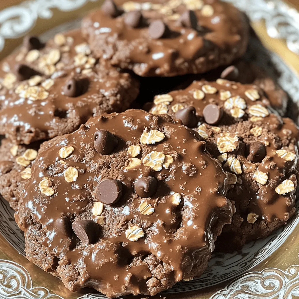 This no-bake chocolate oatmeal cookie recipe is simple and fun. You only need a few ingredients to whip up a batch of these delicious treats. The best part? You don't need an oven! This recipe takes about 10 minutes to prep and 30 minutes to chill in the fridge. You can make about 12 cookies with one batch. - Old-fashioned oats: These oats give the cookies a hearty texture. They are rich in fiber, which helps keep you full. - Creamy peanut butter: This adds creaminess and protein. It also makes the cookies taste great! - Honey or maple syrup: These natural sweeteners offer a sweet touch and add moisture. - Unsweetened cocoa powder: This ingredient gives the cookies their chocolaty flavor without extra sugar. - Coconut oil: It helps bind the mixture and adds a subtle flavor. It's also a healthy fat! - Vanilla extract: This adds warmth and enhances the cookie’s flavor. - Sea salt: A pinch of salt balances the sweetness and boosts flavor. - Mini chocolate chips (optional): These add extra chocolatey goodness and a fun texture. You can easily modify this recipe for allergies: - Peanut butter: Use almond butter or sunflower seed butter. - Honey: Swap it for agave syrup or brown rice syrup for a vegan option. - Coconut oil: You can use butter or a different oil like canola. - Oats: If gluten is a concern, choose certified gluten-free oats. These options help you enjoy the cookies even with dietary needs! To make No-Bake Chocolate Oatmeal Cookies, start with the dry mix. In a large bowl, add 1 cup of old-fashioned oats and 1/4 cup of unsweetened cocoa powder. Stir these two together well. Next, take another bowl for the wet mix. Whisk together 1/2 cup of melted coconut oil, 1/2 cup of creamy peanut butter, 1/2 cup of honey (or maple syrup), 1 teaspoon of vanilla extract, and 1/4 teaspoon of sea salt. Mix until it's nice and smooth. Now, pour the wet mix into the dry mix. Use a spatula to combine everything until the oats are coated and the mix is even. Make sure your coconut oil is melted but not too hot. If it’s hot, it can cook the oats. Stir gently to avoid breaking the oats too much. If you want a sweeter cookie, add more honey or maple syrup. For a chocolate boost, fold in 1/4 cup of mini chocolate chips at this stage. They add great texture and flavor, making your cookies even more delicious. Now comes the fun part—forming the cookies! Line a baking sheet with parchment paper. Use a spoon or a cookie scoop to drop heaping tablespoons of the mixture onto the sheet. Leave about 1 inch between each cookie. Once you’ve scooped them out, flatten each one slightly with the back of the spoon. This gives them a nice, round shape. Finally, refrigerate the cookies for at least 30 minutes to firm them up. After they set, they are ready to eat! For more detailed instructions, refer to the Full Recipe. To get the best texture in your no-bake cookies, follow these steps: - Use old-fashioned oats. They give a chewy texture. - Mix the wet and dry ingredients well. This ensures even flavor. - Let the mixture chill in the fridge for at least 30 minutes. This helps the cookies firm up nicely. Here are some mistakes to watch out for: - Skipping the chilling time can lead to soft cookies. - Adding too much liquid can make your cookies mushy. - Not mixing well can cause uneven flavors. Make sure everything is blended. To keep your cookies from sticking, follow these tips: - Use parchment paper on your baking sheet. This creates a non-stick surface. - Allow the cookies to set in the fridge before moving them. - For extra insurance, lightly oil your spatula when shaping the cookies. These tips will help you make perfect no-bake chocolate oatmeal cookies every time! For the full recipe, check out the section above. {{image_2}} You can switch up flavors in your no-bake cookies. Try adding almond butter instead of peanut butter. This gives a nutty twist. If you love coconut, mix in shredded coconut. You can also add a splash of orange or peppermint extract for a fresh taste. Experiment with different nut butters for unique flavors. Boost the nutrition of your cookies by adding fun ingredients. Chia seeds add fiber and omega-3s. A scoop of protein powder can help with muscle recovery. You can also add dried fruits like raisins or cranberries. These add sweetness and chewiness. Nuts like walnuts or almonds provide crunch and healthy fats. Making these cookies vegan is easy. Use maple syrup instead of honey. This keeps the recipe plant-based. For gluten-free cookies, ensure you use certified gluten-free oats. This way, everyone can enjoy your treats. Consider using almond flour instead of oats for a low-carb option. These variations keep the spirit of the recipe while catering to different diets. For the complete recipe, check out the Full Recipe section. To keep your no-bake chocolate oatmeal cookies fresh, store them in an airtight container. This helps lock in moisture and flavor. Place parchment paper between layers of cookies to avoid sticking. Make sure to keep them in a cool, dry place, away from direct sunlight. If you live in a warm area, the fridge is your best friend. These cookies can last up to one week when stored properly. If you keep them in the fridge, they stay fresh longer. Check for any signs of spoilage, like off smells or changes in texture. If they look good, they should taste great! You can freeze these cookies for later enjoyment. Once they are fully set, wrap each cookie in plastic wrap. Then, place them in a freezer-safe bag. They can last up to three months in the freezer. When you want to eat them, just thaw them in the fridge overnight. Enjoy your no-bake chocolate oatmeal cookies anytime! For the complete recipe, check the Full Recipe section. Yes, you can use quick oats. They will make the cookies softer. However, old-fashioned oats give a better texture. They hold together well and have a nice chew. If you use quick oats, the cookies may not be as sturdy. To make the cookies less sweet, reduce the honey or maple syrup. You can cut it down by a quarter cup. You can also add a pinch of sea salt. This will help balance the sweetness. Another option is to use dark cocoa powder, which has a richer taste. If you need a peanut butter substitute, try almond butter or sunflower seed butter. Both options work well in the recipe. Almond butter has a nice flavor, while sunflower seed butter is great for nut allergies. Just keep the same amount as in the recipe. To firm up the cookies, chill them longer in the fridge. If they are still too soft, add more oats. You can mix in an extra half cup of oats to the recipe. This will help them hold their shape better. Make sure the mixture is well combined before chilling. For the full recipe, check out the detailed steps above. This blog post covered how to make delicious no-bake cookies. You learned the key ingredients and their benefits. I shared tips for mixing and shaping, plus tricks to avoid common mistakes. We also explored variations for different tastes and dietary needs. In closing, with these steps and tips, you can confidently create tasty no-bake cookies that everyone will enjoy. Happy baking!