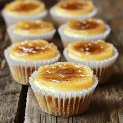 To make these tasty mini cheesecakes, you need a few key items: - 8 ounces cream cheese, softened - 1/2 cup granulated sugar - 1/2 teaspoon vanilla extract - 2 large eggs - 1/3 cup sour cream - 1 teaspoon lemon zest - 1/2 cup graham cracker crumbs - 3 tablespoons unsalted butter, melted - Extra sugar for the brûlée topping These ingredients work together to create a smooth and creamy cheesecake. The cream cheese gives it that rich taste, while the graham cracker crust adds a nice crunch. You can add some fun twists to your mini cheesecakes with these extras: - Fresh fruit like berries or mango - Chocolate chips for a sweet surprise - A splash of liqueur, like orange or coffee These additions can give your cheesecakes a unique flair and surprise your guests. To create your mini crème brûlée cheesecakes, you will need: - Muffin tin - Cupcake liners - Mixing bowls - Electric mixer - Kitchen torch or broiler - Spatula Having the right tools makes the process easier and helps you achieve great results. You can find the full recipe to guide you through the steps of making these delightful desserts. Start by preheating your oven to 325°F (160°C). This helps set the right temperature for baking. Next, line a muffin tin with cupcake liners. This step makes it easy to remove the cheesecakes later. In a small bowl, mix the graham cracker crumbs with melted butter. You want the mix to look like wet sand. Take about a tablespoon of this mixture and press it down firmly in each cupcake liner. This crust will give your cheesecakes a tasty base. Grab a large mixing bowl. Beat the softened cream cheese and granulated sugar together until smooth. Add in the vanilla extract and mix it well. This is where the base flavor comes from. Next, add the eggs one at a time, mixing well after each. This keeps your batter light and fluffy. Now, it's time to fill the lined muffin tin. Spoon the cheesecake batter over the prepared crusts. Fill each cup about 3/4 full. This allows room for the cheesecakes to rise while baking. Place the muffin tin in the oven and bake for 18-20 minutes. You want the centers to be set but still a bit jiggly. After baking, turn off the oven and leave the cheesecakes inside for 10 more minutes. This helps prevent cracking. Once cooled, let them sit at room temperature before refrigerating for at least 4 hours or overnight. This step helps the flavors meld beautifully. To get that creamy texture, start with room temperature cream cheese. Cold cream cheese can make the batter lumpy. Mix until smooth, then add eggs slowly. This keeps air in the batter, making it light. Also, do not overmix the batter once you add eggs. Overmixing can create a dense cheesecake. One big mistake is not preheating the oven. Always preheat to 325°F (160°C). This helps the cheesecakes bake evenly. Another mistake is baking too long. They should be slightly jiggly in the middle when you take them out. Let them cool in the oven for ten minutes to prevent cracks. For the perfect brûlée topping, use a thin layer of sugar. Too much sugar can burn easily. When using a torch, keep it moving to avoid hot spots. If you don’t have a torch, broil them for just a minute. Watch closely to avoid burning the sugar. Enjoy your mini crème brûlée cheesecakes with a crispy top! For the complete recipe, check out the Full Recipe. {{image_2}} You can easily switch up the flavors in your mini crème brûlée cheesecakes. For a chocolate version, add 1/2 cup of melted chocolate to the cream cheese mixture. This adds a rich taste that chocolate lovers will adore. If you want berry flavors, mix in 1/2 cup of fresh berries or berry puree. Raspberries and blueberries work great. You can also top the cheesecakes with whole berries for added flair. While graham crackers are classic, you can try other bases. For a cookie crust, use crushed Oreos or vanilla wafers. Mix them with melted butter, just like the graham crackers. If you prefer a gluten-free option, almond flour or gluten-free cookies can make a tasty crust. Simply combine them with melted butter and press them into the muffin tin. Toppings can make your mini cheesecakes even more special. Consider adding a dollop of whipped cream for a light touch. A drizzle of chocolate sauce or berry sauce adds flavor and looks pretty. For a crunchy element, sprinkle crushed nuts or toffee bits on top. These add texture and extra taste to each bite. Feel free to explore these variations to create your perfect mini crème brûlée cheesecakes. For the full recipe, check the section above. To keep your mini crème brûlée cheesecakes fresh, store them in the fridge. Place them in an airtight container. This will help prevent them from drying out. They stay good for about three days. Make sure to keep the brûlée topping separate, as it can lose its crunch. If you want to save some for later, freezing works well. Wrap each cheesecake in plastic wrap tightly. Then, place them in a freezer-safe bag. They will last up to two months in the freezer. When you’re ready to eat them, thaw them overnight in the fridge. To reheat your cheesecakes, avoid the microwave. It can make them too soft. Instead, place them in a preheated oven at 350°F (175°C) for about 10 minutes. This keeps their texture nice. Always brûlée the tops again just before serving for that perfect finish. For the full recipe, check out the details above! You can store mini crème brûlée cheesecakes in the fridge for up to five days. Keep them in an airtight container for best results. This helps maintain their creamy texture and flavor. Yes, you can make these cheesecakes a day or two ahead. Just remember to brûlée the tops right before serving. This keeps the sugar crunchy and fresh. If you lack a kitchen torch, use your oven's broiler. After adding sugar on top, place them under the broiler for about a minute. Stay nearby to prevent burning. To simplify, you can skip the brûlée topping. Just serve the cheesecakes chilled. They still taste great without the caramelized sugar layer. Yes, for a dairy-free version, use vegan cream cheese and coconut cream. For gluten-free, swap graham crackers with gluten-free options. These changes keep the flavors while meeting dietary needs. For the full recipe, refer to the provided instructions. You learned about making Mini Crème Brûlée Cheesecakes today. We discussed essential ingredients, tools, and step-by-step instructions. I shared tips to avoid common mistakes and variations to suit your taste. Don’t forget the storage tips for keeping your treats fresh. These cheesecakes can be delicious and fun to make. With practice, you will impress friends and family with your skills. Enjoy baking and savoring every bite!