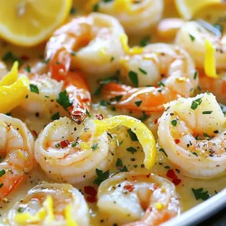 To make Zesty Lemon Garlic Shrimp, gather these simple ingredients: - 1 pound large shrimp, deveined and peeled - 4 cloves garlic, minced - 2 tablespoons olive oil - 1 tablespoon unsalted butter - Zest of 1 lemon - Juice of 2 lemons - 1 teaspoon red pepper flakes (adjust to taste) - Salt and pepper to taste - 2 tablespoons fresh parsley, chopped - Lemon wedges for serving You can easily swap some ingredients. Here are a few ideas: - Instead of fresh shrimp, use frozen shrimp. Just thaw them first. - If you don’t have garlic, garlic powder works too. Use about 1 teaspoon. - You can replace olive oil with any cooking oil you prefer. - For a richer taste, use ghee instead of butter. - If you like it less spicy, skip the red pepper flakes. Choosing the right shrimp is key. Here’s how to pick the best: - Look for shrimp with a firm texture. They should feel springy when pressed. - Fresh shrimp should have a mild sea smell, not a strong fishy odor. - Check the color. Fresh shrimp often have a pink hue or a slight sheen. - If possible, buy shrimp with the shells on. They stay fresher longer. - Ask your fishmonger about the shrimp’s origin. Wild-caught shrimp often taste better. For the full recipe, follow the steps to create this zesty dish! First, gather all your ingredients. You will need: - 1 pound large shrimp, deveined and peeled - 4 cloves garlic, minced - 2 tablespoons olive oil - 1 tablespoon unsalted butter - Zest of 1 lemon - Juice of 2 lemons - 1 teaspoon red pepper flakes (adjust to taste) - Salt and pepper to taste - 2 tablespoons fresh parsley, chopped - Lemon wedges for serving Next, mix the shrimp with garlic, lemon zest, lemon juice, and red pepper flakes in a large bowl. Add salt and pepper to taste. Make sure to coat the shrimp well. Let this mix sit for about 15 minutes. This step helps the shrimp soak up all the zesty flavors. Now, heat the olive oil and butter in a large skillet over medium heat. Wait until the butter melts and starts to bubble. Then, add the marinated shrimp. Spread them out in a single layer. This helps them cook evenly. Cook the shrimp for 2-3 minutes on each side. You want them to turn pink and opaque. Once they are cooked, take the skillet off the heat. Stir in the chopped parsley for a fresh flavor boost. To get the best shrimp, keep these tips in mind: - Use fresh shrimp for the best taste. - Do not overcrowd the pan. This allows even cooking. - Cook until just pink and opaque. Overcooking makes shrimp tough. - Adjust red pepper flakes to your spice level. For the full recipe, check out the complete instructions! Enjoy your cooking! When making Zesty Lemon Garlic Shrimp, avoid cooking shrimp too long. Overcooked shrimp turn tough and rubbery. Always watch the color change closely. They should be pink and opaque when done. Also, don’t skip the marinating step. This helps the shrimp soak up the lemon and garlic flavors. To add a twist, try adding herbs like thyme or basil. You can also mix in a splash of white wine while cooking. For a smoky taste, consider adding smoked paprika. Want heat? Increase the red pepper flakes. Each adjustment gives your dish a unique flair. Serve your shrimp over a bed of fluffy rice or pasta. They pair well with a fresh green salad. You can also add crusty bread to soak up the delicious sauce. For a complete meal, serve with grilled veggies or a lemony quinoa salad. Check out the Full Recipe for more ideas! {{image_2}} You can add vegetables to boost the flavor and nutrition of your dish. Bell peppers, zucchini, or asparagus work well. Just chop them into bite-sized pieces. Sauté them in the skillet before adding the shrimp. This adds color and texture. You can also use broccoli or snap peas for a fresh crunch. Want a kick? Add more red pepper flakes! Start with one teaspoon and taste. If you like heat, add more. You can also try fresh chopped chili peppers. Jalapeños or serranos add great flavor. For a smoky touch, use smoked paprika. Just remember to adjust the other spices to balance the heat. Grilling is a fun way to cook this dish. Marinate the shrimp as before. Then, thread them onto skewers. Grill for about 2-3 minutes on each side. This gives a nice char and smoky flavor. If you prefer baking, place the shrimp on a baking sheet. Bake at 400°F for 8-10 minutes. This method keeps the shrimp juicy and tender. You can try these methods for a tasty twist on the classic recipe. For the full recipe, check out the section above. After enjoying your zesty lemon garlic shrimp, let any leftovers cool. Place them in an airtight container. Store in the fridge for up to three days. Make sure to keep the shrimp and sauce together for best taste. When you're ready to eat the leftovers, reheat them gently. You can use a skillet on low heat. Add a splash of water or olive oil to keep them moist. Stir often until they are hot. Avoid using high heat, as it can overcook the shrimp. If you want to save your shrimp for later, freezing is a great option. Place cooled shrimp in a freezer-safe bag. Remove as much air as you can before sealing. They can last up to three months in the freezer. When you're ready to use them, thaw in the fridge overnight. Reheat gently as mentioned before. Enjoy your meal anytime! For the full recipe, check out the details above. Cooking shrimp is quick! It takes about 2-3 minutes per side. You want them pink and opaque. Overcooking makes them tough. Keep an eye on your shrimp as they cook. Yes, you can use frozen shrimp! Just thaw them first. Place shrimp in cold water for about 10-15 minutes. Then, pat them dry before cooking. This helps the shrimp absorb the lemon and garlic flavors better. You have many tasty options! Here are some ideas: - Rice or quinoa for a filling base - Pasta tossed in olive oil or garlic - A fresh green salad with lemon dressing - Crusty bread to soak up the juices - Steamed vegetables for a healthy side These pairings make your meal balanced and delicious. Check out the Full Recipe for more details! This blog post shows you how to make Zesty Lemon Garlic Shrimp. We covered ingredients, cooking steps, and tips for tasty shrimp. Remember to choose fresh shrimp for the best flavor. Avoid common mistakes to get it right every time. You can tweak the recipe by adding veggies or making it spicy. Store leftovers well to enjoy later. Now, you're ready to make this dish with confidence. Happy cooking!
