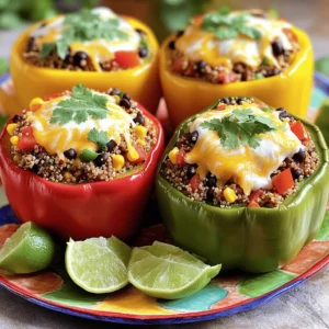 - Bell peppers and their preparation Use 4 large bell peppers of any color. Cut off the tops and remove the seeds. Lightly brush the outside with olive oil. This helps them stay moist while baking. - Ground turkey and additional protein options You need 1 pound of ground turkey. For a different taste, you can swap it for chicken, beef, or plant-based meat. - Essential herbs and spices Add 1 teaspoon of cumin, 1 teaspoon of chili powder, and 1/2 teaspoon of smoked paprika. These spices give the dish a warm, rich flavor. Don’t forget to add salt and pepper to taste. - Optional toppings for serving Top your stuffed peppers with 1 cup of shredded cheese, like cheddar or Monterey Jack. Fresh cilantro adds a nice touch. You can also serve with a lime wedge for extra zest. For the full recipe, check out the details above. Prepping the bell peppers First, choose your bell peppers. I like using red, yellow, and green ones. Cut off the tops and take out the seeds. You want them hollow for stuffing. Brush the outside lightly with olive oil. This helps them roast nicely. Cooking the ground turkey Next, heat a medium skillet on medium heat. Add one pound of ground turkey. Cook it until it's brown, about five to seven minutes. Use a wooden spoon to break it apart as it cooks. This step adds flavor and keeps the turkey moist. Combining the filling ingredients Once the turkey is browned, add the filling. Mix in one cup of cooked quinoa, one can of black beans (drained and rinsed), one cup of corn, and one cup of diced tomatoes. Then add one teaspoon of cumin, one teaspoon of chili powder, and half a teaspoon of smoked paprika. Don’t forget salt and pepper to taste. Stir everything together and let it cook for another five minutes. Stuffing the peppers Now it’s time to fill the peppers. Carefully spoon the turkey mixture into each pepper. Pack it tightly to make sure they are full. Top each pepper with half of a cup of shredded cheese. Baking covered and uncovered Cover your baking dish with foil. Bake the stuffed peppers at 375°F (190°C) for 30 minutes. After that, take off the foil and bake them for another 10-15 minutes. You want the peppers to be tender and the cheese bubbly and golden. Cooling and garnishing When the peppers are done, take them out of the oven. Let them cool for a few minutes. This makes them easier to handle. Finally, garnish with fresh cilantro for a pop of color and flavor. Serve them up and enjoy! For the full recipe, check out the link above. To ensure even cooking, choose bell peppers of the same size. This helps them cook evenly. Also, make sure to pack the filling tightly. This keeps the peppers from falling over. For the perfect texture, don’t skip the pre-baking step. Bake the stuffed peppers covered for the first part of the time. This helps them soften. When you uncover them, the cheese gets golden. You want a nice, crispy top! For plate presentation, use a colorful platter. Stack the stuffed peppers upright for a fun look. Garnish with fresh cilantro and a lime wedge. This adds a bright touch. Pair your stuffed peppers with a light salad or some rice. A side of guacamole or chips adds crunch. You could even serve them with a zesty salsa for a flavor boost. Watch out for overfilling your peppers. This can cause them to spill over. Underfilling is also a mistake. You want them full but not overflowing. Keep an eye on the cooking times. If they bake too long, they can get mushy. Check them at the 30-minute mark. You want them tender but still firm enough to hold their shape. For more details, check out the Full Recipe. {{image_2}} You can easily adapt this recipe for different diets. For a vegetarian or vegan option, replace the ground turkey with lentils or chickpeas. These options provide protein and are tasty. Use quinoa as a base. You can also add veggies like mushrooms or zucchini for more texture. If you need gluten-free options, this recipe is already safe! All the ingredients are gluten-free. Just double-check your spice blends and sauces to ensure they are gluten-free too. To boost flavor, think about adding spices or sauces. A splash of hot sauce can give your peppers a nice kick. You could also mix in some taco seasoning for a fun twist. Creative ingredient swaps can change the dish. For instance, try adding olives or capers for a briny flavor. You can also use brown rice or farro instead of quinoa for a different texture. You can explore different styles with stuffed peppers. For a Mexican flair, add black beans, corn, and top with avocado slices. You could also mix in salsa for a fresh taste. For a Mediterranean twist, use feta cheese and add olives or artichokes. You can even substitute the ground turkey with lamb. This gives a rich and savory flavor that pairs well with herbs like oregano and thyme. These variations bring new life to stuffed bell peppers with ground turkey. Try them out for fun and tasty meals! For the complete recipe, check out the [Full Recipe]. To store leftovers safely, let the peppers cool first. Place them in an airtight container. You can keep them in the fridge for up to three days. When you want to reheat them, use the oven to keep them moist. Heat at 350°F for about 15-20 minutes, or until warm. This method ensures even heating without drying them out. If you want to freeze stuffed peppers, cool them completely. Wrap each pepper tightly in plastic wrap. Then, place them in a freezer-safe bag. They can last up to three months in the freezer. When ready to enjoy, take them out and thaw overnight in the fridge. Reheat in the oven at 350°F for 25-30 minutes. Cooked stuffed peppers last about three to four days in the fridge. Always check for freshness before eating. Signs of spoilage include a sour smell or mushy texture. If you notice either, it’s best to toss them out. Keeping an eye on these signs helps you enjoy your meal safely. Yes, you can prepare stuffed bell peppers in advance. Assemble the peppers and cover them. Store them in the fridge for up to 24 hours. When ready to cook, just pop them in the oven. This saves time on busy days. You can swap ground turkey for several other proteins. Ground chicken is a great choice. You could also use lean beef or pork. For a vegetarian option, try lentils or mushrooms. These options keep the dish tasty. The peppers are done when they are tender. You can test them with a fork. The cheese should be bubbly and slightly golden. This usually takes about 40 to 45 minutes in the oven. This recipe is not low-carb due to rice and beans. However, you can make it low-carb. Replace quinoa with cauliflower rice or skip beans. This keeps the flavor while lowering carbs. Absolutely! You can use any cheese you like. Mozzarella or feta cheese add unique flavors. Feel free to experiment with your favorites for a twist. Just ensure it melts well. For the full recipe, check out the details above. Stuffed bell peppers are easy and fun to make. We covered ingredients, cooking steps, and storage tips. Remember to adjust flavors to your liking, and don't fear exploring new variations. Cooking should be an adventure. Keep practicing and enjoy the tasty rewards. Use these insights to impress your family and friends with your cooking skills. You can serve healthy meals without stress. Embrace the whole process and create your perfect stuffed peppers!