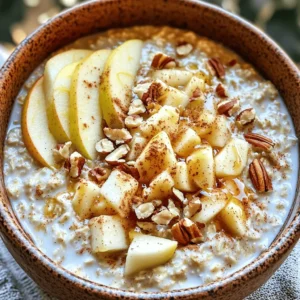 To make apple cinnamon overnight oats, you will need: - 1 cup rolled oats - 1 ½ cups almond milk (or any milk of choice) - 1 medium apple, diced - 1 teaspoon cinnamon - 1 tablespoon maple syrup (or honey) - ½ teaspoon vanilla extract - 2 tablespoons chia seeds - A pinch of salt - Optional toppings: chopped nuts, raisins, or additional apple slices You can easily swap some ingredients if needed. - Use any milk you like, such as oat or coconut milk. - For the apple, try pears or berries for a twist. - If you want less sugar, skip the maple syrup or honey. - You can use ground flaxseed instead of chia seeds. - If you don't have cinnamon, pumpkin spice works well. These apple cinnamon overnight oats are healthy and filling. Each serving has: - Calories: About 300 - Protein: 8g - Carbohydrates: 52g - Fiber: 10g - Sugars: 10g - Fat: 6g This dish gives you energy and nutrients to start your day. For the full recipe, check out the detailed steps in the article. First, gather all your ingredients for apple cinnamon overnight oats. You’ll need rolled oats, almond milk, a medium apple, cinnamon, maple syrup, vanilla extract, chia seeds, and a pinch of salt. This step takes just a few minutes. It sets you up for a smooth cooking process. In a medium bowl, add the rolled oats and almond milk. Next, dice the apple and toss it in. Sprinkle in the cinnamon, maple syrup, vanilla extract, chia seeds, and salt. Use a spoon to mix everything together. Make sure the oats soak in the milk. The oats should be fully covered. This step is key for creamy oats. Once mixed, cover the bowl with a lid or plastic wrap. Place it in the fridge overnight. If you’re short on time, let it sit for at least four hours. Chilling helps the oats absorb the liquid. In the morning, give the oats a good stir. If you prefer a creamier texture, add a splash of milk. Enjoy your tasty apple cinnamon overnight oats! For the full recipe, check out the previous section. To achieve the best texture in your apple cinnamon overnight oats, use rolled oats. They soak up the liquid well and stay chewy. If you want a creamier mix, add a splash of milk in the morning. Mixing in chia seeds also helps thicken the oats. They absorb moisture and create a lovely texture. Adjusting sweetness is easy with this recipe. If you like it sweeter, add more maple syrup or honey. You can also use ripe apples for extra natural sweetness. Taste the mix before you refrigerate it. This way, you know just how sweet you want it. To make your oats even more exciting, try adding different flavors. A pinch of nutmeg can give a warm spice. You can mix in fresh berries for a fruity twist. If you enjoy nuts, add chopped walnuts or pecans for crunch. You can also sprinkle in a little cocoa powder for a chocolatey touch. Check out the Full Recipe for more ideas! {{image_2}} You can switch up the fruit in your apple cinnamon overnight oats. Try adding bananas for a creamy texture or berries for a burst of flavor. Pears also work great, adding a nice sweetness. Mix and match to find your favorite combo. Remember, fresh or frozen fruit can both be used. Just chop them small so they mix well with the oats. If you want a dairy-free version, almond milk is a great choice. Other options include oat milk, coconut milk, or soy milk. Each milk adds a different taste to your oats. You can also use water if you prefer something lighter. It will still be tasty, just a bit less creamy. For nut-free options, skip the nuts entirely. You can use seeds instead. Sunflower seeds or pumpkin seeds add a nice crunch. If you want a nutty flavor without nuts, try using nut-free butters like sunflower seed butter. This way, you can enjoy all the taste without the nuts. For the full recipe, check out the detailed instructions above. Store your apple cinnamon overnight oats in an airtight container. This keeps them fresh and safe. Place the container in your fridge right after mixing. Always check the lid is secure. They can stay good for a few days. I recommend eating them within three days for the best taste. You can freeze your overnight oats if you need to save leftovers. Use a freezer-safe container. Leave some space at the top because the oats will expand when frozen. To thaw, move them to the fridge overnight. You can also microwave them for a quick warm-up. Just add a splash of milk to help with the texture. When stored properly, your apple cinnamon overnight oats last up to five days in the fridge. If you freeze them, they can last for about three months. However, the texture may change slightly after thawing. Always check for any off smells or changes in color before eating. I suggest tasting a small bit if you are unsure. Yes, you can easily make apple cinnamon overnight oats vegan. Just use almond milk or any plant-based milk. Maple syrup is also a great sweetener for vegan oats. This way, you keep all the flavor while making it vegan-friendly. You can store overnight oats in the fridge for up to five days. Just make sure to use a sealed container. This keeps the oats fresh and tasty for breakfast all week long. If you see any change in smell or texture, it's best to toss them out. If you don’t have chia seeds, you can use ground flaxseeds. They add a similar texture and boost nutrition. You can also skip them if you want a simpler recipe. Just remember that chia seeds help thicken the oats, so your mix may be thinner without them. For more details, check the Full Recipe. This blog post detailed the key ingredients for delicious overnight oats. I shared substitution ideas and nutritional benefits. The step-by-step guide covered mixing and refrigeration, ensuring your oats turn out great. Tips on texture and flavor will help you customize your bowl. I discussed variations, including dairy-free and nut-free options, and provided storage tips for freshness. In summary, overnight oats are flexible and easy. With the right approach, you can make them tasty and healthy! Enjoy your delicious creations!