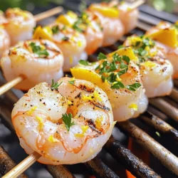 - 1 pound large shrimp, peeled and deveined - 3 tablespoons olive oil - 4 cloves garlic, minced - Zest of 1 lemon - Juice of 1 lemon - 1 teaspoon paprika - 1 teaspoon dried oregano - Salt and pepper to taste - Fresh parsley, chopped (for garnish) - 8-10 wooden or metal skewers When measuring ingredients, use a kitchen scale for accuracy. For liquids, a measuring spoon works best. Always level off dry ingredients with a knife for precision. Fresh ingredients like garlic and parsley add bright flavors, so don’t skip them. Choose shrimp that smell fresh, not fishy. Look for shrimp with a firm texture and a slight shine. If buying frozen shrimp, check the packaging for quality. Wild-caught shrimp often have better flavor than farmed shrimp. You can find great shrimp at local markets or grocery stores. For the best taste, remember to buy shrimp that are sustainably sourced. To learn more about the full recipe, refer to the Full Recipe mentioned earlier. To start, gather your ingredients. You’ll need olive oil, minced garlic, lemon zest, and lemon juice. Then add paprika, oregano, salt, and pepper. In a bowl, whisk them together. This creates a bright and zesty marinade. The olive oil helps keep the shrimp moist. The garlic and lemon give it a fresh flavor. Next, add the shrimp to the bowl. Make sure every shrimp gets a good coat of the marinade. This step is key for flavor. Cover the bowl and place it in the fridge. Let the shrimp marinate for at least 20 minutes. This allows the shrimp to soak up all the tasty goodness. Now, preheat your grill to medium-high heat. Take the skewers and thread the marinated shrimp onto them. Place about 4-5 shrimp on each skewer. Leave a little space between them. This helps them cook evenly. Once the grill is hot, place the skewers on it. Grill for 2-3 minutes on each side. You’ll know they’re done when they turn pink and opaque. After grilling, let the skewers rest for a minute. Finally, garnish with fresh parsley before serving for a nice touch. For the full recipe, check out the link. For great shrimp, preheat your grill to medium-high heat, about 400°F. This heat cooks the shrimp fast, keeping them juicy. Grill the shrimp for 2-3 minutes on each side. Look for a pink color and firm texture. Avoid overcooking, as shrimp can turn rubbery. To get the best grilled shrimp, marinate them well. Marinate for at least 20 minutes. This step infuses flavor without making the shrimp mushy. Use skewers to make turning easier. Leave a small gap between each shrimp for even cooking. This allows heat to circulate well. You need a few tools for grilling shrimp skewers. A good grill is key; gas or charcoal works well. Use long-handled tongs to flip the skewers safely. A meat thermometer helps check doneness without cutting into the shrimp. For wooden skewers, soak them in water for 30 minutes. This prevents burning on the grill. Check the full recipe for more tips! {{image_2}} You can switch up the marinade for different flavors. Try using lime juice instead of lemon. The zest of lime adds a fresh twist. You can also add honey for a touch of sweetness. Soy sauce can bring in a savory umami kick. For a spicy version, mix in some sriracha or red pepper flakes. These shrimp skewers are great on their own or with sides. Serve them with a fresh salad for a light meal. They go well with rice or quinoa, adding a nice texture. You can also pair them with grilled veggies for a colorful plate. If you want something creamy, a yogurt sauce works well too. If you like heat, sprinkle some cayenne pepper in the marinade. You can also use smoked paprika for a deeper flavor. Fresh herbs like cilantro or basil can add a bright taste. Experiment with different spices like cumin or coriander for a unique twist. The key is to find what you enjoy most. For the full recipe, check out the Lemon Garlic Grilled Shrimp Skewers section. After enjoying your lemon garlic grilled shrimp skewers, store any leftovers quickly. Place the shrimp in an airtight container. This keeps them fresh and tasty. Refrigerate them right away. They will last for up to two days. If you notice any strong smells or changes in color, it’s best to toss them. To reheat the shrimp, use the grill or a skillet. Heat the grill to medium-low. Place the skewers on the grill for about two minutes on each side. For a skillet, use medium heat and add a little oil. Cook the shrimp until they are warm. Avoid overcooking to keep them juicy and tender. If you want to freeze the shrimp, do so without the skewers. Place the shrimp in a single layer on a baking sheet. Freeze them for about one hour until firm. Then, transfer them to a freezer bag. Squeeze out the air and seal tightly. They can be frozen for up to three months. When ready to use, thaw them in the fridge overnight. For best results, refer to the full recipe for tips on marinating and grilling. Yes, you can use frozen shrimp. Just make sure to thaw them first. Place shrimp in the fridge overnight or run them under cold water. Using thawed shrimp helps the marinade soak in better and keeps the shrimp juicy when grilling. Large shrimp work best for skewers. They hold up well on the grill and cook evenly. Look for shrimp that are firm and have a fresh smell. Wild-caught shrimp often have better flavor than farmed shrimp. Marinate shrimp for at least 20 minutes. If you have more time, let them sit for up to 1 hour. This allows the flavors to penetrate the shrimp deeply. Avoid marinating for too long, as the acid from the lemon juice can make shrimp mushy. For the full recipe, check the details above. In this post, we explored how to make delicious grilled shrimp. You learned about essential ingredients, measuring tips, and how to ensure shrimp quality. We also covered marinade preparation, the grilling process, and key cooking tips. With ideas for variations and storage practices, you can enjoy grilled shrimp anytime. Remember, using fresh shrimp makes a big difference. Follow these steps for tasty results, and let your creativity shine!