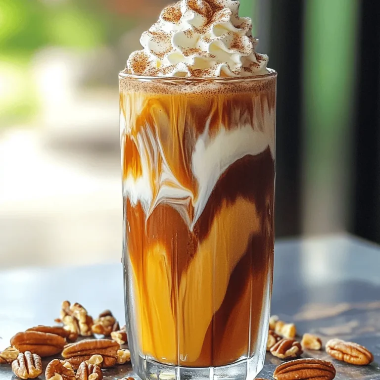 - Cold brew coffee - Milk options - Sweeteners and spices - Toppings and garnishes For the perfect Cinnamon Roll Cold Brew, you need just a few simple ingredients. First, start with cold brew coffee. It gives you that smooth, rich flavor, perfect for this drink. Next, choose your milk options. You can use dairy milk, almond milk, or oat milk. Each adds a unique taste. Next, you’ll need sweeteners and spices. I recommend brown sugar for that warm, caramel flavor. Add vanilla extract and ground cinnamon to bring in that cinnamon roll vibe. You can adjust these based on your taste. Finally, consider your toppings and garnishes. Whipped cream is a must for that rich, creamy finish. A light dusting of a cinnamon and sugar mixture on top is key to replicating the taste of a warm cinnamon roll. If you want extra crunch, sprinkle on some crushed pecans or walnuts. You now have all the ingredients for a delicious drink. For the full recipe, check out the details above. To make your Cinnamon Roll Cold Brew, follow these easy steps: 1. Mix the Ingredients: In a pitcher, add the cold brew coffee, milk, brown sugar, vanilla extract, and ground cinnamon. Stir well until the sugar dissolves completely. A smooth mix makes a big difference. 2. Prepare Your Glass: Take a tall glass and fill it with ice cubes. The ice keeps your drink cool and refreshing. 3. Pour the Mixture: Slowly pour the cinnamon coffee mix over the ice. Watch the layers blend together. It’s a treat for your eyes! 4. Add Toppings: Top your drink with a generous dollop of whipped cream. This adds creaminess and sweetness. 5. Garnish: Lightly sprinkle a mix of ground cinnamon and sugar over the whipped cream. This gives the drink that sweet cinnamon roll taste. 6. Optional Crunch: If you like, add crushed pecans or walnuts for an exciting crunch. This extra texture makes each sip fun. 7. Serve and Enjoy: Serve your drink immediately. Use a straw or a cinnamon stick for stirring. Sip and enjoy this delightful treat! - If you like it sweeter, add more brown sugar. Start with one extra teaspoon and mix again. - For less sweetness, cut back on sugar. You can also use a sugar substitute. - Taste as you go! Adjusting sweetness is all about your personal preference. For the full recipe, refer to the section above! To make your Cinnamon Roll Cold Brew shine, start with blending flavors well. Mix cold brew, milk, and spices in a pitcher. Stir until smooth. This helps each sip taste just right. When it comes to milk, you have choices. Dairy milk gives a rich flavor. Almond or oat milk adds a nutty twist. Experiment to find what you like best. Some readers enjoy a creamier texture, while others prefer a lighter taste. Next, focus on the whipped cream. Whip it until it holds peaks. This means it should stand up strong. A good whip adds a soft touch to your drink. It makes every sip feel special. For the best look, add a sprinkle of cinnamon and sugar on top. This tiny step makes your drink pop. If you want a crunch, consider crushed pecans or walnuts. They add fun texture and flavor. Overall, these tips will help you create a perfect drink. The sweet and spicy blend will keep you coming back for more. For the full recipe, check out the details above. {{image_2}} You can change the flavors in your Cinnamon Roll Cold Brew for fun. - Dairy-free options: Use almond, oat, or coconut milk instead of regular milk. They add a nice twist. - Flavor infusions: Try adding caramel or chocolate syrup for extra sweetness. Just mix it in with the other ingredients. - Seasonal variations: In fall, add pumpkin spice for warmth. In winter, mix in peppermint for a festive taste. These alternatives make the drink your own. You can create something unique to match your mood or season. Want the full recipe? Check out the [Full Recipe] for all the details! To keep your Cinnamon Roll Cold Brew fresh, follow these tips: - Use an airtight container. This helps keep the cold brew from losing flavor. - Store in the fridge. Cold brew stays good for up to two weeks when chilled. If you have leftovers, pour them into a clean jar. Seal it tight and put it in the fridge. That way, you can enjoy it later. For reheating, avoid the microwave. Instead, pour it into a pot and warm it gently on the stove. Stir it often to avoid burning. You can also repurpose it into a smoothie or dessert. Just mix it with ice cream or yogurt for a tasty treat. This way, you can enjoy your Cinnamon Roll Cold Brew even after the first sip! What is the best cold brew coffee to use? I suggest using a smooth, medium roast cold brew. Look for one with rich flavor and low acidity. This helps the cinnamon and vanilla shine. If you make your own, steep coarsely ground coffee in cold water for 12-24 hours. Strain and enjoy a fresh brew. Can I make it vegan? Yes, you can easily make this drink vegan. Use a non-dairy milk like almond, oat, or soy. They all blend well with the coffee and spices. Use a vegan whipped cream for the topping. This way, you keep the taste without dairy. How can I sweeten my cold brew without sugar? You can use natural sweeteners like maple syrup or agave. They add a nice flavor without refined sugar. You could also try dates or stevia for a low-calorie option. Adjust to your taste as you mix the flavors together. For the full recipe, check out the details above! In this blog post, I shared how to make a delicious cinnamon roll cold brew. You learned about the essential ingredients like cold brew coffee, milk options, and tasty toppings. I detailed the preparation steps and offered tips for perfecting your drink. We explored fun variations and storage tips to keep your cold brew fresh. In my final thoughts, enjoy experimenting with flavors and making each cup unique!