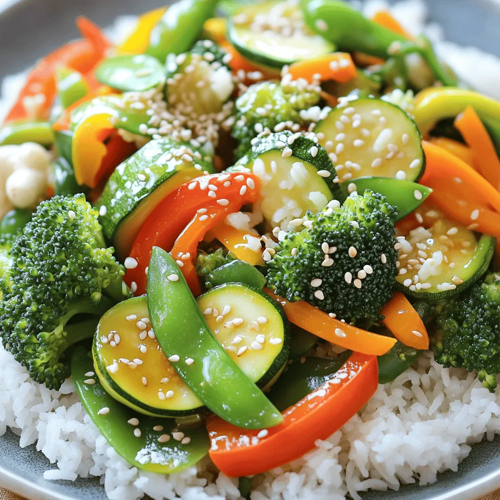 To make a great Easy Veggie Stir Fry, you need fresh ingredients. Here’s what you’ll need: - 1 cup broccoli florets - 1 bell pepper (red or yellow), sliced - 1 carrot, julienned - 1 cup snap peas - 1 small zucchini, sliced - 3 cloves garlic, minced - 1-inch piece fresh ginger, grated - 3 tablespoons soy sauce (or tamari for gluten-free) - 1 tablespoon sesame oil - 1 tablespoon olive oil - 1 tablespoon sesame seeds (optional) - Salt and pepper to taste - Cooked rice or noodles (for serving) These ingredients bring color and flavor to your dish. You can mix and match veggies based on what you have. Just keep the basic idea of fresh, crunchy vegetables for the best taste. Enjoy creating your dish with these simple ingredients! For the full recipe, check out Easy Veggie Stir Fry. Start by washing your veggies. Rinse them under cold water to remove dirt. Use a clean cutting board and knife for chopping. Chop the broccoli, bell pepper, carrot, snap peas, and zucchini into bite-sized pieces. This helps them cook evenly. Uniform sizes mean each piece gets tender at the same time. Heat the olive oil in a large pan over medium-high heat. The oil should shimmer, not smoke. Next, add minced garlic and grated ginger. Sauté for about 30 seconds. The aroma will fill your kitchen! Now, toss in the broccoli and carrots first. They take longer to cook. Stir-fry them for 2-3 minutes. Then, add the bell pepper, snap peas, and zucchini. Drizzle soy sauce and sesame oil over them. Continue to stir-fry for another 3-4 minutes. The vegetables should be tender but still crisp. Taste your stir fry. Adjust seasoning with salt and pepper if needed. For extra flavor, sprinkle sesame seeds right before serving. Serve this vibrant mix over cooked rice or noodles for a filling meal. Remember, this is a quick and easy recipe that highlights fresh flavors! For the complete details, check the Full Recipe. For a great stir-fry, select fresh veggies. They should be crisp and bright. Here are my top picks: - Broccoli florets - Bell pepper (red or yellow) - Carrot - Snap peas - Zucchini You can also use seasonal vegetables. In spring, try asparagus or peas. In fall, add squash or kale. This keeps your dish fresh and exciting. To boost flavor, play with your seasonings. Besides soy sauce, try these: - Garlic - Ginger - Chili flakes - Fresh herbs like cilantro For added protein, toss in cooked chicken, shrimp, or tofu. You can also top with nuts or sesame seeds for crunch. This makes the meal hearty and satisfying. Using a wok gives you high heat and quick cooking. It’s great for stir-frying. If you don’t have one, a frying pan works too. Just make sure it’s large enough for all the veggies. Control the heat well. Start high to sear the vegetables. Then lower it to cook through without burning. This way, you’ll get that perfect tender-crisp texture. For the full recipe, check out Easy Veggie Stir Fry. {{image_2}} You can change the flavor of your Easy Veggie Stir Fry by using different cuisines. For Asian-inspired flavors, add soy sauce, ginger, and sesame oil. These ingredients give your dish that classic, savory taste. You can also sprinkle some chili flakes for a spicy kick. If you want a Mediterranean twist, swap the soy sauce for olive oil and lemon juice. Toss in some olives and artichokes for a fresh taste. Use herbs like oregano and basil to brighten up the dish. This variation is both light and flavorful, perfect for a sunny day. Making your stir fry fit your diet is easy. For gluten-free options, use tamari instead of soy sauce. This keeps all the flavor without the gluten. You can also check that your sesame oil is gluten-free. If you're vegan or vegetarian, skip the meat and focus on the veggies. You can add tofu or tempeh for protein. Both options soak up flavors well and add texture. These choices make your stir fry filling and nutritious. You don't have to stick to the stove when making stir fry. You can roast your veggies in the oven for a different flavor. Set the oven to 425°F (220°C) and roast for about 20 minutes. This method gives your veggies a nice caramelized taste. Another option is using an Instant Pot. Toss all your ingredients in and set it to manual for 3 minutes. This method saves time and keeps the veggies tender. It’s a quick way to enjoy a delicious meal without much fuss. For more details, check out the Full Recipe. To keep your veggie stir fry fresh, use airtight containers. Make sure the stir fry cools down before sealing. This helps prevent moisture buildup, which can make the veggies soggy. Store your leftovers in the fridge for up to three days. If you want to keep it longer, think about freezing. When reheating stir fry, I find the stove is best. Heat a pan over medium heat and add a splash of water. This method steams the veggies, keeping them crisp. Avoid microwaving, as it can make them soggy. Stir occasionally to heat evenly. Yes, you can freeze stir fry! To freeze, let it cool completely. Then, portion it into freezer bags or containers. Try to remove as much air as possible to avoid freezer burn. It can last up to three months in the freezer. When ready to eat, thaw in the fridge overnight and reheat on the stove for best results. For stir fry, cut vegetables into uniform pieces. This helps them cook evenly. Use a sharp knife for clean cuts. Aim for bite-sized pieces, about 1 inch. This size cooks quickly and keeps a nice crunch. For example, chop broccoli into florets and slice bell peppers thinly. Keep carrots julienned for fast cooking. Yes, you can use frozen vegetables. They save time and are convenient. Frozen veggies are often flash-frozen to lock in nutrients. However, they may release water when cooked. This can make the stir fry soggy. Fresh vegetables have a better crunch and flavor. If using frozen, cook them for a shorter time. You can add many proteins to your stir fry. Popular options include chicken, shrimp, tofu, or beef. For chicken, cut it into small pieces and cook it first. For shrimp, add them once the veggies are almost done. Tofu is great for a plant-based option. Just cube it and pan-fry until golden. To achieve restaurant-quality flavor, focus on sauces and seasoning. Use soy sauce or tamari for depth. Add a splash of sesame oil for a nutty taste. Consider fresh herbs like basil or cilantro for freshness. Don't forget to taste as you cook. A pinch of salt or pepper can elevate the dish. You can find more details in the Full Recipe. We explored how to create a tasty veggie stir-fry. You learned about the key ingredients like broccoli and snap peas. You now know the steps to prepare, cook, and serve your dish. Remember to choose fresh veggies and adjust flavors to your liking. Don’t forget the tips for storage and reheating. Try variations to keep your meals exciting. Enjoy your cooking and share your creations with others!