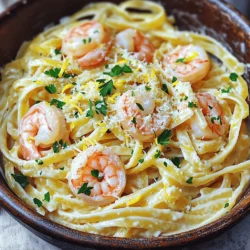 To make this tasty dish, gather these key items: - 8 oz linguine or spaghetti - 1 lb large shrimp, peeled and deveined - 4 tablespoons unsalted butter - 4 cloves garlic, minced - 1 teaspoon red pepper flakes (adjust to taste) - 1 lemon, juiced and zested - ¼ cup fresh parsley, chopped - Salt and pepper to taste - Grated Parmesan cheese (for serving) These ingredients create a rich flavor. The shrimp adds protein and the garlic brings a nice aroma. You can boost the flavor with these extras: - Cherry tomatoes, halved - Spinach or arugula - A splash of white wine - Capers or olives These options bring fresh tastes. Adding cherry tomatoes or greens brightens the dish. Having the right tools makes cooking easier. Here’s what you need: - Large pot for boiling pasta - Large skillet for cooking shrimp - Colander for draining pasta - Lemon squeezer for easy juice - Tongs or a pasta fork for mixing These tools help you cook and serve the pasta well. They make the process smooth and fun. For the full recipe, check the details above. To start, fill a large pot with water and add salt. Bring the water to a boil. Add 8 oz of linguine or spaghetti to the pot. Cook the pasta until it is al dente, which usually takes about 8-10 minutes. When it’s done, save ½ cup of the pasta water. Drain the rest and set the pasta aside. Next, grab a large skillet and heat it over medium heat. Add 2 tablespoons of unsalted butter. Once it melts, toss in 4 cloves of minced garlic and 1 teaspoon of red pepper flakes. Cook this for 1-2 minutes until it smells great. Now, add 1 lb of peeled and deveined shrimp to the skillet. Season with salt and pepper. Cook the shrimp for about 2-3 minutes on each side until they turn pink and opaque. Now, reduce the heat to medium. Add the cooked pasta to the skillet with the shrimp. Pour in the remaining 2 tablespoons of butter, the juice of 1 lemon, and the lemon zest. Toss everything together. If the sauce is too thick, add some reserved pasta water a little at a time. Once it’s mixed, sprinkle in ¼ cup of chopped parsley. Taste your dish and adjust the salt, pepper, or lemon juice if needed. Serve hot and enjoy this savory garlic butter shrimp pasta! For the full recipe, refer to the section above. To get the sauce just right, use reserved pasta water. After draining, save about half a cup. When you mix the pasta with shrimp, add water slowly. This helps the sauce cling to the pasta. It should be creamy, not too thick or thin. If it's not saucy enough, add more water a little at a time. Taste as you go. If you have leftovers, store them in an airtight container. Let the pasta cool first to avoid steam buildup. Place the container in the fridge. Use the pasta within three days for best taste. Reheating in a skillet keeps it fresh. Add a splash of water to help revive the sauce. Feel free to adjust the seasoning to suit your taste. Add more red pepper flakes for heat. A pinch more salt can enhance the shrimp's flavor. Fresh lemon juice brightens the dish, so don’t shy away from it. Always taste before serving. You can get creative with herbs too; basil or thyme can add a new twist. For the full recipe, refer to the section above. {{image_2}} You can boost the nutrition of your Garlic Butter Shrimp Pasta by adding veggies. Spinach, cherry tomatoes, and bell peppers work well. Just toss them in the skillet when cooking the shrimp. They will cook quickly and add color and flavor to your dish. You can also use asparagus or zucchini. Both add a nice crunch and fresh taste. If you need gluten-free or low-carb options, choose zucchini noodles or spaghetti squash. Both options mimic pasta but have fewer carbs. For gluten-free pasta, look for rice or corn-based versions. They cook similarly to regular pasta. Just keep an eye on the cooking time to avoid mushiness. For a kick of heat, add more red pepper flakes to your dish. You can also mix in diced jalapeños or a splash of hot sauce. This adds a bold flavor that pairs well with the garlic and shrimp. Adjust the spice level to your taste. If you want extra flavor, consider a dash of smoked paprika. These variations not only change the taste but also make the meal more exciting. You can find the full recipe in the earlier sections. Enjoy exploring these options! After enjoying your Garlic Butter Shrimp Pasta, let it cool to room temperature. Place it in an airtight container. This keeps moisture in and prevents your pasta from drying out. Store it in the fridge for up to three days. For longer storage, consider freezing. When it's time to enjoy leftovers, reheat your pasta on the stove. Add a splash of water or broth to a skillet. Heat it over medium-low heat, stirring gently. This helps keep the pasta from sticking. You can also use the microwave for quick reheating. Just cover it with a damp paper towel to keep it moist. To freeze Garlic Butter Shrimp Pasta, place it in a freezer-safe container. It can stay frozen for up to three months. When ready to eat, thaw the pasta in the fridge overnight. Reheat it on the stove or microwave as mentioned above. This way, you can enjoy this dish even later! Yes, you can use frozen shrimp. Just thaw them first. Place the shrimp in a bowl of cold water for about 15 minutes. This makes them easy to peel and devein. Using frozen shrimp can save time and still taste great in your Garlic Butter Shrimp Pasta. Linguine or spaghetti works best for this dish. They hold the sauce well and complement the shrimp nicely. You can also try other shapes like fettuccine. Just follow the cooking time on the package for perfect pasta. To make this dish dairy-free, swap the butter for olive oil or a vegan butter substitute. This keeps the flavor rich without using any dairy. You can also skip the Parmesan cheese or use a dairy-free version. Meal prep is easy with this recipe. Cook the pasta and shrimp ahead of time. Store them in separate containers in the fridge. When you're ready to eat, just reheat them in a pan. Add a splash of water or broth to keep it moist. This pasta pairs well with a fresh salad or garlic bread. A light salad with greens and a lemon vinaigrette balances the richness of the dish. For a crunchy side, serve toasted garlic bread. Both options make a complete meal. For the full recipe, check out the detailed steps and ingredients listed above! This recipe is simple and quick. You can make it in just 25 minutes. The key is to have everything ready before you start cooking. This makes the process smooth and fun. - 8 oz linguine or spaghetti - 1 lb large shrimp, peeled and deveined - 4 tablespoons unsalted butter - 4 cloves garlic, minced - 1 teaspoon red pepper flakes (adjust to taste) - 1 lemon, juiced and zested - ¼ cup fresh parsley, chopped - Salt and pepper to taste - Grated Parmesan cheese (for serving) Each ingredient adds its own special flavor. The shrimp gives protein and a nice texture. The garlic and butter create a rich sauce. The lemon adds brightness, and the parsley gives a fresh touch. If you want to add more flavor, consider these options: - Cherry tomatoes for sweetness. - Spinach for greens and nutrition. - White wine for a deeper taste. These extras can make your dish even more special. Feel free to experiment based on what you like! To make this dish, you need a few tools: - Large pot for boiling pasta. - Large skillet for cooking shrimp. - Measuring cups and spoons for accuracy. - Colander for draining pasta. Having the right tools makes cooking easier. It also helps you enjoy the process more. Now that you know the ingredients and tools, you can check out the Full Recipe for step-by-step cooking instructions. This way, you can create a tasty Garlic Butter Shrimp Pasta that everyone will love! This blog post covered how to make delicious Garlic Butter Shrimp Pasta. We looked at essential ingredients and how to cook shrimp just right. I shared tips for sauce consistency and how to store leftovers. You can try variations like adding veggies or using gluten-free pasta. With these steps and tips, you can create a dish everyone loves. Enjoy making this pasta, and don’t forget to have fun!