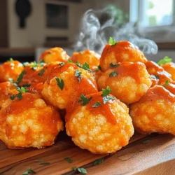 To make Buffalo Cauliflower Bites, you need a few simple ingredients. Here’s what you'll need: - 1 large head of cauliflower - 1 cup all-purpose flour (or gluten-free flour) - 1 cup almond milk (or any non-dairy milk) - Spices: garlic powder, onion powder, smoked paprika, salt, black pepper - 1 cup buffalo hot sauce - 2 tablespoons coconut oil - Fresh parsley (for garnish) Each ingredient plays a key role in making these bites tasty and healthy. The cauliflower gives a great texture, while the flour and almond milk create a light batter. The spices bring a burst of flavor that pairs perfectly with the hot sauce. Using coconut oil helps the sauce stick and adds a nice richness. This recipe is flexible. You can swap in gluten-free flour or any non-dairy milk to fit your needs. The full recipe provides all the details you need to create this delicious snack. Enjoy experimenting with these ingredients! First, preheat your oven to 450°F (230°C). This high heat makes the cauliflower crispy. While the oven heats, prepare your baking sheet by lining it with parchment paper. This helps the bites cook evenly and makes cleanup easy. Next, you’ll make the batter. In a large mixing bowl, combine the dry and wet ingredients. Add 1 cup of all-purpose flour (or gluten-free flour) to the bowl. Pour in 1 cup of almond milk (or any non-dairy milk). Then, mix in 1 teaspoon each of garlic powder, onion powder, and smoked paprika. Add 1/2 teaspoon of salt and 1/4 teaspoon of black pepper. Whisk everything together until the batter is smooth and creamy. Now, it’s time to coat the cauliflower. Take your large head of cauliflower and cut it into bite-sized florets. Toss the florets in the batter until each piece is well coated. Make sure they are evenly covered for the best flavor. Then, arrange the coated cauliflower bites on your prepared baking sheet in a single layer. Keep space between each piece so they can crisp up nicely. For the initial baking, place the baking sheet in the preheated oven. Bake the cauliflower bites for 20 to 25 minutes. Flip them halfway through to ensure they cook evenly. While the cauliflower is baking, mix 1 cup of buffalo hot sauce with 2 tablespoons of melted coconut oil in a separate bowl. Once the cauliflower is golden and crispy, take it out of the oven. Toss the hot bites in the buffalo sauce mixture until they are fully coated. Return the coated cauliflower bites to the baking sheet. Bake them again for 10 more minutes to set the sauce. Now, your Buffalo Cauliflower Bites are almost ready to enjoy! For the full recipe, you can refer to the detailed instructions above and get ready to serve a tasty, healthy snack. Baking gives your Buffalo Cauliflower Bites a great crunch. Avoid frying; it adds extra fat. When you bake, use high heat. This helps the cauliflower get crispy all over. Flipping the bites halfway through cooking is key. This ensures every side turns golden and crunchy. Pair your bites with tasty dips. Ranch dressing works well. Blue cheese is a classic choice too. You can also serve them with celery sticks for a fresh crunch. Try adding a side of carrot sticks for color. If you need gluten-free options, swap the all-purpose flour. Use gluten-free flour instead. For a dairy-free recipe, stick with almond milk or any non-dairy milk. These swaps keep the dish light and tasty. You can still enjoy full flavor with these simple changes. For the complete recipe, check out the [Full Recipe]. {{image_2}} You can change the flavor of your Buffalo cauliflower bites easily. Try different spice blends like Cajun or lemon pepper. These will give your bites a unique twist. You can also make them sweet and spicy. Just add some honey to the buffalo sauce. This adds a nice balance of flavors. Want to change how you cook these bites? The air fryer is a great option. It makes the bites crispy without extra oil. Preheat the air fryer to 400°F (204°C). Cook the bites for about 15 minutes, flipping halfway through. You can also grill them for a smoky flavor. Just toss the coated cauliflower on a medium grill. Cook for about 10-12 minutes, turning often. Buffalo cauliflower bites are easy to adapt for special diets. For vegan options, use almond milk and gluten-free flour. This keeps the recipe plant-based and friendly for all. If you follow a keto diet, swap the flour with almond flour. This lowers the carbs and keeps it tasty. You can enjoy these bites while sticking to your diet. For the full recipe, check out the complete details. To keep your Buffalo Cauliflower Bites fresh, store them in the fridge. Place them in an airtight container. They can last for up to three days. Make sure they cool down before sealing the container. This helps prevent sogginess. If you want to save them for longer, try freezing them. First, let the bites cool completely. Then, spread them out on a baking sheet. Freeze them for about an hour. After that, transfer them to a freezer-safe bag or container. They can last for up to two months in the freezer. To keep your bites crispy, the oven is your best friend. Preheat your oven to 375°F (190°C). Place the cauliflower bites on a baking sheet. Bake them for about 10-15 minutes. This makes them hot and crispy again. If you're in a hurry, you can use a microwave. However, this method can make them a bit soft. Heat them in short bursts of 30 seconds. Check to see if they are warm enough. If you want a quick snack, this works, but the oven method is best for crispiness. To amp up the heat, add more buffalo sauce. You can also mix in cayenne pepper for extra kick. Start with a little. Taste as you go. This way, you find your perfect level of spice. Yes, you can! Prep the cauliflower and batter a day before. Keep them in the fridge. When you’re ready, just bake them fresh. This saves time and keeps them tasty. You have several tasty options. Classic ranch or blue cheese dressing works great. For a twist, try a yogurt dip or even avocado sauce. These flavors complement the spicy cauliflower well. You can swap the flour for almond flour or chickpea flour. Use less buffalo sauce or a lighter version. Also, try air frying instead of baking for fewer calories. These simple swaps keep the flavor while cutting calories. This recipe is very flexible. It’s vegan since it uses almond milk. You can make it gluten-free by using gluten-free flour. For keto, swap the flour for a low-carb option. Everyone can enjoy these delicious bites! This blog post covered a simple recipe for Buffalo Cauliflower Bites. You learned about the ingredients, step-by-step instructions, and tips for perfect results. I shared flavor variations and storage info to enhance your cooking experience. You can enjoy this dish while adapting it to different diets. Remember, cooking should be fun and creative. Try out these tips to make your Buffalo Cauliflower the best it can be! Enjoy making and sharing these bites with friends and family.