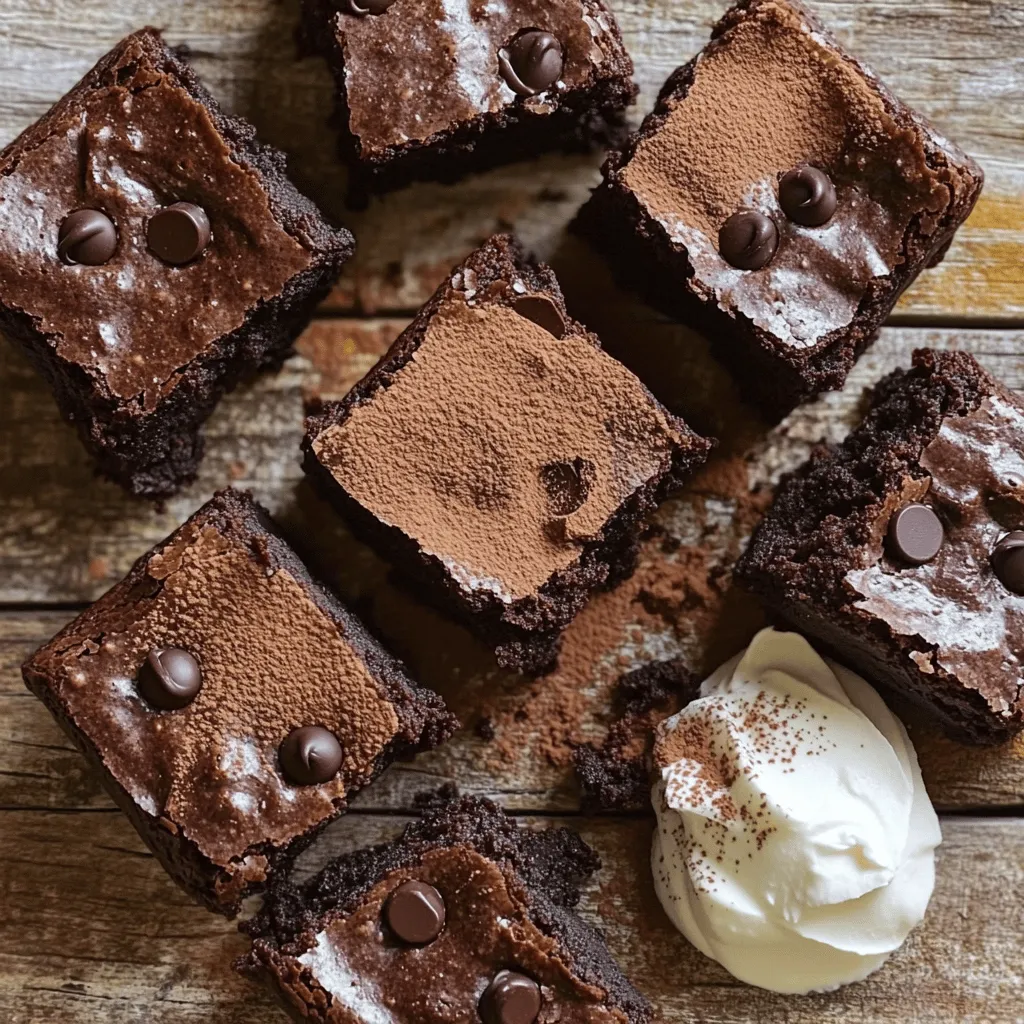 To make rich and fudgy vegan sweet potato brownies, you need simple ingredients. Here’s the list: - 1 medium sweet potato (about 1 cup, mashed) - 1/2 cup almond butter (or other nut butter) - 1/4 cup maple syrup - 1/4 cup cocoa powder - 1/2 cup almond flour - 1/4 cup oats (ground into flour) - 1/2 teaspoon baking powder - 1/4 teaspoon salt - 1/2 cup dark chocolate chips (dairy-free) - 1 teaspoon vanilla extract These ingredients work well together. The sweet potato gives moisture and natural sweetness. Almond butter adds creaminess. Maple syrup brings in extra sweetness that blends perfectly with cocoa powder. You might want to add more depth to your brownies. Here are some optional ingredients: - 1/2 teaspoon cinnamon for warmth - 1/4 cup chopped nuts for crunch - 1/4 cup dried fruit for sweetness - 1 tablespoon of espresso powder for a coffee flavor - A pinch of sea salt on top for contrast These additions can enhance your brownies. They allow you to customize flavors to your liking. If you have allergies, I have some easy swaps for you: - Use sunflower seed butter instead of almond butter for nut-free brownies. - Substitute maple syrup with agave syrup or date syrup for a different sweetener. - For gluten-free options, ensure your oats are certified gluten-free. - Replace almond flour with oat flour or coconut flour. These substitutions keep your brownies safe and tasty. Enjoy crafting your own version! Check out the Full Recipe for more detailed steps. First, gather all your ingredients. You will need a medium sweet potato, almond butter, maple syrup, cocoa powder, almond flour, ground oats, baking powder, salt, dark chocolate chips, and vanilla extract. This step is easy and fun. It sets you up for success. 1. Preheat the Oven: Start by preheating your oven to 350°F (175°C). This ensures even baking. Line an 8x8-inch baking dish with parchment paper, letting it hang over the sides for easy removal later. 2. Prepare the Sweet Potato: Wash the sweet potato well. Use a fork to pierce it. Microwave it on high for 5-7 minutes until soft, or roast it in the oven. Once cooked, let it cool, peel, and mash it in a bowl until smooth. 3. Combine Ingredients: In a large bowl, mix the mashed sweet potato, almond butter, maple syrup, and vanilla extract. Stir until everything is well blended. 4. Add Dry Ingredients: In another bowl, whisk together cocoa powder, almond flour, ground oats, baking powder, and salt. Gradually add this mix to the wet ingredients. Stir until fully combined. The batter should be thick and fudgy. 5. Add Chocolate Chips: Now, fold in the dark chocolate chips. Make sure they spread evenly in the batter. 1. Pour and Bake: Pour your batter into the prepared baking dish. Spread it evenly. Bake in the oven for 20-25 minutes. To check if they are done, insert a toothpick in the center. If it comes out clean, they are ready. 2. Cool and Slice: Let the brownies cool in the pan for about 10 minutes. Lift them out using the parchment paper. Place them on a wire rack to cool completely before slicing them into squares. For the full recipe, check the details above. Enjoy your delicious vegan sweet potato brownies! To make your brownies rich and fudgy, use a ripe sweet potato. This gives natural sweetness and moisture. Also, mix the batter well, but don't overdo it. Too much mixing can make the brownies tough. I like to fold in the chocolate chips gently. This keeps them intact and gives you great bites of chocolate. One common mistake is not measuring ingredients correctly. Use measuring cups and spoons for accuracy. Overbaking is another issue. Keep an eye on your brownies and trust the toothpick test. If it comes out with a few moist crumbs, they are done. Lastly, don’t skip the cooling time. Letting them cool helps with texture and flavor. To test for doneness, use a toothpick or a skewer. Insert it into the center of the brownies. If it comes out clean or with a few crumbs, they are ready. If it has wet batter, bake them a bit longer. Remember, the brownies will continue to firm up as they cool. Enjoy the full recipe for more tips! {{image_2}} You can change your vegan sweet potato brownies with fun add-ins. Try nuts like walnuts or pecans for a crunchy texture. Dried fruits like cherries or cranberries add a sweet twist. You can also mix in spices like cinnamon or nutmeg for warmth. For a minty flavor, add a drop of peppermint extract. Each add-in makes the brownies unique and exciting! If you need gluten-free brownies, swap the almond flour for coconut flour. You can also use gluten-free oats instead of regular oats. These swaps keep your brownies tasty and free from gluten. Make sure to check labels on all ingredients to ensure they are gluten-free. Enjoy your rich and fudgy treat without worry! You can switch out maple syrup for other sweeteners. Agave nectar or brown rice syrup work great too. Each sweetener has a unique taste. Agave is milder, while brown rice syrup adds a deep flavor. You can also use date syrup for a fruity note. Just remember that changing sweeteners may alter the brownie’s texture or sweetness level. Find what works best for your taste! For the full recipe, check the details above. Store your vegan sweet potato brownies in an airtight container. This keeps them fresh and moist. You can place a piece of parchment paper between layers to avoid sticking. Keep them at room temperature for up to three days. If you want them to last longer, the fridge is a good option. Just make sure to seal them well to avoid drying out. When stored properly at room temperature, these brownies last about three days. In the fridge, they can stay fresh for up to a week. If you notice any change in smell or texture, it’s best to toss them. Always use your best judgment. To freeze these brownies, cut them into squares first. Wrap each square tightly in plastic wrap. Then, place them in a freezer-safe bag. They can last for up to three months in the freezer. When you’re ready to eat, just thaw them in the fridge overnight or at room temperature for a few hours. You can also warm them in the microwave for a soft, gooey treat. For the full recipe, check the earlier section. Yes, you can use other veggies. Pumpkin is a great choice. It adds a nice flavor. You could also use mashed carrots or zucchini. Each will change the taste a bit. Just make sure they are soft and smooth when mixed in. These brownies fit many diets. They are vegan, so no animal products are in them. They are also gluten-free if you use almond flour and gluten-free oats. Since they use natural sweeteners, they may suit those avoiding refined sugar. Always check the labels of your ingredients to be sure. To cut the sweetness, reduce the maple syrup. You can try using only 2 tablespoons instead of 1/4 cup. You can also use cocoa powder to balance the sweetness. Adding a pinch of salt can help too. If you like nuts, try adding chopped walnuts or pecans for a nice crunch. Don't forget to check the full recipe for more tips! You now know how to make vegan sweet potato brownies. We discussed key ingredients and optional add-ins for flavor. You also learned about common allergens and how to substitute them. Followed clear steps for cooking and baking, plus tips to get moist, fudgy brownies. I shared fun variations and best ways to store and freeze your brownies. These brownies can fit many diets and are fun to customize. Enjoy making a tasty treat!