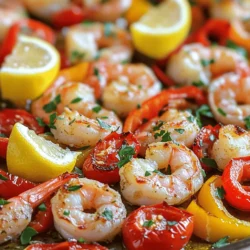 Here is the full recipe ingredient list for your Sheet Pan Garlic Butter Shrimp: - 1 pound large shrimp, peeled and deveined - 4 tablespoons unsalted butter, melted - 4 cloves garlic, minced - 1 teaspoon paprika - 1 teaspoon dried oregano - 1 teaspoon lemon zest - 2 cups cherry tomatoes, halved - 1 cup bell peppers, sliced (red, yellow, or green) - 1 teaspoon salt - ½ teaspoon black pepper - 2 tablespoons fresh parsley, chopped (for garnish) - Lemon wedges (for serving) Each ingredient plays a key role in making this dish taste amazing. The shrimp bring a sweet, briny flavor, while the garlic and butter create a rich base. The spices add warmth and depth. Cherry tomatoes and bell peppers add freshness and color. You can easily find these ingredients at your local store. Remember, fresh shrimp will always give you the best taste. - Preheat the oven to 425°F (220°C). - In a large bowl, mix melted butter, minced garlic, paprika, oregano, lemon zest, salt, and pepper. - Add the shrimp to the bowl and toss until they are well coated. - Line a baking sheet with parchment paper. - Spread the shrimp on one side of the sheet. - On the other side, place halved cherry tomatoes and sliced bell peppers. - Roast everything in the oven for 10-12 minutes until the shrimp are pink and the veggies are tender. - Remove the baking sheet from the oven and garnish with chopped parsley. - Serve with lemon wedges to add a bright flavor. You can find the complete cooking steps in the Full Recipe. Choosing the right shrimp size is key. I recommend using large shrimp. They cook well and are easy to handle. Smaller shrimp can overcook faster. For marinating, let the shrimp sit in the garlic butter mix for at least 15 minutes. This allows the flavors to soak in. To add extra heat, sprinkle in some cayenne pepper or red pepper flakes. This step is simple, and it amps up the flavor. For herbs, fresh parsley or basil can brighten the dish. Fresh herbs often taste better than dried ones. Just remember to add them at the end for the best flavor. To ensure even cooking, spread the shrimp and veggies in a single layer. This helps them roast evenly. Overcooked shrimp can turn rubbery. Keep an eye on them as they roast. They are done when they turn pink and opaque. If you follow these tips, your dish will shine! {{image_2}} You can swap in other veggies to change the flavor. Zucchini and asparagus work great. They cook well and add a fresh taste. Seasonal veggies like broccoli or snap peas are also good choices. You can mix and match based on what you like or what is fresh. Experiment with different seasonings for new flavors. Try adding red pepper flakes for heat. Fresh herbs like basil or cilantro can brighten the dish. You can also use olive oil instead of butter if you want a lighter option. This keeps the dish rich in taste without the dairy. Pair the shrimp with grains for a complete meal. Quinoa or rice makes a nice base. They soak up all the tasty garlic butter. A side salad adds crunch and freshness. A simple green salad or a cucumber salad works well here. You can even serve with crusty bread to mop up the sauce. For the full recipe, check out the details above! After making sheet pan garlic butter shrimp, you may have some leftovers. Here’s how to store them: - Refrigerating leftovers: Place the shrimp and veggies in an airtight container. They can last in the fridge for 2 to 3 days. Make sure to let them cool first. This helps keep the texture nice. - Freezing options for meal prep: If you want to save it longer, freezing is a great option. Use a freezer-safe container or a zip-top bag. It can stay fresh for up to 3 months. Just remember to label the bag with the date. When it’s time to enjoy your leftovers, you can easily reheat them: - Recommended reheating methods: The oven is best for reheating. Preheat it to 350°F (175°C). Place the shrimp and veggies on a baking sheet. Heat for about 10 minutes. This keeps everything juicy. - Timing for reheating shrimp effectively: If you use a microwave, put the shrimp in a microwave-safe dish. Heat in short bursts of 30 seconds. Stir in between until it's warm. Be careful not to overcook the shrimp. It can get rubbery if heated too long. You should cook shrimp in the oven for 10 to 12 minutes. At 425°F (220°C), this time ensures the shrimp cook well. They turn pink and opaque, and the veggies become tender. Cooking too long makes shrimp tough and chewy. So, keep an eye on them! Yes, you can use frozen shrimp. Just thaw them first. Place them in a bowl of cold water for about 15 to 20 minutes. This method is quick and easy. After thawing, pat them dry with paper towels. This helps the garlic butter stick better. I love serving this dish with a fresh salad or rice. A light green salad adds crunch. You can also serve it with quinoa for a healthy twist. Garlic bread pairs well too! It soaks up the tasty garlic butter sauce. Look for a few signs to know if shrimp is cooked. First, check the color. It should be pink and opaque. Second, the shrimp should curl into a C shape. If they curl too tight, they might be overcooked. Perfectly cooked shrimp are juicy and tender. This recipe for sheet pan garlic butter shrimp is quick, easy, and full of flavor. You learned about the perfect ingredient list, step-by-step preparation, and storage tips. Remember, selecting fresh shrimp and seasoning well makes a big difference. Don't hesitate to try different veggies or spices to suit your taste. Enjoy this tasty dish alone or with friends. With some simple techniques, you can impress anyone at your table.