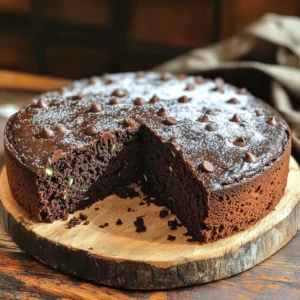 - 1 ½ cups grated zucchini - 1 cup all-purpose flour - 1 cup cocoa powder - 1 teaspoon baking powder - ½ teaspoon baking soda - ½ teaspoon salt - 1 cup granulated sugar - ½ cup brown sugar, packed - ½ cup vegetable oil - 3 large eggs - 2 teaspoons vanilla extract - 1 cup semi-sweet chocolate chips - Optional: Powdered sugar for dusting For the best chocolate zucchini cake, start with fresh, firm zucchini. Grate it finely for even mixing. This adds moisture without making the cake soggy. Use both granulated and brown sugar. The brown sugar adds a rich, caramel flavor. Cocoa powder gives the cake its deep chocolate taste. Choose high-quality cocoa for the best flavor. I prefer semi-sweet chocolate chips, as they balance the sweetness perfectly. Don't skip the baking powder and baking soda. They help the cake rise and keep it light. Salt enhances the flavors, making each bite even better. You can adjust the recipe as needed. For less sweetness, reduce the sugars slightly. If you want more chocolate flavor, add extra cocoa powder or chocolate chips. This cake is rich and moist, perfect for any occasion. You can find the full recipe above to get started! How to prep zucchini for the cake Start by washing the zucchini. Then, grate it using a box grater. You need about 1 ½ cups of grated zucchini, which is about two medium zucchinis. After grating, place the zucchini in a bowl. Mix it with both granulated and brown sugar. Let it sit for about 10 minutes. This helps draw out moisture and sweetness. Mixing wet and dry ingredients In a separate bowl, combine your dry ingredients. Whisk together 1 cup of all-purpose flour, 1 cup of cocoa powder, 1 teaspoon of baking powder, ½ teaspoon of baking soda, and ½ teaspoon of salt. In another large bowl, beat together ½ cup of vegetable oil, 3 large eggs, and 2 teaspoons of vanilla extract. Once combined, add the sugar-zucchini mixture to this bowl. How to incorporate chocolate chips Gradually mix the dry ingredients into the wet mixture. Stir gently until just combined; avoid over-mixing. Finally, fold in 1 cup of semi-sweet chocolate chips. Make sure the chocolate chips are evenly distributed in the batter. Oven settings and timing Preheat your oven to 350°F (175°C). Grease and flour a 9x13 inch baking pan. Pour the batter into the prepared pan, spreading it evenly with a spatula. Checking for doneness Bake the cake for 30 to 35 minutes. To check if it's done, insert a toothpick into the center. If it comes out clean, the cake is ready. Cooling process before serving Once baked, let the cake cool in the pan for about 10 minutes. Then, transfer it to a wire rack to cool completely. This cooling step is important. It helps the cake set properly. - Avoid over-mixing for a light texture: Mix the batter gently. Over-mixing makes the cake dense. Stir just until you see no dry flour. - Best practices for greasing and flouring the pan: Use butter or oil to grease the pan. Then, sprinkle flour evenly. This helps the cake slide out easily after baking. - Variations in baking time based on oven types: If you use a convection oven, reduce the baking time by a few minutes. Keep an eye on the cake. Every oven is a bit different. - Underestimating the importance of ingredient temperatures: Use room-temperature eggs and oil. Cold ingredients can lead to uneven mixing and baking. - Ignoring the resting time for zucchini: Let the grated zucchini sit for about 10 minutes. This releases moisture and sweetness, which improves the cake. - How to fix a dense cake: If your cake turns out dense, check if you over-mixed. You can also add a splash of milk to the batter next time. This can help lighten it. These tips and tricks will help you create a delicious Chocolate Zucchini Cake. For the complete recipe, refer to the Full Recipe section. {{image_2}} You can switch up this recipe in fun ways. First, try using whole wheat flour instead of all-purpose flour. Whole wheat adds a nutty flavor and makes the cake a bit healthier. Next, look for alternatives to vegetable oil. You can use applesauce or melted coconut oil to change the taste. Both can keep the cake moist and add unique flavors. You might also want to add nuts or different types of chocolate. Chopped walnuts or pecans can give a nice crunch. You can also swap semi-sweet chocolate chips for dark or white chocolate. Each choice will give the cake a new twist. Change the flavor with spices like cinnamon or nutmeg. These spices can warm the cake up and make it perfect for fall. You can also incorporate fruits like bananas or strawberries. Mashed bananas add sweetness, while fresh strawberries can brighten up the cake. For holidays, adapt the cake with festive themes. Add red and green sprinkles for Christmas or use pumpkin spice in the fall. These small changes can make your cake special for any occasion. For the full recipe, check the detailed instructions above. To keep your cake fresh, use an airtight container. This method preserves moisture and flavor. You can also wrap the cake in plastic wrap for extra protection. For short-term storage, leave the cake at room temperature. Ensure it is away from direct sunlight or heat. For long-term storage, consider the fridge or freezer. Refrigerate in an airtight container for about one week. If you want it to last longer, freeze it. Wrap it tightly in plastic wrap and foil before freezing. This way, it can last for three months. At room temperature, your cake will stay good for about three days. After that, it may start to dry out. Refrigeration extends the shelf life. In the fridge, the cake can last about a week. If you freeze it, take it out and let it thaw overnight in the fridge when ready to eat. This Chocolate Zucchini Cake is rich and moist. You can enjoy it for days, which makes it a great treat. For the full recipe, check out the section above. Can you taste the zucchini in the cake? No, you cannot taste the zucchini. It blends well with cocoa. The zucchini adds moisture and helps keep the cake rich and soft. You get all the chocolate flavor without any veggie taste. Is this cake suitable for vegans? No, this cake is not vegan. It contains eggs and dairy. To make it vegan, use a flax egg and plant-based milk. Substitute vegetable oil with coconut oil for a rich flavor. How to tell if the cake is done baking? To check if the cake is done, insert a toothpick in the center. If it comes out clean, the cake is ready. If it has batter on it, bake for a few more minutes. Can I make this cake in advance? Yes, you can make this cake in advance. It keeps well in an airtight container. Store it at room temperature for up to three days. For longer storage, refrigerate it for up to a week. What to serve with Chocolate Zucchini Cake? You can serve this cake with many treats. A scoop of vanilla ice cream is a favorite. Whipped cream also makes a great topping. Fresh berries add a nice touch too! Can I substitute chocolate chips with other flavors? Yes, you can substitute chocolate chips. Try using white chocolate or butterscotch chips. You can also add nuts for some crunch. Just make sure to adjust the amount to keep the flavor balanced. You learned how to make a delicious chocolate zucchini cake. The right ingredients and steps lead to success. Remember to prep your zucchini and mix wisely. Avoid common baking errors to ensure a light and fluffy texture. Don’t forget the fun variations and storage tips for your cake. Ultimately, with these techniques and tricks, you can bake a treat everyone will love. Dive in and enjoy your baking adventure!