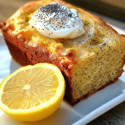- 1 ½ cups all-purpose flour - 1 teaspoon baking powder - ½ teaspoon baking soda - ¼ teaspoon salt - ½ cup plain yogurt (Greek or regular) - ½ cup granulated sugar - 2 large eggs - 1 tablespoon lemon zest - 2 tablespoons lemon juice - ¼ cup vegetable oil - 2 tablespoons poppy seeds - 1 teaspoon vanilla extract You can use Greek yogurt or regular yogurt. Greek yogurt gives a thicker texture. Regular yogurt offers a lighter feel. Both work well in this recipe. For sweeteners, you can swap granulated sugar with honey or maple syrup. Just adjust the amount since liquids need less sugar. Yogurt plays a big role in keeping the loaf moist. It adds flavor and richness. This makes every bite soft and tender. Lemon zest is key for flavor. It adds a bright, fresh taste that makes the loaf special. The zest brings out the lemon juice's notes, creating a perfect balance. If you want to learn more about making this loaf, check the Full Recipe. Start by preheating your oven to 350°F (175°C). Grease a 9x5 inch loaf pan or line it with parchment paper. This step ensures your loaf will come out easily after baking. Next, in a small bowl, whisk together the dry ingredients. This includes 1 ½ cups of all-purpose flour, 1 teaspoon of baking powder, ½ teaspoon of baking soda, and ¼ teaspoon of salt. Set this bowl aside for later use. In a large bowl, combine the wet ingredients. Begin by beating together ½ cup of plain yogurt and ½ cup of granulated sugar. Mix until it is well combined. Then, add 2 large eggs one at a time. Mix thoroughly after each addition. Next, add in 1 tablespoon of lemon zest, 2 tablespoons of lemon juice, ¼ cup of vegetable oil, and 1 teaspoon of vanilla extract. Mix until everything is smooth. When you mix the wet and dry ingredients, do so carefully. Gradually add the dry mixture to the wet one. Stir until just combined. Avoid overmixing, as this can make the loaf dense. Finally, gently fold in 2 tablespoons of poppy seeds until evenly spread. Pour the batter into your prepared loaf pan. Use a spatula to smooth the top. This helps the loaf bake evenly. Bake for 50-60 minutes. To check for doneness, insert a toothpick into the center of the loaf. If it comes out clean, your loaf is ready. Once done, remove the pan from the oven. Let it cool for 10 minutes before transferring it to a wire rack to cool completely. For the full recipe, you may refer to the earlier section. To make your Lemon Poppy Seed Yogurt Loaf moist, use fresh ingredients. The yogurt is key; it adds moisture and helps create a tender crumb. Make sure to measure your flour correctly. Too much flour can lead to a dry loaf. I like to spoon flour into the measuring cup and level it off with a knife. When mixing, start with the wet ingredients. Beat them well until they are smooth. For the dry ingredients, whisk them together first. This helps combine the baking powder and baking soda evenly. When you mix the wet and dry ingredients, do it gently. Stir just until you see no flour. Overmixing can make the loaf dense. Ovens can act differently. Your oven might run hot or cool. It’s best to use an oven thermometer to check the real temperature. If your oven runs hot, reduce the temperature by 25°F. This helps to prevent burning the loaf. Baking time can also vary. Start checking your loaf at the 50-minute mark. Insert a toothpick into the center. If it comes out clean, your loaf is done. If there’s batter on it, bake a bit longer. Always keep an eye on it! For a beautiful presentation, slice the loaf after it cools. Serve it with a dollop of Greek yogurt on top. Sprinkle more poppy seeds for a touch of elegance. A lemon slice on the side adds color and flavor. This makes it look fresh and inviting. Enjoy your delightful treat! {{image_2}} You can change the flavor of your Lemon Poppy Seed Yogurt Loaf by adding different citrus fruits. Try orange or lime zest for a fresh twist. You can also mix in nuts or dried fruits like walnuts or cranberries. This adds texture and a new taste. Experimenting with flavors makes each loaf unique. For those needing gluten-free options, use gluten-free flour blends. They work well in this recipe. If you prefer vegan substitutions, swap eggs with flax eggs and use plant-based yogurt. This way, everyone can enjoy the loaf without worry about diet restrictions. This loaf is perfect for many occasions. Enjoy it at breakfast with coffee or as a snack. It also makes a lovely dessert after lunch or dinner. Pair it with tea or a glass of lemonade for a refreshing treat. The bright flavors enhance any gathering. To keep your Lemon Poppy Seed Yogurt Loaf fresh, store it in an airtight container. This helps prevent moisture loss and keeps the loaf soft. You can also wrap it tightly in plastic wrap before placing it in the container. Make sure to keep it at room temperature if you plan to eat it within a few days. If you need to store it for longer, refrigeration is a good option, but it may change the texture a bit. If you want to freeze your loaf, slice it first. This makes it easier to grab a slice later. Wrap each slice in plastic wrap. Then, place the slices in a freezer-safe bag or container. This will keep them fresh for up to three months. To thaw, simply take out a slice and leave it at room temperature for about 30 minutes. Check for any signs of freezer burn before eating. If it looks dry or has ice crystals, it's best to discard it. When you're ready to enjoy a slice, reheating is simple. You can use a microwave for about 15 to 20 seconds for a quick warm-up. If you prefer a crispier crust, pop the slice in a toaster or toaster oven for a few minutes. This will help refresh the texture and flavor. Always check to make sure it’s warmed through before serving. Enjoy your delicious Lemon Poppy Seed Yogurt Loaf! For the full recipe, visit the [Full Recipe]. Yogurt plays a key role in keeping this loaf moist. It adds moisture and creaminess. This makes each bite soft and tender. Yogurt also helps balance the sweetness of sugar. It gives a slight tang that brightens the lemon flavor. The result is a loaf that stays fresh for days. Yes, you can use other flours. Almond flour or whole wheat flour are great options. Almond flour will make the loaf denser, while whole wheat flour adds a nutty flavor. If you want a gluten-free version, try a gluten-free blend. Be aware that each flour may change the texture slightly. To check if the loaf is done, use the toothpick test. Insert a toothpick into the center; it should come out clean. Look for a golden-brown top, and the edges should pull away from the pan. If it still appears wet, let it bake a few more minutes. This article outlined how to make a delicious Lemon Poppy Seed Yogurt Loaf. We discussed key ingredients, their roles, and how to perfectly mix and bake the loaf. You learned tips for storage and variations to try. In my view, this recipe is a win for both taste and ease. Experiment with flavors or dietary changes to fit your needs. Enjoy making this loaf your way!