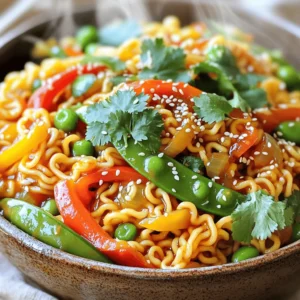 - 2 packs of instant ramen noodles (discard seasoning packets) - 1 bell pepper (red or yellow), sliced - 1 cup snap peas, trimmed - 2 carrots, julienned - 4 green onions, sliced - 3 cloves garlic, minced - 1 tablespoon ginger, grated - 2 tablespoons soy sauce - 1 tablespoon sweet chili sauce - 1 tablespoon sesame oil - 1 teaspoon sriracha (adjust to taste) - 2 tablespoons vegetable oil (for frying) - Sesame seeds - Cilantro When making Spicy Ramen Noodle Stir Fry, focus on fresh ingredients. The instant ramen noodles are quick and easy. They soak up flavors well. I love using bright bell peppers, crisp snap peas, and sweet carrots. These veggies add color and crunch. For flavor, soy sauce is a must. It gives umami depth. Sweet chili sauce adds a nice touch of sweetness. Sriracha brings the heat. Adjust it to your taste. Use sesame oil for a nutty finish. Don't forget the garnish! Sesame seeds give a nice crunch. Cilantro adds a fresh note. These small touches make the dish pop. For the full recipe, check out the details above. Start by cooking the instant ramen noodles. Boil water in a pot. Add the noodles and cook for about 3 minutes. Once cooked, drain the noodles and set them aside. Next, heat the vegetable oil in a large skillet or wok. Set the heat to medium-high. Add minced garlic and grated ginger to the hot oil. Stir them for about 30 seconds until they smell great. Toss in the sliced bell pepper, snap peas, and julienned carrots. Stir-fry these veggies for 3 to 4 minutes. You want them soft but still crunchy. Now, it’s time to mix everything. Add the cooked ramen noodles to the skillet. Pour in the soy sauce, sweet chili sauce, sriracha, and sesame oil. Toss everything gently to coat the noodles and vegetables. Heat for another 2 minutes. Lastly, add the sliced green onions and give it a quick toss. This final step adds great flavor. Serve hot and enjoy your dish! For more details, check the Full Recipe. To get the best texture in your stir fry, start with high heat. This helps the food cook fast and keeps veggies crunchy. Cut your vegetables into small, even pieces. This ensures they cook evenly. Don’t crowd your pan; cook in batches if needed. Stir often, but don’t overdo it. Letting food sit a bit helps it get that nice sear. You can change the heat to fit your taste. If you like it mild, use less sriracha or sweet chili sauce. For more heat, add extra sriracha or even some chili flakes. Always taste as you go. This way, you can find the right balance for your dish. To make this dish even better, think about extra ingredients. Adding a splash of lime juice can brighten flavors. You might also try adding a bit of peanut butter for a nutty twist. Fresh herbs like basil or mint can give a fresh taste. For a savory kick, consider tossing in some mushrooms or bok choy. The Full Recipe helps guide you through these ideas! {{image_2}} You can easily add protein to your spicy ramen noodle stir fry. Options include chicken, shrimp, or tofu. Chicken adds a great flavor and texture. Simply cook it in the skillet before adding vegetables. Shrimp cooks quickly and pairs well with the spices. If you prefer tofu, use firm tofu for the best results. Press and cube it before frying. Each protein choice brings its unique taste to the dish. Feel free to mix up the vegetables in this recipe. You can swap the bell pepper for zucchini or mushrooms. Broccoli florets add a nice crunch and vibrant color. If you want more greens, try adding spinach or bok choy. Each vegetable will change the flavor and texture while keeping it fresh and fun. Experimenting with different veggies can make this dish exciting each time you make it. For those avoiding gluten, you can use gluten-free ramen noodles. Many brands now offer tasty alternatives. You should also check your sauces. Choose gluten-free soy sauce or tamari for a safe option. Sweet chili sauce often contains gluten, so read labels carefully. With these swaps, you can enjoy a delicious meal without worrying about gluten. This dish can easily fit into your dietary needs while remaining tasty. For the full recipe, check out the earlier section! To store leftovers, let the ramen cool first. Place the stir fry in an airtight container. This keeps it fresh for up to three days in the fridge. Make sure to label the container with the date. This way, you won’t forget when you made it! For the best flavor, use a skillet to reheat. Add a splash of water or soy sauce to keep it moist. Heat over medium heat for about five minutes. Stir often to ensure even warming. You can also use a microwave. Place the stir fry in a microwave-safe bowl and cover it. Heat it in short bursts, stirring in between, until hot. Yes, you can freeze spicy ramen noodle stir fry! It stays good in the freezer for about two months. To freeze, let it cool and then transfer it to a freezer-safe container. Make sure to remove as much air as possible. When you’re ready to eat it, thaw it overnight in the fridge before reheating. Enjoy your tasty meal later! For the full recipe, check out the [Full Recipe]. The total time to make this dish is about 20 minutes. You will spend around 10 minutes to prep. Cooking the noodles and stir-frying takes the remaining 10 minutes. This quick meal is perfect when you need something tasty fast. Yes, you can easily make this recipe vegan. Simply replace the soy sauce with a vegan alternative. Use a plant-based sweet chili sauce too. You can also add tofu for protein. This way, you keep the dish delicious and plant-based. Serve the stir fry hot right from the skillet. Garnish with sesame seeds and chopped cilantro for extra flavor. Pair it with a side of pickled vegetables or a simple salad. These options add freshness and balance to the meal. You can find the full recipe for more details on how to prepare it. This blog post covered the essentials of making a tasty Spicy Ramen Noodle Stir Fry. You learned about key ingredients, from instant noodles to fresh veggies and flavor boosters. I shared step-by-step instructions for cooking and tips for perfecting each bite. You can customize spice levels and even add protein or different veggies. Remember to store any leftovers correctly for the best taste. Enjoy experimenting with this fun meal and make it your own!