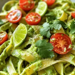 Creamy Avocado Cilantro Lime Pasta Delicious Delight