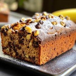 To make chocolate chip banana bread, gather these simple ingredients: - 3 ripe bananas, mashed - 1/3 cup melted coconut oil - 1/2 cup brown sugar - 1 large egg, beaten - 1 teaspoon vanilla extract - 1 teaspoon baking soda - Pinch of salt - 1 cup all-purpose flour - 1/2 cup chocolate chips - 1/4 cup chopped walnuts (optional) If you're out of something, don't worry! Here are some swaps: - Use butter instead of coconut oil for a richer taste. - White sugar can replace brown sugar, but it may alter the flavor slightly. - A flax egg can substitute the regular egg for a vegan option. Just mix 1 tablespoon of flaxseed meal with 2.5 tablespoons of water and let it sit for a few minutes. - For a gluten-free version, use almond flour or a gluten-free blend instead of all-purpose flour. Choosing the right bananas makes a big difference. Look for these signs: - Go for bananas with brown spots. These are sweet and perfect for baking. - Avoid green bananas; they are too firm and not sweet enough. - If you have bananas that are too ripe, just freeze them! You can thaw them later for your recipe. Using quality ingredients is key to a soft and irresistible chocolate chip banana bread. For the full recipe, check out the detailed instructions above. Start by preheating your oven to 350°F (175°C). This step is key for even baking. While the oven heats, take a 9x5 inch loaf pan and grease it well. You can use coconut oil or cooking spray. Make sure the pan is ready for the batter to avoid sticking. In a mixing bowl, add 3 ripe bananas that you have mashed well. Pour in 1/3 cup of melted coconut oil. Stir these two ingredients together until they blend smoothly. Next, add 1/2 cup of brown sugar, 1 large beaten egg, and 1 teaspoon of vanilla extract. Mix everything until it looks smooth and creamy. This mixture gives your banana bread its rich flavor. In a separate bowl, whisk together 1 teaspoon of baking soda, a pinch of salt, and 1 cup of all-purpose flour. This step helps to evenly distribute the baking soda. Now, gradually add the dry mix to the wet ingredients. Stir gently until just combined. Be careful not to overmix. This keeps the bread soft and fluffy. Finally, fold in 1/2 cup of chocolate chips and optional 1/4 cup of chopped walnuts for extra crunch. Your batter is now ready for the loaf pan! Check out the Full Recipe for more details. To keep your banana bread soft, mix gently. When you add dry ingredients to wet, stir until just combined. Lumps are okay! Overmixing makes the bread tough. Use a spatula to fold in chocolate chips and nuts. This method helps maintain a light texture. Baking time is key for perfect banana bread. I recommend checking at 50 minutes. Insert a toothpick in the center. If it comes out clean, your bread is done. If batter sticks, bake for another 5-10 minutes. Every oven is different, so watch closely. You can add fun flavors to your bread. Try nuts, like walnuts or pecans. A pinch of cinnamon adds warmth. For a twist, mix in coconut or dried fruit. Each addition brings a new taste and texture. Play around and find your favorite combo! {{image_2}} You can make this recipe gluten-free easily. Replace all-purpose flour with a gluten-free blend. Look for one that works well for baking. This option keeps the bread soft and tasty. Many brands are available at stores. Just ensure they contain xanthan gum for better texture. To create a vegan version, swap the egg for a flaxseed egg. Mix one tablespoon of ground flaxseed with three tablespoons of water. Let it sit for five minutes to thicken. Use plant-based milk instead of coconut oil if you want. You can still enjoy fluffy banana bread without eggs or dairy. You can add new flavors to this banana bread. Do you like nuts? Fold in 1/4 cup of chopped walnuts or pecans. Want spice? Add 1 teaspoon of cinnamon or nutmeg. For a tropical twist, mix in shredded coconut. Each variation can give your bread a unique taste that you will love. Follow the [Full Recipe] to see how to make these variations. To keep your chocolate chip banana bread fresh, store it in an airtight container. This helps maintain its soft texture. Place it at room temperature if you plan to eat it within a few days. For longer storage, use the fridge. Just remember, the fridge can dry out the bread a bit, so be careful. Freezing is a great way to enjoy this bread later. First, let it cool completely. Then, wrap it tightly in plastic wrap. After that, place it in a freezer bag. Make sure to remove as much air as you can. This helps prevent freezer burn. You can freeze it for up to three months. When you want to eat it, just take it out and let it thaw in the fridge overnight. To reheat your banana bread, slice it into pieces. You can warm it in the microwave for about 15-20 seconds. If you prefer a crispier texture, use a toaster oven. Heat the slices for a few minutes. This way, the chocolate chips will melt and the bread will be soft again. For a special touch, add a pat of butter as it warms. For the full recipe, check out the [Full Recipe]. Yes, you can use frozen bananas. Just let them thaw first. They become very soft. This makes them easy to mash. The flavor stays rich and sweet. I often keep ripe bananas in the freezer. It’s a great way to avoid waste. You can check if the banana bread is done with a toothpick. Insert it into the center. If it comes out clean, the bread is ready. If it has batter on it, bake a bit longer. The bread should be golden brown on top. The edges may pull away from the pan slightly. Absolutely! You can use dark chocolate, white chocolate, or even milk chocolate. Each type adds its own flavor. I love mixing different chocolates for a fun twist. You can also use chocolate chunks for a richer texture. You now have all the tools to make the perfect chocolate chip banana bread. We covered the ingredients, how to prepare, and the best baking tips. Remember to choose ripe bananas and mix gently. You can try different flavors and even store your bread for later. Whether you go gluten-free or vegan, there’s a way for everyone to enjoy this treat. Dive in and bake, and soon you’ll share this delicious recipe with friends and family!