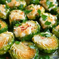 - 1 pound Brussels sprouts, trimmed and halved - 4 tablespoons olive oil - 4 cloves garlic, minced - ½ cup grated Parmesan cheese - 1 teaspoon garlic powder - ½ teaspoon crushed red pepper flakes (optional) - Salt and pepper to taste - 2 tablespoons fresh parsley, chopped (for garnish) You can swap out olive oil for coconut or avocado oil. If you want a different cheese, try Pecorino Romano. For a vegan option, use nutritional yeast instead of cheese. When picking Brussels sprouts, look for bright green ones. They should feel firm and heavy. Avoid any yellow or wilted leaves. Fresh garlic adds great taste. It should be firm and dry. Avoid garlic that is sprouting or soft. These tips can make your Garlic Parmesan Brussels Sprouts shine. For the full recipe, check the previous section. 1. Preheat your oven to 400°F (200°C). This ensures even cooking. 2. Prepare a baking sheet by lining it with parchment paper. This helps with easy cleanup. 3. In a large mixing bowl, combine the halved Brussels sprouts, olive oil, minced garlic, garlic powder, crushed red pepper flakes, salt, and pepper. 4. Toss everything together until the Brussels sprouts are well coated. This step adds flavor. 1. Spread the Brussels sprouts in a single layer on the baking sheet. Avoid crowding them. 2. Roast the sprouts in the preheated oven for about 25-30 minutes. Stir halfway through for even cooking. 3. Check for doneness. The sprouts should be golden brown and tender. If they need more time, roast for a few extra minutes. 1. Once roasted, remove the baking sheet from the oven. 2. Sprinkle grated Parmesan cheese over the hot Brussels sprouts. This helps the cheese melt better. 3. Return the baking sheet to the oven for an additional 5 minutes. This makes the cheese slightly crispy and delicious. 4. Remove from the oven and garnish with fresh chopped parsley before serving. This adds a nice pop of color and freshness. For the full recipe, you can refer back to the beginning. Enjoy your cooking! To boost the taste of your Garlic Parmesan Brussels sprouts, consider adding spices. A pinch of smoked paprika gives a nice smoky flavor. You can also try adding onion powder for depth. Mixing in other veggies can create a colorful dish. Carrots, bell peppers, or red onions pair nicely. Their sweetness balances the sprouts' natural bitterness. If you want options beyond roasting, sautéing or air frying works well. Sautéing gives a nice golden color while keeping the sprouts tender. Air frying makes them crispy without much oil. For even cooking, cut the Brussels sprouts into similar sizes. This helps them roast or fry consistently. Stir them halfway through cooking to avoid burning. When serving, a simple platter looks great. You can place the Brussels sprouts in a bowl and drizzle with more olive oil. For garnishing, sprinkle fresh parsley on top. It adds a pop of color and fresh taste. You might also add lemon zest for a bright finish. For the full recipe, check out the link! {{image_2}} You can easily adapt this dish to fit your diet. For a vegan or dairy-free option, swap out the Parmesan cheese with nutritional yeast. This gives a cheesy flavor without dairy. You can also try using a cashew cream for a rich taste. If you're on a low-carb or keto diet, keep the Brussels sprouts as they are. They are low in carbs and high in fiber. Just skip the cheese, or use a small amount to stay within your carb limit. Want to spice things up? Add more crushed red pepper flakes or a dash of sriracha. This will give your Brussels sprouts a nice kick. If you prefer something sweet, drizzle some maple syrup or balsamic glaze before roasting. This balances the savory garlic and Parmesan. You can take this dish around the world with a few simple changes. For an Italian twist, add balsamic vinegar and fresh herbs like oregano or thyme. This gives a bright flavor that complements the sprouts well. For an Asian-inspired version, mix in soy sauce or sprinkle sesame seeds on top. These additions bring a nutty taste and a different texture. Don't be afraid to get creative and make it your own! For the full recipe, check out the section on ingredients and instructions. To store leftovers, place the Brussels sprouts in an airtight container. They stay fresh in the fridge for about 3 to 4 days. When you're ready to eat them, the best way to reheat is in the oven. Set it to 350°F (175°C). Spread the sprouts on a baking sheet and heat for about 10 minutes. This keeps them crispy and tasty. If you want to freeze Garlic Parmesan Brussels Sprouts, first let them cool completely. Place them in a single layer on a baking sheet and freeze for 1 to 2 hours. Then, transfer the sprouts to a freezer-safe bag or container. They can stay in the freezer for up to 3 months. To thaw, move them to the fridge overnight. Reheat in the oven the same way as before for best results. For the best taste, eat the Brussels sprouts within 3 to 4 days if stored in the fridge. Watch for signs of spoilage, like a sour smell or mushy texture. If they look slimy or have dark spots, it's best to toss them. Always check for freshness to enjoy your Garlic Parmesan Brussels Sprouts at their best. To make Garlic Parmesan Brussels sprouts, follow these steps: 1. Preheat your oven to 400°F (200°C). 2. Trim and halve 1 pound of Brussels sprouts. 3. In a bowl, mix Brussels sprouts with 4 tablespoons of olive oil, 4 minced garlic cloves, 1 teaspoon of garlic powder, and salt and pepper to taste. 4. Spread the mixture on a baking sheet lined with parchment paper. 5. Roast for about 25-30 minutes, stirring halfway through. 6. Add ½ cup of grated Parmesan cheese and roast for another 5 minutes. 7. Garnish with chopped parsley before serving. This simple recipe creates a tasty dish that's easy to love. You can find the Full Recipe for more details. Yes, you can prepare Brussels sprouts ahead of time. Clean and cut them a day before and store them in an airtight container in the fridge. This saves time on busy days. You can also toss them with olive oil and seasonings beforehand. Just cover and chill until ready to roast. This way, your meal prep becomes quick and easy. Garlic Parmesan Brussels sprouts pair well with many dishes. Here are some ideas: - Roast chicken or turkey for a hearty meal. - Grilled salmon adds nice flavor and protein. - Serve with quinoa or rice for a filling side. - Include a fresh salad for a light touch. These options make your meal colorful and balanced. You can make Garlic Parmesan Brussels sprouts healthier by trying these tips: - Use less olive oil or swap for a spray version. - Replace Parmesan with a lower-fat cheese or nutritional yeast. - Skip the red pepper flakes if you want less heat. - Add more veggies like carrots or bell peppers to increase fiber. These changes help you enjoy a tasty dish while keeping an eye on calories. In this post, we explored how to make Garlic Parmesan Brussels Sprouts. We covered the essential ingredients, substitutions, and tips for freshness. I provided step-by-step instructions for preparing and roasting. We discussed flavor enhancements, cooking techniques, and creative variations. Lastly, I shared storage tips to keep them fresh. Overall, these sprouts are tasty and easy to make. You can enjoy them as a side or a healthy snack option.