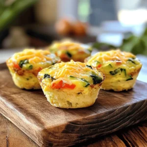 - 6 large eggs - 1/2 cup milk (dairy or non-dairy) - 1 cup fresh spinach, chopped - 1/2 bell pepper, finely diced (any color) - 1 small zucchini, grated - 1/4 cup red onion, finely chopped - 1/2 cup shredded cheese (cheddar or mozzarella) - Salt and pepper to taste - 1 teaspoon garlic powder - 1 teaspoon dried oregano To make veggie packed egg muffins, you need simple ingredients. Eggs are the base. They give the muffins structure and protein. Milk adds creaminess and helps make them fluffy. For flavor and nutrition, I use fresh vegetables like spinach, bell pepper, zucchini, and red onion. Each veggie brings its own taste and texture. Shredded cheese makes these muffins rich and tasty. You can choose cheddar or mozzarella, depending on what you like. Basic seasonings, such as salt, pepper, garlic powder, and oregano, elevate the dish. These ingredients blend well together, creating a delicious bite. - Different cheese varieties - Additional vegetables - Protein add-ins (like ham or bacon) You can easily customize your muffins! Try different cheese, like feta or goat cheese, for a new flavor. Want more veggies? Add mushrooms, kale, or tomatoes. These options keep your muffins fresh and fun. If you want extra protein, consider adding ham or bacon. These additions make the muffins hearty and filling. With these options, you can tailor the muffins to your taste. 1. Preheat your oven to 350°F (175°C). This helps cook the muffins evenly. 2. Lightly grease a muffin tin with cooking spray or use muffin liners. This keeps them from sticking. 1. In a large mixing bowl, whisk together 6 large eggs and 1/2 cup of milk. Mix until fully combined. 2. Season the mixture with salt, pepper, 1 teaspoon of garlic powder, and 1 teaspoon of dried oregano. 3. Add 1 cup of chopped spinach, 1/2 finely diced bell pepper, 1 small grated zucchini, and 1/4 cup of finely chopped red onion to the eggs. 4. Stir in 1/2 cup of shredded cheese. You can use cheddar or mozzarella. Mix until everything is combined. 1. Divide the egg mixture evenly among the muffin cups. Fill each cup about 2/3 full to allow for rising. 2. Place the muffin tin in the oven and bake for 18-20 minutes. They are done when they puff up. 3. To check doneness, insert a toothpick in the center. If it comes out clean, they are ready. 4. Once baked, let the muffins cool in the tin for a few minutes. Then, transfer them to a wire rack to cool completely. Using cooking spray or muffin liners helps stop the muffins from sticking. I prefer using cooking spray for a quick clean-up. It gives each muffin a nice, crisp edge. If you choose muffin liners, they make serving easy. Just peel them off before you eat. Try both methods to see what you like best. To get a great texture, do not overfill the muffin cups. Fill them about two-thirds full. This allows the muffins to rise without spilling over. Adjust the baking time if your oven runs hot or cold. Start checking at 18 minutes. They should be puffy and golden. A toothpick should come out clean when done. These muffins pair well with many sides. Try them with salsa or hot sauce for extra flavor. They go great with a fresh salad, too. Enjoy them warm for the best taste. You can also store them in the fridge and reheat later for a quick meal. {{image_2}} You can mix and match vegetables to suit your taste. Seasonal veggies bring fresh flavors. Use tomatoes in summer, or sweet potatoes in fall. You can try these substitutes: - Kale instead of spinach - Carrots instead of zucchini - Broccoli instead of bell pepper Each change gives your muffins a new taste! For a vegan option, try using flax eggs or chickpea flour. These work well as egg substitutes. For gluten-free adjustments, use almond flour or oat flour instead of regular flour. Both options keep your muffins light and fluffy. Spice things up with garlic powder, paprika, or cumin. Fresh herbs like basil or parsley can brighten the taste. If you have leftovers, toss them in! Cooked chicken or beans add protein and flavor to your muffins. Experiment with what you have on hand for a unique twist! To keep your veggie packed egg muffins fresh, use an airtight container. This helps seal in moisture and flavor. Let the muffins cool for about 10 minutes before storing. Cooling prevents condensation, which can make the muffins soggy. The best way to reheat these muffins is in the microwave or oven. If using the microwave, place one muffin on a plate and heat for about 30-60 seconds. If you prefer the oven, preheat it to 350°F (175°C) and heat the muffins for about 10 minutes. This keeps them warm and fluffy. You can freeze these egg muffins for later use. To do this, place them in a single layer on a baking sheet. Freeze until solid, then transfer them to a freezer bag. This way, they won’t stick together. When you're ready to eat, thaw them in the fridge overnight. Reheat as described above for best results. Yes, you can make these muffins ahead of time. They are great for meal prep. Bake them on the weekend, and enjoy them all week. Just store them in the fridge. The egg muffins last in the fridge for up to a week. Store them in an airtight container. This keeps them fresh and tasty for your busy mornings. Yes, you can use egg substitutes. Options like flax eggs or silken tofu work well. Each substitute will change the flavor slightly, but they still taste good. You can serve these muffins with fresh fruit or a salad. They also pair well with salsa or avocado. For a hearty meal, add whole-grain toast or yogurt. In this post, we covered how to make delicious egg muffins from scratch. We started with essential ingredients like eggs and fresh veggies. I showed you step-by-step instructions, from mixing to baking. You learned tips for perfecting your muffins and ways to customize them. Don't forget storage options for leftovers and quick reheating tips. These muffins are easy and fun to make. They are also great for any meal. Enjoy experimenting with your own flavors!