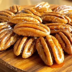 - 2 cups pecan halves - 1/4 cup pure maple syrup - 1 teaspoon ground cinnamon - 1/2 teaspoon ground nutmeg - 1/4 teaspoon cayenne pepper (optional) - 1/2 teaspoon vanilla extract - 1/2 teaspoon sea salt The heart of this recipe is the pecans. They bring a rich, buttery flavor. Maple syrup adds sweetness and a hint of earthiness. Ground cinnamon and nutmeg create warmth and depth. If you like a little heat, the cayenne pepper gives a nice kick. The vanilla extract adds a lovely aroma, while sea salt balances the sweetness perfectly. - Alternatives to maple syrup: Honey or agave syrup work well if you prefer a different flavor. - Additional spices to consider: Try adding ginger or cardamom for a unique twist. - Sweetener alternatives: Coconut sugar or brown sugar can replace maple syrup for a different taste. These options allow you to customize your spiced maple roasted pecans. You can mix and match to find what you love most. Enjoy the process of experimenting! 1. Preheating the oven: Start by turning your oven to 350°F (175°C). This heat will help roast the pecans perfectly. 2. Preparing the baking sheet: Line a baking sheet with parchment paper. This simple step makes cleanup easy and keeps the pecans from sticking. 1. Combining wet and dry ingredients: In a mixing bowl, pour in 1/4 cup of pure maple syrup. Add 1 teaspoon of ground cinnamon, 1/2 teaspoon of ground nutmeg, and 1/4 teaspoon of cayenne pepper if you want a little heat. Also, add 1/2 teaspoon of vanilla extract and 1/2 teaspoon of sea salt. Stir everything until it mixes well. 2. Tossing pecans in spiced syrup: Next, add 2 cups of pecan halves to the bowl. Toss them in the syrup mix until every pecan is coated. This step is key for flavor. 1. Proper baking times and temperatures: Spread the coated pecans in a single layer on the prepared baking sheet. Bake them for about 15 to 20 minutes. 2. Tips for stirring pecans during baking: Halfway through baking, take out the sheet and stir the pecans. This ensures they roast evenly. Keep an eye on them at the end to avoid burning. When they smell fragrant and look golden brown, they are ready. After cooling, the pecans will become crunchy and delicious. Enjoy your spiced maple roasted pecans! To get that perfect crunch, let the pecans cool completely after baking. This step is key. While they are warm, they may feel soft. As they cool, they will harden and become delightfully crunchy. Watch carefully while baking to avoid burnt pecans. Stir them halfway through to ensure even roasting. If you notice dark spots, take them out right away. Trust me; burnt pecans lose their great taste. You can make these pecans even better with some extra flavors. Try adding a pinch of ginger or a dash of cardamom for warmth. A sprinkle of cocoa powder can also add a rich twist. These spiced maple roasted pecans pair wonderfully with cheese or chocolate. Serve them as a snack with dried fruits, or mix them into yogurt. They add a tasty crunch to salads as well. There are many ways to enjoy your spiced maple roasted pecans. You can munch on them as a snack or add them to your breakfast. They make a fantastic topping for oatmeal or pancakes. For gifting, present them in glass jars tied with a ribbon. This adds a personal touch and makes a lovely gift for friends or family. You can also make a fun party snack bowl to impress your guests. {{image_2}} You can swap pecans for other nuts. Walnuts or almonds work great too. Each nut adds a unique taste. You might enjoy hazelnuts for a richer flavor. If you want a mix, try a blend of nuts. This adds more crunch and variety. Try sweet and savory mixes. Add a pinch of garlic powder for a twist. You can also use herbs like rosemary or thyme. They balance the sweetness of the maple. Seasonal spices can change the flavor. Use pumpkin spice in fall or citrus zest in spring. Don't be afraid to experiment! These spiced maple roasted pecans are naturally gluten-free. They make a great snack for everyone. If you want a vegan option, this recipe is perfect. Just stick to the maple syrup and nuts. You can also try using agave syrup for a different taste. Enjoy these nuts while fitting your diet! To keep your spiced maple roasted pecans fresh, store them in an airtight container. Glass jars work great, but any sealable bag also works. Make sure the container is dry before adding the pecans. If you have a lot of pecans left, use multiple smaller containers. This way, you can grab a handful without exposing the rest to air. You can freeze spiced maple roasted pecans if you want to keep them longer. To freeze them, place the cooled pecans in a freezer-safe bag or container. Be sure to squeeze out as much air as possible. This helps prevent freezer burn. When you're ready to enjoy them, take out the pecans and let them thaw at room temperature. They will taste just as good as when they were fresh. Spiced maple roasted pecans can last up to two weeks in an airtight container at room temperature. If you freeze them, they can last up to three months. Check for signs of spoilage, such as a strange smell or odd texture. If they feel soft or sticky, it's best to toss them out. Always trust your senses when it comes to food safety. To make spiced maple roasted pecans, follow these steps: 1. Preheat your oven to 350°F (175°C). Line a baking sheet with parchment paper. 2. In a bowl, mix together the maple syrup, cinnamon, nutmeg, cayenne pepper, vanilla, and sea salt. 3. Add the pecan halves to the bowl and toss until they are well coated. 4. Spread the pecans on the baking sheet in a single layer. 5. Bake for 15-20 minutes, stirring halfway through. Keep an eye on them to avoid burning. 6. When they are golden brown and smell great, take them out. Let them cool on the sheet. 7. After cooling, break apart any clusters and enjoy! These steps will give you a crunchy and sweet treat that’s hard to resist. Yes, you can buy pre-made spiced maple roasted pecans. Many stores sell them. Look in the snack aisle or the bulk section. You can also check online. Popular brands often have good quality products. Just read the labels to find the best ones. Spiced maple roasted pecans are very versatile. Here are some ideas: - Enjoy them as a snack on their own. - Add them to salads for a crunchy topping. - Use them in baking, like cookies or cakes. - Mix into oatmeal or yogurt for extra flavor. - Gift them in jars for friends or family. These pecans can enhance many dishes and snacks. They bring a sweet and spicy taste to your meals! In this blog post, we explored how to make spiced maple roasted pecans. We covered key ingredients, step-by-step instructions, and tips for perfecting the recipe. You learned about flavor enhancements and storage tips to keep your pecans fresh. In conclusion, enjoy experimenting with this recipe. You can mix spices and try different nuts. Creating your own version can lead to delicious snacks. Happy roasting!