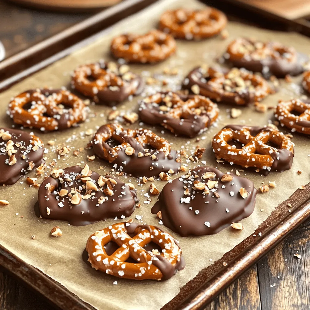 To make salted caramel pretzel bark, gather these simple ingredients: - 2 cups mini pretzels - 1 cup semi-sweet chocolate chips - 1 cup caramel bits - 1 tablespoon heavy cream - Sea salt for sprinkling - Optional: ½ cup crushed nuts (like pecans or almonds) These ingredients create a perfect mix of sweet and salty. The mini pretzels give crunch, while the chocolate and caramel add rich flavor. Adding nuts is optional, but it can enhance both taste and texture. This bark is easy to make and great for sharing! 1. First, preheat your oven to 350°F (175°C). This helps the caramel melt well. 2. Next, line a baking sheet with parchment paper. This makes cleanup easy. 3. Spread 2 cups of mini pretzels evenly on the prepared baking sheet. Cover the whole surface. 4. In a small saucepan, mix 1 cup of caramel bits with 1 tablespoon of heavy cream. Heat over low. Stir until smooth, about 5 minutes. 5. Pour the melted caramel over the pretzels. Use a spatula to coat each pretzel well. 6. Bake the pretzels in the oven for 10 minutes. Look for the caramel to bubble up. 1. While the pretzels bake, melt 1 cup of semi-sweet chocolate chips. Use a microwave-safe bowl. 2. Heat the chocolate in 30-second intervals. Stir each time until fully melted. 1. Once the pretzels bake, drizzle the melted chocolate over them right away. Spread it evenly with a spatula if you want. 2. Before the chocolate sets, sprinkle sea salt on top. If you like nuts, add ½ cup of crushed nuts now. 3. Let the bark cool at room temperature for about 30 minutes. Then, refrigerate it for another 30 minutes to set. 4. After it hardens, break the bark into pieces and enjoy! To make the best salted caramel pretzel bark, focus on melting the caramel and chocolate right. - Melting Caramel: Use low heat to melt the caramel bits and heavy cream together. Stir often. This takes about 5 minutes. A smooth mix is key to a great bark. - Melting Chocolate: For chocolate, use short bursts in the microwave. Heat for 30 seconds, then stir. Repeat until melted. This keeps the chocolate from burning. - Even Distribution: Pour the melted caramel over the pretzels slowly. Use a spatula to spread it. This ensures every pretzel gets coated. When adding chocolate, drizzle it in a zig-zag. It helps cover more area. Storing your bark right keeps it fresh and tasty. - Storing: Once cool, break the bark into pieces. Keep it in an airtight container. Store at room temperature or in the fridge. This helps it last up to two weeks. - Serving Ideas: Serve the bark as a sweet snack or dessert. Pair it with coffee or tea for a treat. You can also add it to gift boxes for friends. The contrast of salty and sweet always impresses! {{image_2}} You can change the taste of your salted caramel pretzel bark by using different chocolates. Dark chocolate adds a rich taste, while white chocolate gives a sweet twist. Each type of chocolate brings its own flavor and charm to the bark. You might also try flavored caramel. Think about adding sea salt caramel or even a hint of vanilla. This adds depth and a unique touch to your treat. If you want to swap out the pretzels, there are great options. Try using potato chips for a salty crunch. Rice cakes also work well for a lighter snack. You can also change the nuts or toppings. Instead of pecans or almonds, use walnuts or even hazelnuts. You can leave them out if you are nut-free. Mixing and matching helps you create a bark that suits your taste! If you want a tasty treat without the hassle, pre-made salted caramel pretzel bark is a great choice. Several brands make this sweet delight. Some recommended brands include Tate's Bake Shop and Brittle Brothers. These companies offer high-quality options that taste great. You can find them online or in stores. For online shopping, check websites like Amazon or Walmart. They often have a wide selection and convenient delivery options. If you prefer to shop in-store, look at local grocery chains or specialty shops. Stores like Target and Whole Foods carry these brands too. Always check the snack aisle for the best finds! Making your own salted caramel pretzel bark has many perks. First, you can control the flavors and ingredients. This means you can use high-quality chocolate and fresh pretzels. Plus, it can be a fun kitchen project for you and your family. Cost is another vital factor. Pre-made options can be pricey. When you make your own, you save money. The total cost for homemade salted caramel pretzel bark is about $10. This recipe serves around 16 pieces. In contrast, a store-bought version can cost up to $15 for fewer portions. In the end, whether you buy or make it, both options are delicious. It just depends on your time and budget! The best nuts for salted caramel pretzel bark are pecans and almonds. They add a nice crunch and flavor. You can use other nuts too, like walnuts or peanuts. Just make sure they are crushed well to mix into the bark. Yes, you can make this recipe gluten-free. Just use gluten-free pretzels. Many brands offer gluten-free options that taste great. Always check the label to ensure they are safe to eat. Salted caramel pretzel bark can last for about two weeks. Store it in an airtight container at room temperature. It may last longer in the fridge, but the texture can change. Yes, you can freeze salted caramel pretzel bark. Wrap it tightly in plastic wrap or foil. Then, place it in an airtight container. It can last for up to three months in the freezer. If your caramel hardens, you can gently reheat it. Place it in a saucepan on low heat. Add a splash of cream to help it melt again. Stir until smooth before pouring it over the pretzels. You learned how to make salted caramel pretzel bark using simple steps. We discussed the ingredients, preparation, and tips for that perfect texture. You can also try fun flavor twists to suit your taste. Whether you buy it or make it, this treat is a crowd-pleaser. Enjoy making your own delicious bark and share it with friends or family. It's easy and fun!