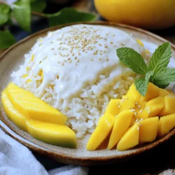 - 1 cup sticky rice (glutinous rice) - 1 can (13.5 oz) coconut milk - 2 tablespoons sugar - 1/4 teaspoon salt - 1 ripe mango, peeled and sliced - 1 tablespoon sesame seeds (optional, for garnish) - Fresh mint leaves (optional, for garnish) Use 1 cup of sticky rice. If you can't find sticky rice, you can use jasmine rice. However, the texture will change. For coconut milk, you can swap it with almond milk. This will make a different flavor, but still tasty. The sugar helps sweeten the dish. You may use honey or agave syrup as a substitute. If you want less sweetness, reduce the sugar to 1 tablespoon. Quality matters in this recipe. Sticky rice gives you that unique chewy texture. Always choose glutinous rice for the best results. Coconut milk should be full-fat for rich flavor. Low-fat versions can taste watery. Fresh mango adds sweetness and brightness. Look for ripe, juicy mangoes. They will make your dish shine. Fresh mint leaves and sesame seeds add color and a little crunch. Quality ingredients make all the difference in taste. They help you create a dish that you will want to share. First, rinse 1 cup of sticky rice under cold water. You want the water to run clear. This step removes extra starch. Next, soak the rice in water for about 30 minutes. After soaking, drain the rice well. This helps the rice cook evenly and become sticky. Pour 1 cup of water into the Instant Pot. Place the steamer basket inside. Add the drained sticky rice to the basket, spreading it out evenly. Close the Instant Pot lid and set the valve to sealing. Select the 'Steam' function and set the timer for 20 minutes. When the timer goes off, carefully release the pressure. Remove the rice and transfer it to a large bowl. While the rice cooks, prepare the coconut sauce. In a small saucepan, combine 1 can of coconut milk, 2 tablespoons of sugar, and 1/4 teaspoon of salt. Use low heat and stir until the sugar dissolves. Do not let it boil; you want it warm, not hot. Once the rice is ready, pour half of the coconut sauce over it. Gently fold to combine. Let it sit for 5-10 minutes to soak up the flavor. When serving, scoop some sticky rice onto a plate. Drizzle more coconut sauce on top. Add fresh mango slices on the side. For a special touch, sprinkle sesame seeds and garnish with mint leaves. Enjoy your delicious dish! To get the best texture, rinsing the sticky rice is key. I rinse it under cold water until the water is clear. This step helps wash away excess starch. After rinsing, soak the rice for about 30 minutes. This allows the grains to absorb water and cook evenly. When you steam the rice in the Instant Pot, make sure it is spread out evenly in the basket. This ensures that all parts cook well and become tender. One common mistake is not soaking the rice long enough. If you skip soaking, the rice might end up hard and dry. Another mistake is overcooking. Set the timer for 20 minutes and avoid opening the pot too soon. Allow the pressure to release naturally for best results. Lastly, be careful with the coconut sauce. Do not let it boil, as this can change the flavor. Instead, stir it gently over low heat until the sugar dissolves. You can add extra flavor with simple ingredients. Try mixing in vanilla extract or a pinch of cinnamon into the coconut sauce for a twist. Fresh mango slices add sweetness and brightness, but you can also use other fruits. Consider bananas or berries for different tastes. For a nice touch, sprinkle sesame seeds on top for crunch. Mint leaves add color and a fresh aroma. These optional ingredients can elevate your dish and make it more exciting. {{image_2}} You can change the flavor of your sticky rice in many ways. Try adding pandan leaves for a sweet, floral taste. Just tie a few leaves in a knot and place them in the pot while cooking. You can also mix in some vanilla extract for a warm aroma. If you like spicy food, add a pinch of chili powder to the coconut sauce. This gives a nice kick to your dish. Mango is a classic choice, but other fruits work well too. Pineapple brings a tangy, juicy twist. Simply cut it into small pieces and mix it in. Dragon fruit adds a pop of color and a mild flavor that is refreshing. You can also use ripe bananas for a creamy texture. Just slice them and add on top of the rice when serving. You can make sticky rice sweet or savory by mixing flavors. Try adding roasted peanuts for a crunchy, nutty taste. You can also drizzle some soy sauce on top for a unique twist. For a sweet touch, consider drizzling honey or maple syrup over the rice before serving. This mix of sweet and salty will surprise your taste buds. After you enjoy your Instant Pot sticky rice, store any leftovers properly. First, let the rice cool down to room temperature. This step helps avoid moisture build-up. Then, transfer the sticky rice to an airtight container. Make sure to seal it tight. You can store the rice in the fridge for up to four days. This keeps it fresh and tasty! When you're ready to eat the leftover sticky rice, you have a few easy options. You can microwave it for a quick reheat. Add a splash of water to keep it moist. Cover it with a damp paper towel to trap steam. Heat it in short bursts, around 30 seconds each, until warm. Another way is to steam it. Place the rice in a steamer basket over boiling water. Cover it and steam for about 5 minutes. This method helps regain its soft texture. If you want to save sticky rice for later, freezing is a great option. Portion the rice into small servings. Use freezer-safe bags or containers to keep it fresh. Remove as much air as possible before sealing. You can freeze it for up to three months. When you’re ready to enjoy it, thaw the rice overnight in the fridge or use the microwave. Reheat it the same way as mentioned above. Enjoy that sweet, coconut flavor anytime! Sticky rice, or glutinous rice, is a special type of rice. It is known for its sticky texture when cooked. This rice is often used in Asian dishes. It is perfect for desserts and snacks. The sticky texture makes it easy to mold and eat with chopsticks. You can find it in Asian grocery stores. It is great for making dishes like sushi and rice cakes. Yes, you can make sticky rice without an Instant Pot. You can use a stovetop method instead. First, rinse the sticky rice to remove excess starch. Soak it in water for at least 4 hours or overnight. After soaking, place the rice in a steamer basket. Fill a pot with water and bring it to a boil. Steam the rice for about 30-40 minutes. Check to see if it's tender and sticky. This method takes longer but yields great results. You can easily adjust this recipe for dietary needs. If you want a dairy-free option, use coconut milk. The recipe already uses coconut milk, which is vegan. If you need a sugar-free option, you can use a sugar substitute. Just make sure it can dissolve in liquid. For gluten-free needs, this recipe is safe since sticky rice is naturally gluten-free. Always check the labels of any products you use. This way, you ensure they meet your dietary needs. This blog post covered how to make sticky rice and its coconut sauce. You learned what ingredients to use and their measurements. Quality matters for the best taste. I shared step-by-step instructions for cooking in the Instant Pot. You also got tips to avoid common mistakes and enhance flavor. Finally, I discussed variations, storage tips, and answered common questions. Now, you can create this dish with confidence. Enjoy delicious sticky rice any time!