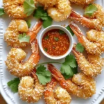 - 1 lb large shrimp, peeled and deveined - 1 cup shredded coconut (sweetened or unsweetened) - 1/2 cup panko breadcrumbs - 1/2 cup all-purpose flour - 2 large eggs - 1 teaspoon garlic powder - 1 teaspoon paprika - Salt and pepper to taste - Cooking spray To make tasty air fryer coconut shrimp, you need fresh ingredients. Start with large shrimp. They should be peeled and deveined for best texture. Use sweetened coconut for a hint of sweetness. Panko breadcrumbs give a nice crunch. All-purpose flour helps the coating stick. Eggs bind the coating together. Garlic powder and paprika add flavor. Don't forget salt and pepper for taste. Lastly, cooking spray prevents sticking in the fryer. Each ingredient plays a role in making this dish crispy and flavorful. The combination creates a perfect blend of textures and tastes. You can mix and match ingredients for your twist. Enjoy cooking! Start by preheating your air fryer to 400°F (200°C). This step is crucial. It ensures that the shrimp cook evenly and become crispy. Preheating takes about 5 minutes. Next, set up your breading station. You need three shallow bowls: - One with 1/2 cup all-purpose flour. - One with 2 large beaten eggs. - One with a mix of 1 cup shredded coconut, 1/2 cup panko breadcrumbs, 1 teaspoon garlic powder, 1 teaspoon paprika, salt, and pepper. Mix the coconut-panko mixture well. This will be the tasty coating for your shrimp. Now, it’s time to coat the shrimp. Take each shrimp and dip it into the flour. Shake off any extra flour. Then, dip it into the beaten eggs. Make sure it’s fully coated. Finally, roll the shrimp in the coconut-panko mixture. Press gently to help it stick well. This coating gives the shrimp its crunchy texture. Lightly spray the air fryer basket with cooking spray. This helps prevent sticking. Place the coated shrimp in the basket. Make sure to leave space between each piece. This allows hot air to circulate and cook the shrimp evenly. Air fry the shrimp for 8 to 10 minutes. Flip them halfway through the cooking time. Keep an eye on them to avoid over-browning. Once they are golden and crispy, they are ready to enjoy! To make your coconut shrimp crispy, you need to follow a few key steps. First, ensure the shrimp are dry before breading. Pat them down with a paper towel. This helps the coating stick better and avoids a soggy texture. When you coat the shrimp, use even layers. Dip the shrimp in flour, then eggs, and finally in the coconut-panko mix. Make sure to press gently so the coating sticks well. In the air fryer, avoid overcrowding. Place the shrimp in a single layer. This allows hot air to circulate freely, giving you that desired crispiness. Adding spices can elevate your coconut shrimp. You can mix in extra spices like cayenne pepper for heat or lemon zest for brightness. If you want, marinate the shrimp in lime juice for a tangy kick before breading. You can also use flavored breadcrumbs, such as garlic or Italian herbs. These small tweaks add depth and fun to the dish. Serving your coconut shrimp is a chance to get creative. A sweet chili sauce pairs perfectly for dipping. You can also try mango salsa for a fruity twist. For garnishing, sprinkle fresh cilantro on top for color and freshness. Serve the shrimp on a platter with lime wedges for a zesty touch. This makes your dish not only tasty but also visually appealing. {{image_2}} You can make coconut shrimp without eggs. Instead of eggs, use milk or a non-dairy option like almond milk. You can also use a mixture of cornstarch and water. This creates a sticky coating for the shrimp. Dip the shrimp in your chosen liquid. Then roll them in the coconut-panko mix. This option is great for those with egg allergies. Want some heat? Add chili powder, cayenne, or hot sauce to the breading mix. You can mix one teaspoon of chili powder into the coconut-panko mixture. If you like it spicier, try adding more. For extra flavor, consider using jalapeños or sriracha sauce in your dipping sauce. This will give your shrimp a zesty kick. You can play around with different coatings. Oats can replace panko for a heartier texture. Simply pulse rolled oats in a blender for a finer texture. Cornmeal is another fun option. It gives a crunchy bite to the shrimp. Mix and match these coatings to find your favorite! To keep your air fryer coconut shrimp fresh, store them in an airtight container. Place the shrimp in the fridge if you plan to eat them soon. For longer storage, freeze them. Make sure to separate layers with parchment paper to avoid sticking. This method helps keep the shrimp crispy. To reheat the shrimp and keep them crispy, use your air fryer. Set it to 350°F (175°C). Place the shrimp in a single layer. Heat for around 5 minutes. This keeps the coating crunchy and warms the shrimp all the way through. When stored properly, coconut shrimp last about 3 days in the fridge. If frozen, they can last up to 2 months. Just remember that the longer they sit, the more the texture changes. Enjoy them while they are fresh for the best taste! Yes, you can use frozen shrimp. Just remember to thaw them first. To thaw, place the shrimp in cold water for about 15-20 minutes. Pat them dry with a paper towel before breading. Fresh shrimp can taste better, but frozen shrimp works well, too. The key is to ensure they are dry, so the coating sticks nicely. Coconut shrimp tastes great with several sauces. Here are some popular choices: - Sweet chili sauce adds a nice kick. - Mango salsa gives a sweet and fresh touch. - A tangy lime aioli can enhance the flavor. Feel free to mix and match these options to find your favorite! You can tell when shrimp is done by looking for a few signs: - The shrimp should turn pink and opaque. - The coating should be golden brown and crispy. - If you cut one open, the meat should be firm and not translucent. Cook time is about 8-10 minutes, so keep an eye on them to avoid overcooking! In this post, we explored how to make delicious coconut shrimp using an air fryer. We covered the key ingredients, step-by-step instructions, and tips for perfect results. You learned how to achieve crispiness and enhance flavors with fun variations. Also, I shared storage tips to enjoy leftovers later. Now, you have all the tools to create this tasty dish. You can impress friends and family with your cooking skills! Enjoy your coconut shrimp and have fun experimenting with flavors.