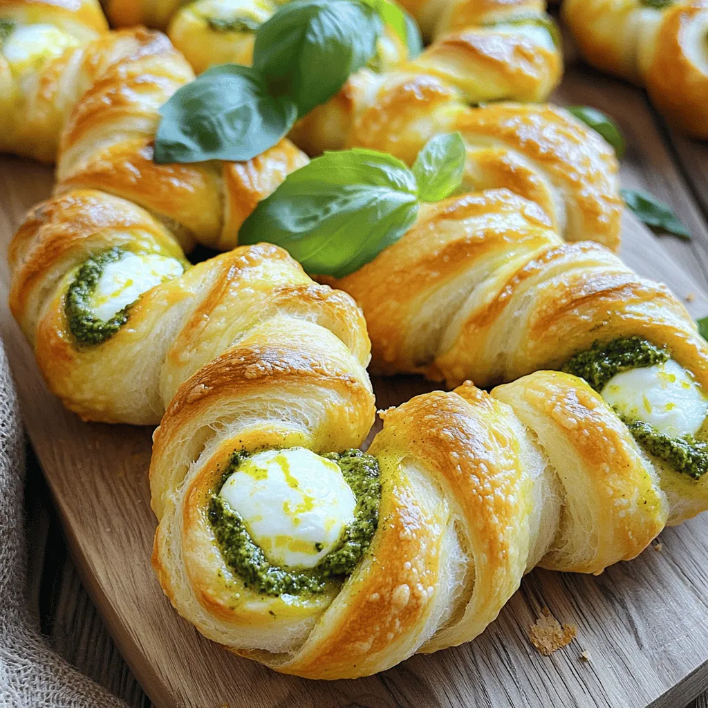 - 1 package of refrigerated pizza dough - 1/2 cup basil pesto - 1 cup fresh mozzarella cheese, diced - 1/4 cup grated Parmesan cheese - 1 clove garlic, minced - 1 tablespoon olive oil - 1 teaspoon Italian seasoning - Salt and pepper to taste - 1 egg, beaten (for egg wash) - Optional: fresh basil leaves for garnish Choosing fresh mozzarella is key. Look for cheese that is soft, creamy, and stored in water. This will give your twists a great flavor and texture. You can also use low-moisture mozzarella if fresh is not available. You can switch up the pesto too! Try sun-dried tomato pesto or spinach pesto for a twist. Different cheeses like goat cheese or cheddar can change the flavor profile. If you have dietary restrictions, consider using gluten-free dough. For a vegan option, try a dairy-free cheese substitute. Always check labels to ensure they fit your needs. - Preheat your oven to 400°F (200°C) and line a baking sheet with parchment paper. - Roll out the pizza dough on a lightly floured surface into a rectangle, about 1/4 inch thick. - Spread the basil pesto evenly over the surface of the dough, leaving a small border around the edges. - In a bowl, combine the diced mozzarella, grated Parmesan, minced garlic, Italian seasoning, salt, and pepper. Mix well. - Sprinkle the cheese mixture evenly over the pesto. This mix adds great flavor and creaminess. - Using a sharp knife or pizza cutter, cut the dough into strips about 2 inches wide. - Twist each strip gently to form a spiral shape, then place them on the prepared baking sheet, leaving space between each twist. - Brush the tops of the twists with the beaten egg. This gives them a golden finish. - Bake in the preheated oven for 15-20 minutes, or until the bread twists are golden brown and the cheese is melted. - To check for doneness, look for a deep golden color and a bubbly cheese layer. Remove from the oven and let cool slightly before serving. The dough thickness is key to great twists. I recommend rolling it to about 1/4 inch thick. If it's too thick, the twists may not cook evenly. If it's too thin, they might break apart. A perfect twist is all about the technique. When you twist the strips, do it gently. This keeps the filling inside and helps maintain the shape. To boost flavor, add fresh herbs and spices. Try mixing in a bit of red pepper flakes for a kick. You can also use fresh thyme or oregano. For serving, pair these twists with dipping sauces. A bowl of extra pesto or a tangy marinara sauce works wonders. It adds a fun element to each bite. When serving, think about your platter. A rustic wooden board gives a warm, inviting feel. You can also stack the twists high for a fun display. Garnish with fresh basil leaves for color and freshness. This not only looks nice but enhances the aroma, too. Serve warm for the best experience. {{image_2}} You can be creative with different cheeses. Goat cheese adds a creamy tang. Cheddar gives a sharp kick and melts well. Both options enhance the flavor. If you're vegan, try nut-based cheeses. They mimic texture and taste. Look for products made from cashews or almonds. They melt nicely and pair well with pesto. Add more flavors to your twists. Roasted tomatoes bring sweetness and depth. Toss in fresh spinach for a pop of color and nutrition. You can also try flavored pestos. Sun-dried tomato or spinach pesto can change the whole dish. Each option opens new taste possibilities. Mix and match to find your favorite combo. Switching up the dough can change your bread twists. Gluten-free dough works well for those with dietary needs. Many stores sell good gluten-free options now. If you're feeling adventurous, make your own dough from scratch. Homemade dough can be fun and allows for custom flavors. Use herbs or spices to give it your personal touch. Store leftovers in an airtight container. Keep them in the fridge. They stay fresh for up to three days. If you wrap them well, they won’t dry out. To freeze, place the cooled twists in a freezer-safe bag. Remove as much air as possible. They can last for up to three months. When you want to eat them, thaw in the fridge overnight. To refresh the bread twists, reheat them in the oven. Set the oven to 350°F (175°C) and heat for about 10 minutes. This helps keep them crisp. You can also use a toaster oven for this. Enjoy them warm for the best taste! Pesto Mozzarella Stuffed Bread Twists stay fresh for about 2-3 days in the fridge. To store them, place the twists in an airtight container. You want to keep them from drying out. If you see any signs of mold or an off smell, it is best to toss them out. Yes, you can prepare these twists ahead of time. You can roll and shape them, then place them on the baking sheet. Cover them tightly with plastic wrap. You can then store them in the fridge for up to 24 hours. When ready, just bake them straight from the fridge. Add a few extra minutes to the baking time. These twists pair well with many sides. Try serving them with a fresh salad or a bowl of warm marinara sauce for dipping. You can also enjoy them with a side of roasted veggies or a hearty soup. The flavors blend well, adding to your meal. Absolutely! Adding meat can enhance the flavor. You can mix in cooked chicken or sausage with the cheese filling. Chopped pepperoni or prosciutto also works great. Just make sure to keep the total filling balanced so the dough can hold its shape. These Pesto Mozzarella Stuffed Bread Twists are easy and fun to make. With simple ingredients like pizza dough, pesto, and cheese, you'll create a tasty treat. Remember to experiment with cheeses and fillings for unique flavors. Proper storage extends their shelf life, so use the tips given. These twists pair well with dips and can be enjoyed fresh or reheated. Get ready to impress your friends and family with this delicious recipe!