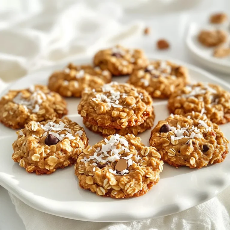 To make these delightful no-bake peanut butter oatmeal cookies, gather these simple ingredients: - 1 cup natural peanut butter (smooth or chunky) - 1/2 cup honey or maple syrup - 2 cups rolled oats - 1/2 cup shredded coconut (unsweetened) - 1/4 cup dark chocolate chips (optional) - 1/4 cup chopped nuts (walnuts or almonds, optional) - 1 teaspoon vanilla extract - A pinch of salt These ingredients create a tasty and satisfying treat. You can swap out some ingredients for different flavors. Here are a few ideas: - Peanut Butter: Use almond butter or cashew butter for a nut-free option. - Honey/Maple Syrup: Agave nectar works well for a vegan choice. - Rolled Oats: Quick oats can replace rolled oats, but the texture may differ. - Shredded Coconut: Leave it out if you don’t like coconut. - Chocolate Chips: Use white chocolate or carob chips instead. - Nuts: Sunflower seeds can replace nuts for a nut-free version. Feel free to experiment with these swaps to suit your taste! This recipe makes about 12-15 cookies. Each cookie is a small treat. I often recommend serving 2 to 3 cookies per person, especially if they are for a snack or dessert. If you make these for a party, consider doubling the recipe. Everyone loves a good cookie! Start by gathering your ingredients. You will need peanut butter, honey or maple syrup, rolled oats, shredded coconut, and optional items like chocolate chips and nuts. 1. In a large mixing bowl, add the peanut butter and honey (or maple syrup). 2. Stir the mixture until it is smooth and creamy. This step is key for a good texture. 3. Next, mix in the vanilla extract and a pinch of salt. This adds flavor and balance. 4. Gradually add the rolled oats. Make sure to coat them well with the peanut butter mixture. Mixing is crucial. Ensure all ingredients blend well for the best taste. Here are some tips: - Use a sturdy spoon or spatula to combine. - If the mixture is too thick, warm it slightly before mixing. - Add the shredded coconut and any optional ingredients slowly. This ensures they spread evenly. Now, it’s time to form the cookies. This is where you can get creative. - Use a tablespoon to scoop the mixture. - Roll it into small balls, or flatten them into cookies. - Place them on a parchment-lined tray. Aim for about 12 to 15 cookies, depending on size. Chill them in the refrigerator for about 30 minutes. This helps them firm up nicely. When making no-bake peanut butter oatmeal cookies, there are a few mistakes to watch for. - Using the wrong type of peanut butter: Stick to natural peanut butter. It mixes better and gives a great flavor. - Not measuring ingredients: Accurate measurements are key. Too much peanut butter or oats can change the texture. - Overmixing the oats: Stir gently when adding oats. You want a good mix, but not mushy. - Skipping the salt: A pinch of salt boosts the flavor. Don’t leave it out! To get the perfect cookie texture, focus on these tips: - Peanut butter choice: Use smooth peanut butter for a creamy texture. Chunky adds crunch but mixes differently. - Oat size: Use rolled oats, not instant oats. Rolled oats give a better bite and keep shape. - Mixing method: Combine peanut butter and honey until creamy. Then, fold in oats gently. This helps keep the cookies light and chewy. - Chill time: Make sure to chill the cookies for at least 30 minutes. This helps them firm up nicely. For the best results, refrigerate your cookies for about 30 minutes. This time allows the mixture to set properly. If they feel soft after 30 minutes, leave them in longer. - Check firmness: The cookies should hold their shape when you pick them up. - Longer chilling: If you prefer a firmer bite, let them chill for an hour or more. This also deepens the flavors. - Storage tip: Store cookies in an airtight container in the fridge. They stay fresh for up to a week. Enjoy! {{image_2}} You can swap honey or maple syrup for different sweeteners. Agave syrup works well. You can also use brown rice syrup for a milder taste. If you prefer a low-sugar option, try stevia or erythritol. These will change the flavor a bit but still keep the cookies sweet. Add fun flavors to your cookies! A dash of cinnamon can give them warmth. You can also add a pinch of nutmeg for a unique twist. Dried fruits work great too! Try adding raisins, cranberries, or chopped dates. They add chewiness and extra sweetness. If you need a nut-free cookie, there are simple swaps. Use sun butter instead of peanut butter. It has a similar taste and texture. You can also try soy nut butter for a nut-free option. Just make sure to check for allergies when serving them. To keep your no-bake peanut butter oatmeal cookies fresh, store them in an airtight container. Place a piece of parchment paper between layers to prevent sticking. This method helps keep cookies soft and moist. You can store them in the fridge for up to a week. If you want them to last longer, try freezing them. Freezing your cookies is easy and keeps them tasty. First, let the cookies cool completely. Then, place them in a single layer on a baking sheet. Freeze them for about an hour until firm. After that, transfer the cookies to a freezer-safe bag or container. This way, they can last up to three months in the freezer. When you're ready to eat them, just thaw them in the fridge overnight. These cookies can last about a week in the fridge if stored correctly. Check for signs of spoilage before eating. If you see any mold or an off smell, it’s best to throw them away. If they feel dry or hard, they may not taste as good, but they are still safe to eat. Always trust your senses when it comes to food safety. Yes, you can use almond butter. It works well and gives a nice flavor. If you prefer a nutty taste, almond butter is a great choice. Just make sure it's natural, like peanut butter. The texture might change slightly, but the cookies will still be delicious. To make these cookies vegan, simply swap honey with maple syrup. This keeps the sweetness without using any animal products. Ensure your peanut butter is also vegan. Most brands are, but check the label to be sure. The rest of the ingredients are already vegan-friendly, so you're all set! The best way to serve no-bake cookies is chilled. After setting in the fridge, take them out and arrange them on a nice plate. For a fun touch, sprinkle some shredded coconut or nuts on top. Serve with milk or a tasty plant-based milk for a great treat. You learned about key ingredients and substitutions for making delicious no-bake cookies. I shared tips for mixing, shaping, and storing them. You now know how to avoid common mistakes and achieve the perfect texture. Plus, we explored fun variations and answered your most pressing questions. No-bake cookies are easy and fun to make. With the right ingredients and techniques, you can impress anyone. Enjoy creating your own cookie masterpiece and share them with family and friends!