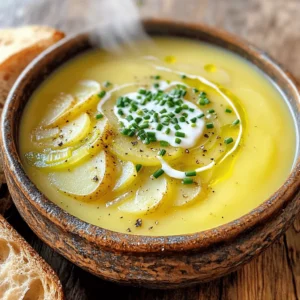 - 4 medium Yukon gold potatoes, peeled and diced - 3 leeks, cleaned and sliced (white and light green parts only) - 1 medium onion, diced - 4 cloves garlic, minced - 4 cups vegetable broth - 1 cup heavy cream (or coconut cream for a vegan option) - 2 tablespoons olive oil - 1 teaspoon dried thyme - Salt and pepper to taste - Fresh chives, finely chopped (for garnish) To make this creamy potato leek soup great, use fresh Yukon gold potatoes. They give the soup a nice, rich flavor. Clean leeks can be tricky, but they add a sweet taste. Slice them thinly and rinse well to remove any dirt. You can also use vegetable broth for a nice base. If you want it creamy, add heavy cream or coconut cream. Both options work well, depending on your taste. For a burst of color and flavor, garnish with fresh chives. They add a beautiful touch to your dish. Gather these ingredients for a warm, comforting meal that you and your family will love. Start by washing your leeks well. Cut off the dark green tops and the root ends. Slice the leeks in half lengthwise. Rinse them under cold water. Make sure to remove any dirt trapped between the layers. Drain them well and set aside. In the slow cooker, pour in the olive oil. Add the diced onion and minced garlic. Set your cooker to low. Sauté for about 10 minutes until the onion is soft and clear. This step adds great flavor to your soup. Next, add the diced Yukon gold potatoes and sliced leeks to the slow cooker. Pour in the vegetable broth and add thyme, salt, and pepper. Stir everything well to combine. Make sure the potatoes and leeks are covered by the broth. You can cook the soup on low for 6-8 hours or on high for 3-4 hours. When the cooking time is up, the potatoes should be tender when tested with a fork. Once the soup is done, use an immersion blender to puree it. Blend until the soup is smooth. If you like a chunkier soup, save some potato pieces before blending. Add them back in after blending. Stir in the heavy cream or coconut cream. Taste the soup and adjust the seasoning if needed. Let it heat through on low for another 15 minutes. The soup is now ready to serve! You have options for the creaminess of your soup. You can use heavy cream for a rich taste. For a vegan choice, coconut cream works great too. Coconut cream adds a slight sweetness and richness. If you want the soup to be lighter, go easy on the cream. Start with half a cup and add more if needed. To make your soup pop, think about using different herbs and spices. Besides thyme, you can add rosemary or dill for a fresh twist. A pinch of nutmeg can bring depth to the flavor. If you like heat, a dash of cayenne pepper can spice things up. Taste as you go, and adjust the flavors to your liking. Presentation makes your soup look even more inviting. A drizzle of cream on top adds flair. You can also sprinkle fresh chives for a burst of color. Serve the soup with warm, crusty bread to complete the meal. Consider using colorful bowls to make your dish stand out even more. {{image_2}} To make this soup completely plant-based, swap heavy cream with coconut cream. This gives you a rich flavor while keeping it vegan. Use vegetable broth to ensure the soup remains plant-based. You can also add some nutritional yeast for a cheesy taste. While Yukon gold potatoes work great, you can try other types. Russet potatoes will give a fluffier texture. Sweet potatoes add a nice sweetness and vibrant color. Mix and match to find your favorite combo! Feel free to add more veggies like carrots or celery for extra flavor. You can also toss in some spinach or kale for a nutrient boost. If you like protein, shredded chicken or cooked bacon can elevate the dish. Just remember to adjust the cooking time based on any new ingredients. Store your creamy potato leek soup in airtight containers. I recommend glass containers for best results. Keep the soup in the fridge for up to 4 days. If you want to save it longer, freezing is a good option. To reheat, simply pour the soup into a pot. Heat it on medium-low, stirring often. This way, it warms evenly. You can also use the microwave. Heat in short bursts, stirring in between. This keeps the soup creamy and tasty. For freezing, let the soup cool completely first. Then, pour it into freezer-safe bags or containers. Leave some space for expansion. When ready to eat, defrost the soup overnight in the fridge. Reheat it as you would leftovers. This keeps the flavor fresh and delicious. Yes, you can make creamy potato leek soup on the stove. Just follow these steps: - In a large pot, heat olive oil over medium heat. - Sauté the onion and garlic until soft, about 5 minutes. - Add the leeks, potatoes, and broth. Bring to a boil. - Reduce heat, cover, and simmer for 25-30 minutes, until potatoes are tender. - Use an immersion blender to puree the soup to your liking. This method gives a similar taste in less time! Creamy potato leek soup lasts about 3 to 4 days in the fridge. Make sure to store it in an airtight container. If you want to keep it longer, consider freezing it. Absolutely! Here are some common swaps you can try: - Use any type of potato, like russet or red, for a different flavor. - Swap heavy cream for coconut cream for a vegan option. - You can replace thyme with rosemary or basil for a new twist. Feel free to experiment and find what you love! You now have all the tools to make a delicious creamy potato leek soup. I've covered the key ingredients and provided steps to prepare, cook, and serve it with confidence. Remember, you can make this soup vegan or add different veggies to suit your taste. Use these tips for storage and reheating to enjoy your soup later. With a few variations, you can keep this dish fresh and exciting every time you make it. Dive in, experiment, and enjoy every bowl!