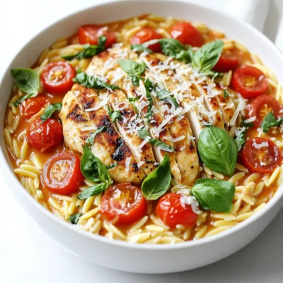 One-Pan Creamy Tomato Basil Chicken Orzo Delight