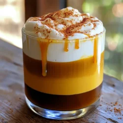 To make pumpkin cream cold foam, gather these key ingredients: - 1 cup heavy cream - 1/2 cup whole milk - 2 tablespoons pumpkin puree - 1 tablespoon maple syrup - 1 teaspoon vanilla extract - 1 teaspoon pumpkin pie spice - 1/4 teaspoon ground cinnamon - Pinch of salt These ingredients create a rich and creamy foam. The heavy cream gives it body, while the milk keeps it light. Pumpkin puree adds flavor and color. Maple syrup sweetens the foam, and vanilla extract enhances the taste. Pumpkin pie spice and cinnamon bring warmth and depth. You can add some fun twists to your foam. Consider these options: - Caramel sauce for drizzling - Whipped cream for extra fluff - A dash of nutmeg for spice - Chocolate syrup for a sweet kick These additions can make your drink more special. They let you express your taste and creativity. If you need alternatives, here are some ideas: - Use half-and-half instead of heavy cream for a lighter foam. - Swap whole milk with almond milk for a dairy-free option. - Agave syrup can replace maple syrup if desired. - For a spicier kick, add ginger along with pumpkin pie spice. These substitutes keep the recipe fun and flexible. Don’t hesitate to experiment and find what works for you. To make pumpkin cream cold foam, start by gathering your ingredients. You will need: - 1 cup heavy cream - 1/2 cup whole milk - 2 tablespoons pumpkin puree - 1 tablespoon maple syrup - 1 teaspoon vanilla extract - 1 teaspoon pumpkin pie spice - 1/4 teaspoon ground cinnamon - Pinch of salt In a medium mixing bowl, combine all these ingredients. Mix them well with a whisk or a spoon. This helps blend the flavors together. Now, use a handheld electric mixer to whip the mixture. Set it to medium-high speed. Whip until soft peaks form, which takes about 2-3 minutes. Be careful not to over-whip. The foam must stay airy and light. If it gets too stiff, it won't pour well. Once your pumpkin cream cold foam is ready, it’s time to serve. Gently spoon the foam over your favorite coffee drink. Leave some space at the top for a nice look. For a fun twist, sprinkle a pinch of cinnamon or pumpkin pie spice on top. You can also drizzle caramel sauce for extra flavor and a pretty finish. Serve it in a clear glass to show off the layers of coffee and cream. Enjoy your pumpkin cream cold foam! When making pumpkin cream cold foam, a few mistakes can ruin your foam. First, do not over-whip the cream. This can make it too thick or grainy. Aim for soft peaks that hold their shape but still look fluffy. Also, watch the temperature of your ingredients. Cold cream and milk whip better than warm ones. Lastly, be careful with spices. Too much can overpower the pumpkin flavor. To get the best foam, follow these steps. Start by mixing all the ingredients well. Use a medium bowl for this. Then, whip the mixture on medium-high speed. It takes about 2-3 minutes to reach soft peaks. Stop when the foam looks airy and light. If it looks too stiff, you can add a bit more milk. This will help keep it creamy. You can add some twists to your foam for extra flavor. Try using flavored syrups like caramel or vanilla. You can also add whipped cream on top for a fun look. A caramel drizzle adds sweetness and a nice touch. For a pretty finish, sprinkle cinnamon or pumpkin pie spice on top. This makes your drink look as good as it tastes! {{image_2}} You can easily change the flavor of your pumpkin cream cold foam. Here are some fun ideas: - Salted Caramel: Add 2 tablespoons of salted caramel sauce to the mix. It gives a sweet and salty kick. - Chocolate: Mix in 2 tablespoons of cocoa powder. This adds a rich chocolate flavor to your foam. These flavors make your drink even more exciting. You can try different combinations to find your favorite. If you want a dairy-free or vegan version, swap out the heavy cream and milk. Here are some options: - Use coconut cream instead of heavy cream. It adds creaminess with a hint of coconut flavor. - Replace the whole milk with almond milk or oat milk. Both work well and keep the foam light. Make sure to check that your maple syrup is vegan. These swaps let everyone enjoy this tasty treat. You can adjust this recipe for different seasons. Here are some ideas: - In winter, add peppermint extract for a minty twist. - For spring, use fresh berries blended into the foam. This adds a fruity flavor and bright color. - In summer, try adding a splash of coconut milk for a tropical vibe. These seasonal changes keep your pumpkin cream cold foam fresh and fun all year round! To store your leftover pumpkin cream cold foam, place it in an airtight container. Keep it in the fridge. This foam tastes best when fresh, but you can store it for up to three days. Make sure it is sealed well to avoid absorbing other fridge smells. You can repurpose leftover pumpkin cream cold foam in many ways. If you want to use it again, gently stir it before serving. You can also add it to oatmeal or pancakes for a tasty twist. Avoid reheating it in the microwave, as it can lose its light, airy texture. The shelf life of your pumpkin cream cold foam mainly depends on the heavy cream. Heavy cream can last about one to two weeks in the fridge. Check the expiration date on the carton. Pumpkin puree and maple syrup also last long when stored properly. Always look for signs of spoilage before using any ingredients. The best coffee drink to pair with Pumpkin Cream Cold Foam is a warm latte. The creamy foam blends well with the espresso, making it rich and smooth. You can also try it on cold brew. The cold foam adds a fun texture and a hint of pumpkin spice. A simple black coffee works too, as the foam enhances its flavor. Yes, you can make Pumpkin Cream Cold Foam ahead of time. Simply whip the cream and store it in the fridge. It stays fresh for up to two days. Just remember to give it a quick whip before serving. This will bring back the airy texture. Making it in advance saves time for busy mornings. Yes, you can use a regular mixer. Just make sure to use a large bowl to avoid mess. Whip the mixture on medium speed. It will take a bit longer than a handheld mixer, but it works well. You want to keep an eye on the texture and stop when you see soft peaks. Making Pumpkin Cream Cold Foam at home is simple and fun. You need just a few key ingredients, and you can personalize your foam with different flavors. Follow the steps to whip it up perfectly and serve it with your favorite coffee. Avoid common mistakes, and you'll enjoy great texture and taste. In the end, this foam adds a tasty twist to your drinks all season. Try it today and impress your friends!
