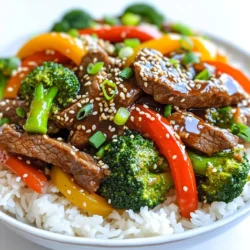 - 1 lb beef sirloin, thinly sliced - 2 tablespoons soy sauce (low sodium) - 2 tablespoons teriyaki sauce - 1 tablespoon sesame oil - 1 bell pepper, sliced (any color) - 1 cup broccoli florets - 1 carrot, sliced thin - 2 green onions, chopped - 2 cloves garlic, minced - 1 inch fresh ginger, grated - Sesame seeds for garnish You need simple, fresh ingredients for this teriyaki beef stir-fry. Let’s start with the beef. I use beef sirloin because it’s tender and easy to slice. Thin slices cook fast, making your meal quick and tasty. Next, the sauces bring the flavor. I love low-sodium soy sauce. It adds salt without too much sodium. Teriyaki sauce gives a sweet, savory taste. Plus, sesame oil adds a nutty hint. For the veggies, you can choose any bell pepper. The color doesn’t matter, but it does add a pop. Broccoli florets bring crunch and nutrients. Sliced carrots add color and sweetness. Now for the aromatics. Green onions add freshness. Garlic and ginger give a warm, spicy aroma. Finish with sesame seeds for a nice crunch on top. With these ingredients, you will create a fast and flavorful meal in just 15 minutes! - Slicing the beef: Start with 1 pound of beef sirloin. Slice it thinly against the grain. This helps the beef stay tender. Aim for strips about 1/4 inch thick. - Chopping vegetables: Next, chop your veggies. Slice one bell pepper, any color you like. Cut 1 cup of broccoli into florets. Slice one carrot as thin as you can. Lastly, chop 2 green onions. Set everything aside for quick access. - Searing the beef: Heat a large skillet or wok over high heat. Add a splash of sesame oil. Once hot, add the beef in a single layer. Sear for about 1-2 minutes until browned. Flip the beef and cook for another 1-2 minutes. Remove the beef from the pan and set it aside. - Stir-frying the vegetables: In the same pan, add more sesame oil if needed. Add 2 cloves of minced garlic and 1 inch of grated ginger. Sauté for 30 seconds until fragrant. Now, toss in the sliced bell pepper, broccoli florets, and sliced carrot. Stir-fry for 4-5 minutes until tender-crisp. - Mixing in the sauce: Return the cooked beef to the pan. Pour your sauce mixture of 2 tablespoons soy sauce, 2 tablespoons teriyaki sauce, and 1 tablespoon sesame oil over everything. Toss to combine. Cook for an additional 2-3 minutes. The sauce should thicken and coat the beef and veggies. - Serving suggestions: Remove from heat. Stir in the chopped green onions. Serve your teriyaki beef stir-fry over cooked jasmine rice or noodles. Garnish with sesame seeds for a nice touch. Enjoy your quick and tasty meal! - Cook beef at high heat to get a nice sear. - Use a non-stick pan or wok for best results. - Avoid overcrowding the pan; cook in batches if needed. - Stir-fry vegetables quickly to keep them crisp. - Remove beef just before it’s fully cooked to avoid overcooking. - Swap beef for chicken or shrimp for a different flavor. - Use mushrooms or tofu for a vegetarian option. - Try seasonal veggies like zucchini or snap peas for freshness. - Add red pepper flakes for a spicy kick. - Mix in extra teriyaki sauce for more sweetness. - Garnish with fresh cilantro or lime wedges for brightness. - Sprinkle sesame seeds on top for added crunch and flavor. {{image_2}} You can easily change this dish by using different meats. - Chicken teriyaki stir-fry: Use thin slices of chicken breast instead of beef. Cook it just like the beef. It will have a lighter taste but still be very tasty. - Shrimp teriyaki stir-fry: Swap out the beef for shrimp. Shrimp cooks fast, so be sure to watch it closely. This will give you a quick and fresh meal. If you prefer a plant-based meal, there are great options. - Tofu stir-fry variations: Use firm tofu cut into cubes. Sauté it until golden brown, just like the beef. This will add protein and flavor. - Additional vegetables to include: You can add more veggies like snap peas, mushrooms, or zucchini. These will add color and crunch to your dish. The sauce can make or break your stir-fry. - Homemade teriyaki sauce: You can easily make your own. Mix equal parts soy sauce, honey, and rice vinegar. This will give you a fresh, sweet flavor that you control. - Mixing in additional flavors: Add a splash of lime juice or a pinch of red pepper flakes for a kick. Experiment to find your perfect taste. To store your leftover teriyaki beef stir-fry, let it cool first. Then, place it in an airtight container. This keeps the flavors fresh and the beef tender. Store it in the fridge for up to three days. For best results, eat it within this time frame. When you’re ready to enjoy the leftovers, use a skillet. Heat it over medium heat and add a splash of water or broth. This method helps keep the stir-fry moist. Stir occasionally for about five minutes until hot. You can also use a microwave; just cover the bowl to avoid splatters. Heat in short bursts, stirring in between. Yes, you can freeze teriyaki stir-fry! Just make sure it’s completely cool before freezing. Place it in a freezer-safe container or bag. This helps prevent freezer burn. It can last for up to three months in the freezer. To thaw, move it to the fridge overnight. If you’re short on time, use the microwave’s defrost setting. After thawing, reheat in a skillet for the best texture. Enjoy your easy, flavorful meal anytime! It takes just 15 minutes to make this dish. You will spend about 10 minutes preparing the ingredients. Cooking takes around 5 minutes. Everything comes together fast, so it's perfect for busy nights. Yes, you can make it in advance. Cook the stir-fry and let it cool. Store it in an airtight container in the fridge. It will keep well for up to three days. To reheat, just warm it in a skillet or microwave. Serve this dish over cooked jasmine rice or noodles. Both pair well with the flavors. You can also add a side of steamed vegetables. For a light touch, serve with a simple salad. In this post, we explored making a tasty teriyaki beef stir-fry. We covered key ingredients like beef, vegetables, and aromatics. I shared easy preparation steps and cooking tips to enhance your dish. You learned about variations and storage methods, making this meal even easier. Now, you can create your own take on this classic dish. Experiment with flavors and ingredients to make it your own. Enjoy your cooking journey!