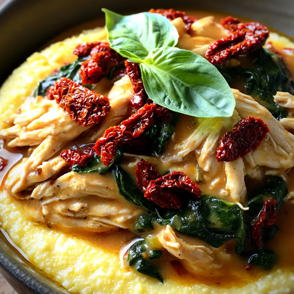 To make flavorful Slow Cooker Tuscan Chicken, you need just a few key ingredients. Gathering the right items makes a world of difference in taste. Here’s what you’ll need: - 4 boneless, skinless chicken breasts - 1 cup sun-dried tomatoes, chopped (preferably in oil, drained) - 1 cup spinach, fresh or frozen - 1 medium onion, diced - 4 cloves garlic, minced - 1 teaspoon dried oregano - 1 teaspoon dried basil - ½ teaspoon red pepper flakes (adjust based on heat preference) - 1 cup chicken broth - ½ cup heavy cream (or coconut cream for a dairy-free option) - Salt and pepper to taste - Fresh basil leaves for garnish Each ingredient plays a role in building rich flavors. The chicken is tender and juicy. Sun-dried tomatoes add a sweet and tangy note. Spinach gives a fresh touch. Onions and garlic boost the savory depth. The herbs create a fragrant base, while the cream adds a luscious finish. You can also make variations. For instance, add bell peppers or mushrooms for extra veggies. Use quinoa or brown rice as a base. Feel free to switch up the spices if you like different flavors. With these ingredients, you're ready to create a comforting meal that warms the heart. Enjoy the process of making this tasty dish! 1. Seasoning the chicken First, take your chicken breasts and sprinkle salt, pepper, oregano, basil, and red pepper flakes on both sides. This step brings out the best flavors. Make sure each piece is fully coated. 2. Preparing the slow cooker Next, grab your slow cooker. Place diced onion and minced garlic at the bottom. This layer adds a nice base and flavor. 3. Layering the ingredients Now, lay the seasoned chicken breasts on top of the onion and garlic. Then, spread the sun-dried tomatoes and spinach evenly over the chicken. This makes sure every bite is packed with flavor. 1. Setting the slow cooker Cover the slow cooker and set it to low for 6-7 hours or high for 3-4 hours. Choose the time that fits your day best. 2. Adjusting cooking time If you need to, you can adjust the cooking time. Just make sure the chicken is cooked through and tender. 3. Adding cream before serving About 30 minutes before serving, stir in the heavy cream. This will make the sauce rich and creamy. If you used frozen spinach, ensure it has thawed and heated through. To boost the taste of your Slow Cooker Tuscan Chicken, try adding fresh herbs. Chopped parsley or thyme can add great depth. You can also use lemon zest for a bright touch. For seasoning, adjust the red pepper flakes to fit your heat level. If you love spice, add more. If you prefer milder flavors, use less. When cooking, choose high for a quicker meal or low for deeper flavors. On high, cook for 3-4 hours. For low, let it go for 6-7 hours. Both methods work great! Serve your Tuscan chicken over creamy polenta or pasta. This makes a lovely base. You can also pair it with a side of crusty bread to soak up the sauce. For garnishing, top the dish with fresh basil leaves. A sprinkle of parmesan cheese adds richness, too. The colors and textures will impress your guests! {{image_2}} For a creamier dish, you can use coconut cream instead of heavy cream. This choice makes the meal dairy-free. Many people enjoy the rich taste of coconut. If you want to keep it gluten-free, check the chicken broth. Most brands are safe, but some may add gluten. Always read the labels to be sure. If you like more heat, add extra red pepper flakes. You can also try using fresh herbs, like thyme or rosemary, for a new taste. These herbs give a different but tasty flavor. Adding more vegetables can boost nutrition. Consider bell peppers, zucchini, or mushrooms. Just chop them up and add them with the spinach. Each change can make your Tuscan chicken unique and delicious! To store leftover Tuscan chicken, let it cool first. Place it in an airtight container. Make sure to keep it in the fridge. It should last for about three to four days. When reheating, add a splash of chicken broth. This keeps the chicken moist and tasty. Heat it in a pan over medium heat or in a microwave. Stir it often to warm it evenly. You can freeze Tuscan chicken for later use. Portion it into freezer-safe containers. Leave some space at the top for expansion. It will be good for about three months. To thaw, move it to the fridge for a day. If you're in a hurry, use the microwave. Just make sure to heat it slowly, so it thaws evenly. Always check the chicken looks and smells good before serving. How long can I store Slow Cooker Tuscan Chicken? You can store Slow Cooker Tuscan Chicken in the fridge for up to four days. Make sure to place it in an airtight container. If you want to keep it longer, freeze it. It stays good in the freezer for about three months. Just remember to label your container with the date. Can I use frozen chicken breasts? Yes, you can use frozen chicken breasts in this recipe. Just add an extra hour to the cooking time if you cook on low. If you choose the high setting, add about 30 minutes. The slow cooker will safely cook the frozen chicken and keep it moist. What can I serve with Tuscan Chicken? Tuscan Chicken pairs well with many sides. You can serve it over creamy polenta or pasta. It also goes great with crusty bread for dipping. Add a fresh salad for a balanced meal. Don't forget to sprinkle some fresh basil or parmesan cheese on top for extra flavor. To sum up, I covered the key steps to make Slow Cooker Tuscan Chicken. You learned about the main ingredients, the cooking process, and tips for flavor and presentation. I shared how to store leftovers and ways to change the recipe, too. Now you can enjoy this dish while trying new flavors. Experiment with different ingredients or sides to make it your own. Slow Cooker Tuscan Chicken is simple and fun to make!