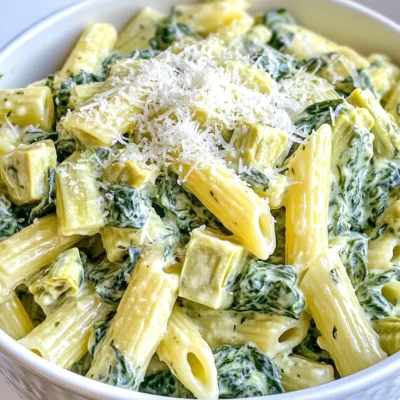 Creamy Spinach Artichoke Pasta One Pot Delight