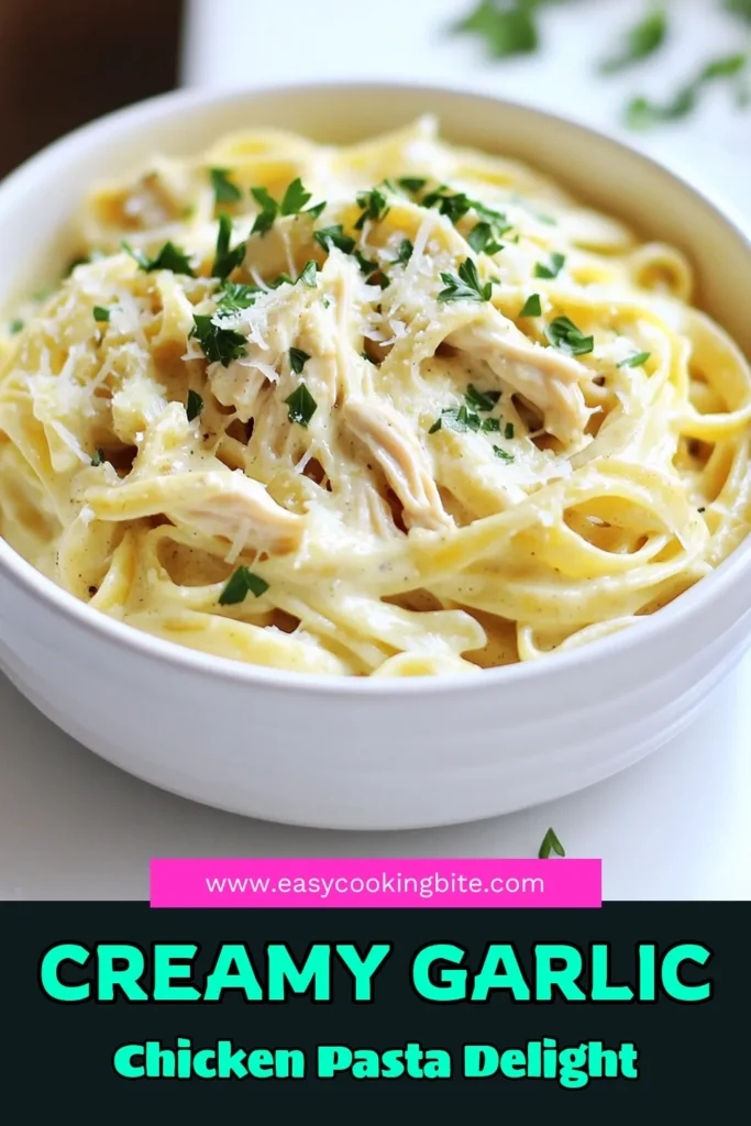 Indulge in a delicious bowl of creamy garlic Parmesan chicken pasta, perfect for a cozy dinner! This easy slow cooker recipe combines tender chicken, garlic, and rich Parmesan cheese for a mouthwatering meal everyone will love. With simple ingredients and minimal prep time, you'll have a comforting dish ready to enjoy. Click to explore the full recipe and elevate your weeknight meals! #CreamyGarlicParmesanChickenPasta #PastaRecipes #SlowCookerMeals #DinnerIdeas