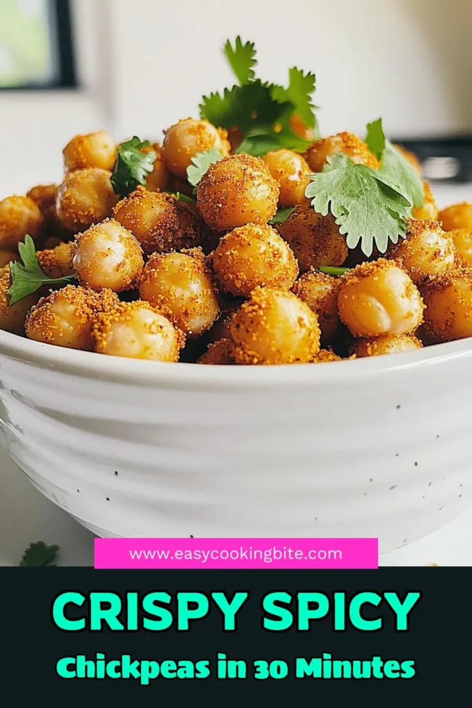 Get ready for a flavor explosion with these Crispy Spicy Chickpeas! 🌶️✨ This quick and easy air fryer recipe turns ordinary chickpeas into a crunchy, spicy snack that's perfect for any fiesta. With smoky spices and a hint of heat, they’re sure to be a hit! Don’t miss out on the fun—click to explore the full recipe and make these irresistible bites in just 30 minutes! #CrispyChickpeas #HealthySnacks #AirFryerRecipes #SpicyFood