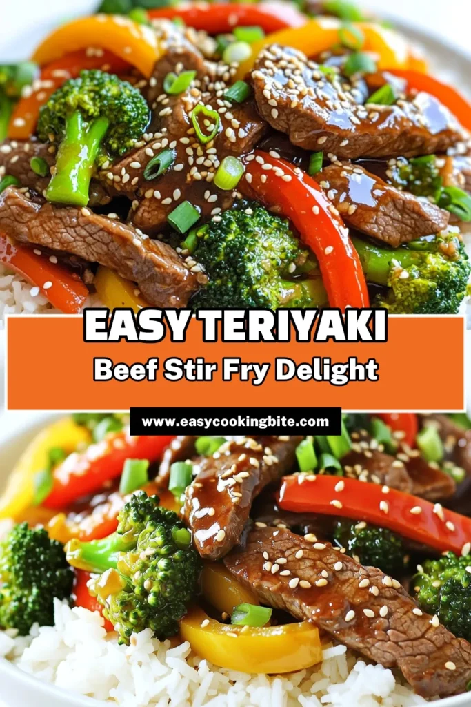 Savor the flavors of this easy Teriyaki Beef Stir-Fry that’s ready in just 15 minutes! With tender beef, colorful veggies, and a simple homemade teriyaki sauce, this dish is perfect for a quick weeknight dinner. Serve it over jasmine rice or noodles for a complete meal that the whole family will love. Click to discover the full recipe and impress your loved ones tonight! #TeriyakiBeef #StirFryRecipes #EasyDinners #QuickMeals