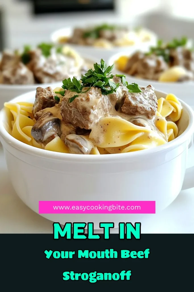 Indulge in a warm and hearty meal with Slow Cooker Beef Stroganoff! This easy recipe brings together tender beef, savory mushrooms, and creamy sauce, all served over egg noodles for a comforting dinner that's ready when you are. Perfect for busy days, just set it and forget it! Click to explore this delicious recipe and make your family's mealtime special. #SlowCookerBeefStroganoff #ComfortFood #DinnerIdeas #EasyRecipes