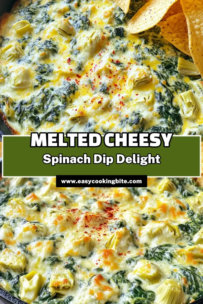 Indulge in the ultimate comfort food with this Cheesy Spinach Artichoke Dip Skillet recipe! This creamy, cheesy dip combines fresh spinach, tender artichokes, and a blend of delicious cheeses for a dish that’s perfect for parties or cozy nights in. Ready in just 25 minutes, it's a must-try! Click to explore the full recipe and get ready to impress your guests! #SpinachArtichokeDip #CheesyDip #AppetizerIdeas #PartyFood