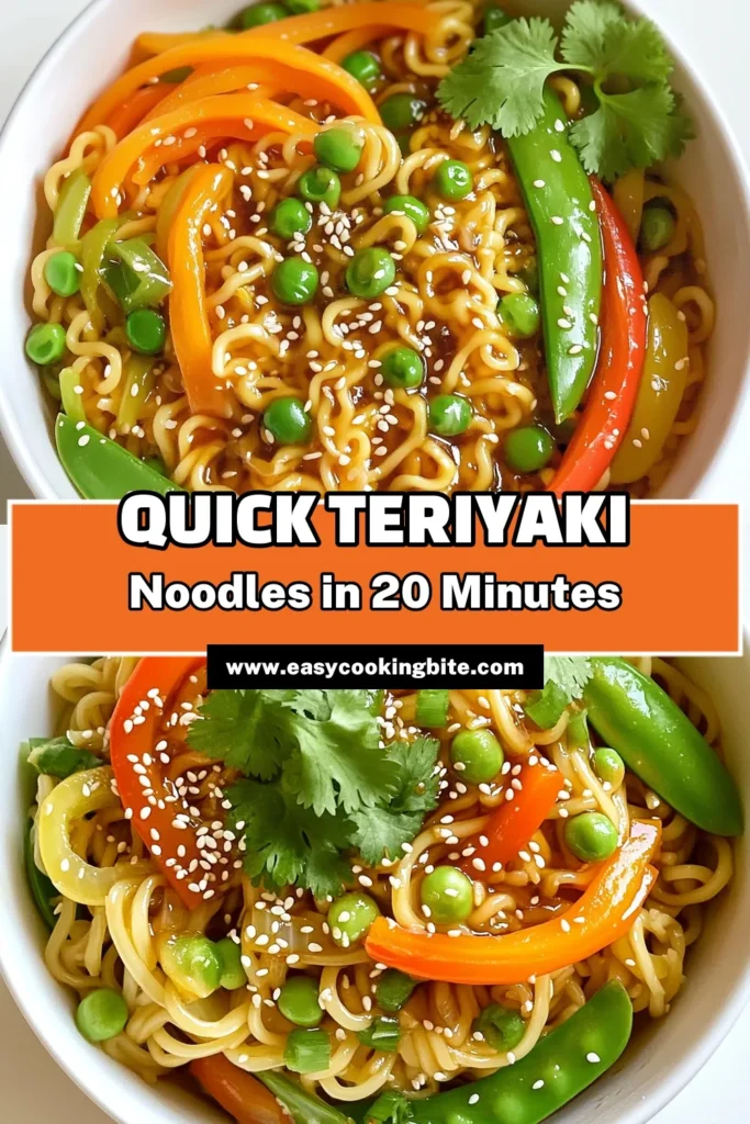 Savor the flavors of Teriyaki Noodles Delight with this quick and easy recipe! In just 20 minutes, whip up a delicious dish using rice noodles, fresh veggies, and a homemade teriyaki sauce that will make your taste buds dance. Perfect for busy weeknights, this meal is healthy and satisfying. Click through to explore the full recipe and elevate your dinner game! #TeriyakiNoodles #EasyRecipes #HealthyEating #DinnerIdeas