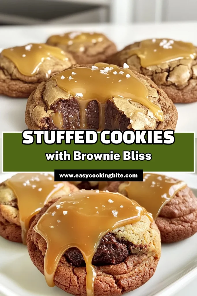 Indulge in the ultimate dessert experience with these Caramel Brownie Stuffed Cookies! Imagine a warm, gooey brownie wrapped in soft, buttery cookie dough, drizzled with rich caramel and a sprinkle of sea salt. Perfect for sharing or enjoying solo, these cookies are a must-try! Click through for the full recipe and surprise everyone with this delicious twist on classic treats. #Cookies #DessertRecipes #BakingJoy #SweetTreats